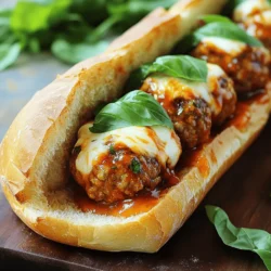 - 1 lb ground beef or ground turkey - 1/2 cup breadcrumbs - 1/4 cup freshly grated Parmesan cheese - 1 cup sweet chili sauce - 1/4 cup sriracha sauce These main ingredients form the heart of our sweet and spicy meatball subs. Ground beef gives a rich flavor, while turkey offers a lighter choice. Breadcrumbs help bind the meatballs, and Parmesan adds a savory kick. The sweet chili sauce and sriracha bring the magic, creating that perfect sweet heat. - Fresh basil leaves for garnish - Variations in meat types You can always enhance your subs with fresh basil. It adds a lovely touch and bright flavor. If you want to switch it up, feel free to try different meats. Chicken or even plant-based options can work well in this recipe. - Baking sheet with parchment paper - Large mixing bowl - Small saucepan Having the right tools makes cooking easier. A baking sheet lined with parchment paper keeps the meatballs from sticking. A large mixing bowl is perfect for combining the ingredients. Lastly, a small saucepan is essential for warming up the sweet and spicy sauce. For the full recipe, check out the detailed steps and tips. First, preheat your oven to 400°F (200°C). This helps cook the meatballs evenly. In a large bowl, mix these ingredients: - 1 lb ground beef (or ground turkey) - 1/2 cup breadcrumbs - 1/4 cup grated Parmesan cheese - 1 large egg - 2 cloves garlic, minced - 1 teaspoon onion powder - 1 teaspoon smoked paprika - 1 teaspoon sea salt - 1/2 teaspoon black pepper - 1/4 cup parsley, chopped Use your hands or a spatula to blend all of this well. It should feel sticky but not too wet. Now, take small amounts of the mixture and form meatballs about 1 inch wide. Place them on a baking sheet lined with parchment paper. Put the baking sheet in the oven. Bake the meatballs for 20-25 minutes. They should be golden brown when done. To check if they are cooked, use a meat thermometer. The center should read 160°F (70°C) for beef or turkey. If you don't have a thermometer, cut one meatball in half to check if it’s no longer pink inside. While the meatballs bake, let’s make the sauce. In a small saucepan, mix these sauces: - 1 cup sweet chili sauce - 1/4 cup sriracha sauce Set the heat to medium and stir until warm. You want the flavors to blend well. This sauce adds a sweet and spicy kick to the meatballs. After the meatballs are done, take them out and add them to the saucepan with the sauce. Gently mix to coat each meatball. Now, cut the sub rolls in half but don’t cut all the way through. Place them on a baking sheet. Fill each roll with the meatballs and sauce. Top them with about 1 cup of shredded mozzarella cheese. Put the subs back in the oven for 5-7 minutes. The cheese should melt and bubble nicely. Once done, take them out and add fresh basil leaves on top. Enjoy your sweet and spicy meatball subs right away! To make your sweet and spicy meatball subs shine, you need to balance sweetness and heat. Start with the sweet chili sauce. Adjust the amount to suit your taste. If you like it sweeter, add more sauce. For a kick, stir in extra sriracha. Just remember, a little goes a long way! For spices, consider these: - Garlic powder: Adds depth. - Cayenne pepper: A great heat booster. - Oregano: A classic herb for flavor. Getting the right meatball texture is key. You want them tender, not mushy. Avoid overmixing the meat when combining ingredients. This will keep them light and fluffy. Common mistakes include: - Adding too much breadcrumb: This can dry out the meatballs. - Not measuring the liquids: Too much sauce can also make them soggy. Serve your meatball subs with side dishes that complement the flavors. Crispy potato wedges are a hit. A simple green salad adds freshness. For presentation, use a rustic wooden board. It looks inviting and casual. Garnish your subs with fresh basil for a pop of color and taste. Enjoy your meal while it's hot! {{image_4}} You can easily switch up the meat in this recipe. If you want a lighter dish, use ground chicken instead of beef or turkey. Chicken has a milder taste but still works great with the sweet and spicy flavors. For a vegetarian or vegan option, try using lentils or chickpeas. You can mash them and mix with breadcrumbs and spices for a tasty meatball that everyone will enjoy. Feel free to get creative with your sauces. The sweet chili and sriracha blend is a hit, but you can try barbecue sauce for a smoky twist. Adding hoisin sauce gives a nice depth of flavor too. Don't forget about toppings! You can add sliced jalapeños for extra heat or diced red onions for crunch. Fresh herbs like cilantro or chives also brighten up the dish. Change up the bread for your subs. While soft sub rolls are classic, you can use hoagie rolls or even baguettes for a crunchier texture. If you're gluten-free, look for gluten-free rolls or wraps. These options let everyone enjoy meatball subs, no matter their diet. After you enjoy your sweet and spicy meatball subs, store any leftovers in an airtight container. This keeps the meatballs fresh and tasty. Place them in the fridge for up to three days. Be sure to let them cool before sealing the container to avoid steam buildup. To freeze leftover meatballs, follow these steps: - Let the meatballs cool completely. - Arrange them in a single layer on a baking sheet. - Freeze for about 1-2 hours until firm. - Transfer the frozen meatballs to a freezer-safe bag or container. Label the bag with the date and use them within three months for best quality. To reheat, simply thaw in the fridge overnight. Warm them in a pot over low heat, adding a splash of water or sauce to keep them moist. For the best results, use one of these methods to reheat your meatballs: - Oven: Preheat to 350°F (175°C). Place the meatballs on a baking sheet. Cover with foil to keep them moist. Heat for 15-20 minutes. - Microwave: Place the meatballs in a bowl. Add a little sauce or water to keep them from drying out. Heat in 30-second intervals until warm. These tips ensure your meatballs stay juicy and delicious, ready to enjoy again! You can find the Full Recipe to make these delightful meatball subs again anytime. To make sweet and spicy meatball subs, follow these simple steps. First, preheat your oven to 400°F (200°C). In a large bowl, mix ground beef or turkey, breadcrumbs, Parmesan cheese, egg, garlic, onion powder, smoked paprika, sea salt, black pepper, and parsley. Shape this mixture into small meatballs. Place them on a lined baking sheet and bake for 20-25 minutes until cooked. Meanwhile, heat sweet chili sauce and sriracha in a saucepan. Once the meatballs are done, coat them in the sauce. Fill sub rolls with the meatballs, top with mozzarella cheese, and bake again until the cheese melts. For the full recipe, check out the details above. Yes, you can switch up the sauces! If you prefer a tangy flavor, try barbecue sauce. For a classic touch, marinara sauce works well too. You can also mix sauces for a unique taste. Just remember to adjust the heat based on your taste. Great sides to serve with meatball subs include crispy potato wedges, a simple green salad, or coleslaw. These options balance the richness of the subs. For drinks, consider a fizzy soda or iced tea to keep things refreshing. To make this recipe healthier, you can use ground turkey instead of beef. Opt for whole-grain breadcrumbs instead of regular ones. You can also reduce the amount of cheese or use a low-fat version. Another tip is to add more veggies, like spinach or bell peppers, into the meatball mix for added nutrients. In this article, I shared how to make delicious sweet and spicy meatball subs. We covered key ingredients, step-by-step instructions, and helpful tips to enhance flavor and texture. You learned about variations and storage options to keep your meal fresh. My final thought is simple: customize your meatball subs to fit your taste. Enjoy experimenting with different flavors and ingredients. These subs will surely impress anyone you serve them to!