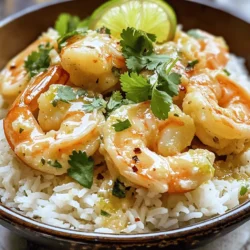 Shrimp selection and tips for freshness When choosing shrimp, look for large, juicy ones. Fresh shrimp should smell like the ocean, not fishy. If buying frozen shrimp, check that they are properly sealed. Always choose shrimp that are peeled and deveined for ease. Importance of full-fat coconut milk Full-fat coconut milk is key to a creamy texture. It adds richness and depth to the dish. Avoid low-fat versions, as they won't provide the same luxurious feel. A thick coconut milk makes the sauce silky and satisfying. How fresh lime enhances the dish Fresh lime juice brightens the flavors. It adds a zesty kick that balances the creamy coconut. Lime zest also gives a fragrant aroma. Always use fresh limes, as bottled juice lacks the same vibrancy. - 1 lb (450g) large shrimp, peeled and deveined - 1 cup coconut milk, full-fat for creaminess - 2 tablespoons fresh lime juice, from about 1 lime - Zest of 1 lime, finely grated - 2 cloves garlic, minced - 1 tablespoon fresh ginger, grated - 1 tablespoon honey, for sweetness - 2 tablespoons fresh cilantro, chopped, plus extra for garnish - 1 teaspoon red pepper flakes, adjust to your spice preference - Salt and pepper, freshly ground, to taste - 2 tablespoons vegetable oil, for sautéing - Cooked jasmine rice, for serving, warm Substitutions for common allergens If you're allergic to shellfish, you can use chicken or tofu instead. Both options work well with this sauce. For a nut allergy, ensure the coconut milk is safe for your needs. Optional ingredients for added flavor You can add more spices like curry powder for warmth. Fresh basil or mint can also boost the flavor profile. Try adding sliced bell peppers for a colorful twist. To start, whisk the ingredients together in a mixing bowl. Combine one cup of coconut milk, two tablespoons of lime juice, lime zest, two cloves of minced garlic, and one tablespoon of grated ginger. Add one tablespoon of honey, two tablespoons of chopped cilantro, and a teaspoon of red pepper flakes. Season with salt and pepper to taste. Whisk until everything is mixed well. Marination time is key for flavor. You should let the shrimp sit in the marinade for at least 30 minutes. For a deeper taste, marinate for up to two hours in the fridge. This step helps the shrimp soak up all the zesty flavors. Next, heat a large skillet over medium-high heat. Add two tablespoons of vegetable oil, and wait until it shimmers. This means it’s ready. Once hot, add the marinated shrimp to the skillet, but reserve the marinade in the bowl. Cook the shrimp for about two to three minutes on one side until they turn pink. Then, flip the shrimp and let them cook for an extra one to two minutes. Be careful not to overcook them. Overcooked shrimp can become rubbery and tough. After the shrimp are cooked, pour the reserved marinade into the skillet. Bring it to a gentle simmer, letting it cook for another two to three minutes. This helps thicken the sauce and deepen the flavors. Remove the skillet from heat and stir in the remaining chopped cilantro. Taste the sauce and adjust seasoning if needed. To serve, put jasmine rice on each plate. Spoon the coconut lime shrimp over the rice and drizzle the sauce on top. For a nice touch, add some fresh cilantro as garnish. For the full recipe, check out the [Full Recipe]. Enjoy your delicious meal! To adjust spice levels, start small. Use less red pepper flakes. Taste as you go. You can always add more spice, but it’s hard to take it away. If you want heat, consider adding fresh chopped chili or hot sauce. Balancing sweetness with honey is key. Honey adds a nice touch. If you find the dish too sweet, reduce the honey next time. You can also swap honey for a touch of lime juice. This gives a nice tang. To achieve the best sear, heat your skillet properly. Use medium-high heat and enough oil. This helps the shrimp cook evenly and brown nicely. Do not overcrowd the pan. This ensures the shrimp sear instead of steam. Fresh herbs can elevate flavors. Cilantro adds brightness. You can also try basil or parsley. Add herbs at the end of cooking. This keeps the flavors fresh and vibrant. For visual appeal, garnish well. Use fresh cilantro leaves and lime wedges. A sprinkle of lime zest adds color and flavor. Use a shallow bowl to serve the shrimp. This allows the sauce to shine. For special occasions, serve with jasmine rice. You can also add a side of steamed vegetables. This creates a colorful plate. A beautiful dish makes a meal feel fancy. For the full recipe, check the complete instructions. {{image_4}} You can easily swap shrimp for other proteins. Chicken is a great choice. Use boneless, skinless chicken breasts. Cut them into small pieces for quick cooking. Tofu works well too. Choose firm tofu and press it to remove excess water. Cooking times will differ. For chicken, cook for about 5-7 minutes until no longer pink. Tofu only needs about 3-4 minutes per side. Adjust your cooking time to ensure everything is safe to eat. Want to jazz up your dish? Add fruits like pineapple or mango. They pair beautifully with coconut and lime. Chop them into bite-sized pieces and toss them in during the last few minutes of cooking. You can also experiment with spices and herbs. Try adding basil, cilantro, or mint for a fresh twist. A pinch of cumin or smoked paprika can add depth. Don't be afraid to mix and match flavors! Making this dish gluten-free is simple. Just ensure your sauces and oils are labeled gluten-free. For a dairy-free option, this recipe is already perfect as it uses coconut milk. If you want to lower carbs, skip the jasmine rice. Serve the shrimp over zoodles or cauliflower rice instead. For a paleo diet, this dish fits well. Stick to fresh ingredients and avoid any processed items. For the Full Recipe, check back to ensure you have all the steps! Store your leftover Coconut Lime Shrimp in airtight containers. Glass containers work best, as they do not retain odors. Use plastic containers if glass is not available. Keep the shrimp in the fridge for up to three days. To reheat without losing texture, use a skillet. Heat a bit of oil over low heat. Add the shrimp and sauce, stirring gently until warm. Avoid microwaving, as it may make the shrimp rubbery. For flavor, add a splash of fresh lime juice while reheating. To freeze, place shrimp in a single layer on a baking sheet. Freeze until solid, then transfer to a freezer-safe bag. This helps prevent clumping. You can freeze for up to three months. To thaw, move the shrimp to the fridge overnight. For quick thawing, place the bag under cold running water. To devein shrimp, start with a sharp knife. 1. Hold the shrimp in your hand. 2. Make a shallow cut along the back. 3. Use the knife to lift out the dark vein. 4. Rinse the shrimp under cold water. 5. Repeat these steps for all shrimp. This method ensures you remove the vein easily. It helps keep the shrimp clean and tasty. Shrimp should be marinated for at least 30 minutes. For the best flavor, I suggest marinating up to 2 hours. Too long can make shrimp mushy. So, check the time and enjoy great taste! Yes, you can easily make Coconut Lime Shrimp spicy. - Add more red pepper flakes to the marinade. - Try chopped fresh chili peppers for a kick. To balance heat, add extra honey. This helps to keep the flavor sweet and tasty. Adjust the heat level to suit your taste. Coconut Lime Shrimp is a simple dish with rich flavors. We discussed selecting fresh shrimp, using full-fat coconut milk, and the bright taste of lime. I offered tips for marinating, cooking, and serving this meal with jasmine rice. Remember, play with spice levels and add fruits for variation. Store leftovers properly to keep them tasty. Enjoy creating a delightful dish that can impress anyone. You now have the tools to make this a favorite recipe.