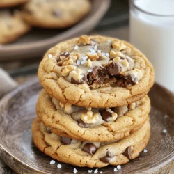 - 1 cup unsalted butter (softened) - 3/4 cup brown sugar (light or dark) - 1/2 cup granulated sugar - 2 large eggs (room temperature) - 1 tablespoon pure vanilla extract - 2 1/4 cups all-purpose flour (sifted) - 1 teaspoon baking soda - 1/2 teaspoon salt - 2 cups semi-sweet chocolate chips - 1/2 cup walnuts (optional) - 1/4 teaspoon instant coffee granules To make the best cookies, I focus on quality. Here are my tips: - Choosing Chocolate: Use high-quality semi-sweet chocolate chips. Brands like Guittard or Ghirardelli offer great flavor. If you prefer dark chocolate, feel free to swap in your favorite. Just remember, the better the chocolate, the tastier your cookies will be. - Room Temperature Eggs: Using room temperature eggs helps the dough mix well. Cold eggs can cause the butter to clump, making it hard to blend. Take them out of the fridge at least 30 minutes before you start. - Softened Butter: Always use softened butter. This makes it easy to cream with the sugars. You want a light and fluffy texture. If your butter is too hard, your cookies may turn out dense. So, let it sit out for a bit before mixing. This ingredient list sets the stage for your ultimate chocolate chip cookies. For the complete process, check the Full Recipe. 1. First, preheat your oven to 350°F (175°C). This helps bake your cookies evenly. 2. Line a baking sheet with parchment paper. This makes cleanup easy and prevents sticking. 3. In a large mixing bowl, add 1 cup of softened unsalted butter, 3/4 cup of packed brown sugar, and 1/2 cup of granulated sugar. Use an electric mixer to cream these together for 2-3 minutes. The mix should look light and fluffy. 4. Crack 2 large eggs into a small bowl. This ensures no shells end up in your dough. Add the eggs one at a time to the creamed mix. Mix well after each addition. Finally, stir in 1 tablespoon of pure vanilla extract. 1. Grab another bowl and whisk together 2 1/4 cups of sifted all-purpose flour, 1 teaspoon of baking soda, 1/2 teaspoon of salt, and 1/4 teaspoon of instant coffee granules. This ensures everything mixes evenly. 2. When you combine the dry mix with the wet mix, do it gently. Stir until just combined. Overmixing can make your cookies tough. 1. Use a cookie scoop or tablespoon to drop rounded balls of dough onto your lined baking sheet. Leave about 2 inches between each scoop to allow for spreading. 2. Bake your cookies for 10-12 minutes. Look for a light golden color on the edges. The centers may seem underbaked—that’s okay! They will firm up as they cool. 3. Let the cookies cool on the baking sheet for about 5 minutes. This helps them set before moving them to a wire rack. Cooling makes the texture just right. To avoid flat cookies, make sure your butter is softened but not melted. Cream the butter and sugars until fluffy. This adds air and helps the cookies rise. Measure your flour carefully. Use a spoon to fluff the flour in its container. Then scoop it into a measuring cup and level it off with a knife. This method prevents too much flour, which leads to dry cookies. For deeper chocolate flavor, add a touch of instant coffee. Just a tiny amount, like 1/4 teaspoon, boosts the chocolate taste without making it taste like coffee. Try using different types of chocolate chips. Semi-sweet, dark, or even milk chocolate all give unique flavors. Mixing different types can create a fun flavor burst. Gentle mixing is key. When you add dry ingredients to wet, stir slowly with a spatula. Overmixing can make your cookies tough. Use an electric mixer for creaming butter and sugar. For the rest, hand mixing is best. It allows for better control and helps keep the cookies soft. These tips will guide you toward making the ultimate chocolate chip cookies. For the full recipe, check out the Ultimate Chocolate Chip Cookies . {{image_4}} You can make your ultimate chocolate chip cookies even more fun with mix-ins. Here are some ideas: - Different Nuts: Try using pecans or macadamia nuts. They add a nice crunch and flavor. - Dried Fruit: Add raisins, cranberries, or even cherries for a sweet twist. Dried fruit pairs well with chocolate. These mix-ins can change the taste and texture of your cookies. Get creative and find what you love! Want to make these cookies fit your diet? Here are some easy swaps: - Gluten-Free Flour: Use almond flour or coconut flour. They work well in this recipe. - Vegan Substitutions: Replace butter with coconut oil and eggs with flaxseed meal. This keeps the cookie moist and tasty. These changes allow more people to enjoy the cookies. Don't be afraid to experiment! You can also play with flavors to make your cookies unique. Here are some suggestions: - Flavored Extracts: Try almond or hazelnut extract instead of vanilla. This adds a new layer of flavor. - Spices: A dash of cinnamon or sea salt can elevate the taste. These small additions make a big difference. These flavor infusions will surprise your taste buds. Let your creativity shine in the kitchen! To store your cookies at room temperature, place them in an airtight container. This keeps them soft and fresh. If you add a slice of bread, it helps retain moisture. Make sure not to stack them too high to avoid squishing. You can freeze cookie dough or baked cookies. Freezing dough lets you bake fresh cookies anytime. To freeze, scoop dough balls onto a baking sheet and freeze until firm. After that, transfer them to a freezer bag. For baked cookies, let them cool completely first. Wrap each cookie in plastic wrap and place them in a freezer bag. To thaw, take the cookies out and leave them at room temperature for about 30 minutes. If you freeze dough, bake straight from the freezer; just add a couple of extra minutes to the baking time. To reheat cookies, use the oven. Preheat it to 350°F (175°C). Place cookies on a baking sheet and heat for about 5 minutes. This method helps restore their soft texture. You can also use the microwave. Heat cookies for about 10-15 seconds. Watch closely to avoid overheating. Enjoy your warm cookies! For the Full Recipe, check the ingredients and steps to make your cookies perfect every time! Why are my cookies flat? Cookies can be flat for a few reasons. First, check the butter. If it's too soft, it melts too quickly. Second, make sure you measure your flour correctly. Too little flour can lead to flat cookies. Lastly, avoid skipping the chilling step. Chilling the dough helps it hold shape while baking. Can I use margarine instead of butter? Yes, you can use margarine. However, it may alter the flavor and texture. Butter gives a richer taste and a chewier texture. If you choose margarine, select one with at least 80% fat content for better results. How do I know when my cookies are done? Look for a light golden edge. The center should look slightly underbaked. Cookies continue to bake on the sheet after you take them out. Let them rest for a few minutes to firm up. What’s the best way to store cookies to keep them soft? Store cookies in an airtight container at room temperature. Place a slice of bread in the container. The bread will keep the cookies soft and fresh. Avoid stacking them too high to prevent squishing. Can I freeze chocolate chip cookies after baking? Yes, you can freeze them. Let the cookies cool completely, then place them in a freezer-safe bag. They can last up to three months in the freezer. When ready to eat, thaw at room temperature or warm them in the oven. What to do if my dough is too dry? If your dough feels too dry, add a bit of milk or water. Start with a teaspoon at a time. Mix well after each addition. This will help bring the dough together without making it too wet. How can I make these cookies even chewier? To achieve chewier cookies, try adding an extra egg yolk. You can also reduce the baking time slightly. Using brown sugar instead of white sugar will enhance the chewiness too. In this post, we covered how to make ultimate chocolate chip cookies. We discussed key ingredients and why they matter. I shared step-by-step instructions for perfect dough and baking techniques. You also learned tips for texture and flavor, plus creative variations. Remember, the right ingredients and careful mixing lead to great results. Enjoy your baking journey and share these delicious cookies with others!