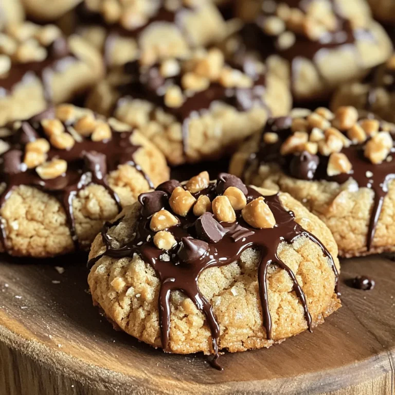 - 1 cup creamy peanut butter - 1 cup packed brown sugar - 1 large egg - 1 teaspoon pure vanilla extract - 1 cup dark chocolate chips - 1/2 teaspoon baking soda - 1/4 teaspoon fine salt - 1/2 cup chopped roasted peanuts (optional) Each ingredient brings something special to these cookies. The creamy peanut butter gives rich flavor. Brown sugar adds sweetness and moisture. The egg binds everything, while vanilla adds warmth. Dark chocolate chips melt beautifully, creating gooey pockets of joy. - Alternative nut butters: You can use almond or cashew butter if needed. - Sugar alternatives: Try using coconut sugar or maple syrup for a different taste. - Egg substitutes for vegan options: Applesauce or a flax egg can work well. Feel free to mix and match these ingredients. Experimenting with substitutes can lead to new flavors. The goal is to enjoy the process and the cookies! For the complete recipe, check out the Full Recipe. 1. Preheat your oven to 350°F (175°C). 2. Prepare a baking sheet by lining it with parchment paper. This helps cookies not stick. 3. In a large mixing bowl, add 1 cup of creamy peanut butter and 1 cup of packed brown sugar. 4. Using a spatula or mixer, blend until smooth and creamy. 5. Crack 1 large egg into the mixture, and add 1 teaspoon of pure vanilla extract. 6. Stir well until the mixture is fully blended. 7. In a small bowl, whisk together 1/2 teaspoon of baking soda and 1/4 teaspoon of fine salt. 1. Slowly add the dry mixture to the wet mixture. 2. Mix until just combined. It’s fine if there are a few lumps. 3. Gently fold in 1 cup of dark chocolate chips and 1/2 cup of chopped roasted peanuts if you want. 4. Use a tablespoon or cookie scoop to drop rounded portions of dough onto the prepared baking sheet. 5. Make sure to leave about 2 inches of space between each scoop. 1. Place the baking sheet in your preheated oven. 2. Bake for 10-12 minutes. The edges should be golden brown. 3. The centers may look soft, but they will firm up while cooling. 4. Remove the cookies from the oven and let them cool on the baking sheet for about 5 minutes. 5. After that, transfer the cookies to a wire rack to cool completely. These steps will lead you to delicious peanut butter chocolate chip cookies. For more details, see the Full Recipe. To get the right texture, you have choices. For chewy cookies, use more brown sugar. For crisp cookies, use more white sugar. You can also adjust baking time. Bake shorter for chewy and longer for crisp. To prevent cookies from spreading too much, chill your dough before baking. This helps them hold their shape. Make sure to space the dough balls well on the sheet. You can add spices like cinnamon or nutmeg for a warm flavor. A little pinch can make a big difference. You can also use extracts like almond or coffee. These add depth to your cookies. For a flavor balance, pair these cookies with a glass of cold milk. The creaminess of the milk complements the peanut butter and chocolate. Use light baking sheets for even cooking. Dark sheets can cause cookies to burn. Always line your sheets with parchment paper. This helps cookies come off easily. For mixing, I recommend a sturdy spatula or a hand mixer. A good mixing bowl is key too. Choose one that is big enough to hold all your cookie dough. For the full recipe, click [Full Recipe]. {{image_4}} You can change the chocolate type in these cookies. Use milk chocolate or even white chocolate. Each type gives a different taste. You can also add dried fruits, like raisins or cranberries, for a sweet twist. Nuts, such as walnuts or almonds, can bring a nice crunch too. Get creative with mix-ins that excite your taste buds! If you need a gluten-free option, swap regular flour for almond flour. This keeps the cookies soft and tasty. For those on a keto diet, use sugar substitutes like erythritol. This allows you to enjoy these cookies without the carbs. Both options keep the flavor strong while meeting your dietary needs. You can add a seasonal touch to your cookies. For fall, mix in pumpkin spice for a cozy flavor. In winter, try peppermint or gingerbread spice to warm up those cold nights. Explore using fresh ingredients like berries in summer for a fruity flair. Each season brings a chance to refresh this classic treat. For the full recipe, check out Peanut Butter Choco Delight Cookies . Enjoy baking! To keep your peanut butter chocolate chip cookies fresh, store them at room temperature. Use an airtight container. This helps keep them soft and chewy. If you want to store them longer, you can put them in the fridge. This will keep them fresh for a week. However, they may lose some softness. For the best results, use these containers: - Airtight cookie jar - Plastic storage container - Zip-top bag Freezing cookie dough is easy. Start by scooping the dough into balls. Place them on a baking sheet lined with parchment paper. Freeze the dough balls for two hours until firm. Then, transfer them to a zip-top bag. Label the bag with the date. This way, you can enjoy fresh cookies anytime. To thaw and bake frozen cookies, do this: 1. Remove the dough from the freezer. 2. Let it sit at room temperature for about 30 minutes. 3. Preheat your oven to 350°F (175°C). 4. Bake the cookies for 12-14 minutes. These steps will help you make warm cookies whenever you want. For the full recipe, check out the Peanut Butter Choco Delight Cookies. Can I use crunchy peanut butter instead of creamy? Yes, you can use crunchy peanut butter. It adds a nice texture. The cookies will have a little extra crunch. If you love that, go for it! How do I know when the cookies are done baking? Look for golden edges. The center may seem soft, but that’s okay. They will firm up as they cool. Trust your nose; they will smell amazing! What can I do if my cookie dough is too sticky? If your dough is sticky, chill it in the fridge for about 30 minutes. This helps it firm up. You can also add a little extra flour, but don’t add too much. - Caloric content per cookie: About 100 calories per cookie. - Breakdown of macronutrients: Each cookie has roughly 5g of fat, 12g of carbs, and 2g of protein. Many bakers love these cookies! They say the taste is rich and delightful. A few readers suggest adding a pinch of sea salt on top for extra flavor. Others love adding nuts for a crunch. Personalize the recipe to fit your style! For more ideas, check the Full Recipe. This blog post covered how to make delicious peanut butter chocolate chip cookies. We shared the key ingredients and how to modify them for your needs. You learned step-by-step instructions for baking, tips to get the best texture, and fun variations to try. Remember, baking is a mix of art and science. Enjoy experimenting, and don’t be afraid to make this recipe your own. You can turn these cookies into something special. Happy baking!