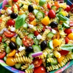 - 8 oz rotini pasta - 1 cup cherry tomatoes, halved - 1 cucumber, diced - 1 bell pepper (any color), diced - 1/2 red onion, finely chopped - 1 cup black olives, sliced - 1/2 cup feta cheese, crumbled - 1/4 cup fresh basil, chopped - 1/4 cup extra virgin olive oil - 2 tablespoons red wine vinegar - 1 teaspoon dried oregano - Salt and freshly ground pepper to taste For this Quick Italian Pasta Salad, you need fresh, colorful ingredients. The rotini pasta acts as a great base. It holds the dressing well and mixes easily with other veggies. Cherry tomatoes add a sweet burst, while cucumbers give a nice crunch. The bell pepper adds color and flavor. Red onion brings a sharp taste, but you can use green onions if you prefer a milder flavor. Black olives add a briny touch that pairs well with feta cheese. Feta adds creaminess and tang, making each bite delightful. Fresh basil brings a lovely aroma and taste, tying all the flavors together. - Optional add-ins (e.g., grilled chicken, artichokes) - Substitute ingredients for dietary preferences Feel free to mix in grilled chicken for protein or artichokes for extra flavor. You can also swap out the feta for a dairy-free cheese if needed. There are many ways to make this dish your own, so be creative! You can check the Full Recipe for more ideas. To start, you need to boil the rotini pasta. Fill a large pot with water and add a pinch of salt. Bring the water to a rolling boil. Once boiling, add 8 oz of rotini pasta. Cook it for about 8-10 minutes until it is al dente. This means it should be firm but not hard. After cooking, drain the pasta in a colander. Rinsing the pasta is key. Run cold water over it to stop the cooking. This helps keep the pasta from getting mushy. Set the cooled pasta aside for mixing. Now it’s time to combine fresh vegetables with the pasta. In a large bowl, add the cooled rotini, cherry tomatoes, diced cucumber, diced bell pepper, finely chopped red onion, sliced black olives, and crumbled feta cheese. Gently mix these fresh ingredients. Use a spatula to fold them together. This way, you ensure everything is evenly distributed. The colors and textures will make your salad pop! Next, let's make the dressing. In a small bowl, whisk together 1/4 cup extra virgin olive oil, 2 tablespoons red wine vinegar, and 1 teaspoon dried oregano. Add a pinch of salt and some freshly ground pepper. Whisk until the dressing is well mixed. You want a slightly thickened consistency. This dressing will bring all the flavors together. Drizzle the dressing over your pasta salad. Toss everything together gently. Make sure all the ingredients are coated in the delicious dressing. For the final touch, fold in the chopped fresh basil. This adds an aromatic finish that enhances the Mediterranean flavors. Enjoy your vibrant salad! For the full recipe, check out the details provided earlier. - Chop your veggies the night before. This saves time when you cook. - Use store-bought dressing if you’re in a hurry. It can taste great too. - Let the salad sit for about 15 minutes. This helps the flavors blend well. - Taste the salad after mixing. Adjust the salt and pepper to fit your taste. - Serve the salad in a large, bright bowl to show off its colors. - Add whole basil leaves on top for a nice touch. A sprinkle of feta looks great too. {{image_4}} You can easily make this dish vegetarian. Start by adding more vegetables. Try adding artichokes, zucchini, or even spinach. These add color and taste. You can also switch the feta cheese. Use mozzarella or a vegan cheese if you prefer. This gives a creamy texture while keeping it plant-based. To make your pasta salad a complete meal, add grilled chicken or shrimp. Cook them simply with salt and pepper, then slice or chop. Mix them into your salad for added protein. This not only boosts nutrition but makes it more filling. You can also use chickpeas for a vegetarian protein option. If you need a gluten-free version, swap the rotini with gluten-free pasta. Many brands offer great options that cook well. Always check that all your other ingredients are gluten-free too. This includes dressing and any cheese to ensure your dish meets gluten-free needs. To store leftovers, first, let the pasta salad cool. This step helps keep the flavors fresh. Use an airtight container to prevent air from spoiling the taste. Make sure to fill the container, leaving little empty space. This keeps the salad fresh longer. Store it in the fridge for up to three days. You can freeze pasta salad, but some ingredients may change in texture. If you wish to freeze it, follow these steps: - Prepare the salad without adding fresh ingredients like tomatoes or cucumbers. - Place the salad in a freezer-safe container. - Label it with the date and type of salad. - Freeze for up to a month. Before serving, thaw it overnight in the fridge. To refresh the salad before serving, add a splash of olive oil. This helps revive the flavors. You can also toss in fresh herbs to boost the taste. Avoid reheating the salad in the microwave. This can make the veggies soggy. Instead, serve it cold or at room temperature. Enjoy your Quick Italian Pasta Salad with friends and family! The prep time for Quick Italian Pasta Salad is 15 minutes. The total time to make it is 30 minutes. This includes cooking the pasta and mixing all the fresh ingredients. Yes, you can make this salad ahead of time. I recommend making it up to 24 hours in advance. This allows the flavors to blend well together. Just store it in the fridge until you’re ready to serve. Absolutely! You can use other pasta types instead of rotini. Good options include penne, fusilli, or even farfalle. Just be sure to cook them until al dente. If you want a different dressing, you can use creamy dressings. Ranch or Italian dressing works well. Store-bought options can save you time and still taste great. When stored properly, this salad lasts about 3 to 5 days in the fridge. Keep it in an airtight container to maintain its freshness. To make a great Quick Italian Pasta Salad, start with the right ingredients and follow easy steps. You can mix fresh veggies with rotini pasta, drizzle on a tasty dressing, and enjoy a healthy meal. Remember, you can change ingredients based on your likes or needs. Try new flavors, save time with prep tips, and store leftovers well. This salad is not just simple; it’s also flexible. You can enjoy it in many ways to fit your taste. Happy cooking!
