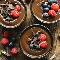 - 2 ripe avocados, halved and pitted - 1/4 cup unsweetened cocoa powder - 1/4 cup pure maple syrup or honey - 1/4 cup almond milk or milk of your choice - 1 teaspoon vanilla extract - A pinch of sea salt - Optional toppings: shaved dark chocolate, fresh berries, or chopped nuts You can adjust the sweetness of your pudding. If you want it sweeter, add more maple syrup or honey. You can also use different sweeteners, like agave syrup. For a dairy-free option, stick with almond milk. Other plant-based milks work well, too! Coconut milk or oat milk are great choices. Avocados bring many health benefits. They are full of healthy fats, which help your heart. They also have fiber, vitamins, and minerals. Cocoa powder is rich in antioxidants. It can boost your mood and help with heart health. Plus, it adds a rich chocolate flavor! Combining these two makes for a tasty and healthy dessert. - Slicing and pitting: Start by taking your ripe avocados. Use a knife to slice them in half. Be careful not to cut too deep. Once halved, twist the two halves to separate them. Use a spoon to gently remove the pit. - Scooping out the flesh: Grab a spoon and scoop the creamy flesh from each half. Make sure to get all of it. Place the avocado flesh into your food processor. This will be the base of your pudding. - Combining in the food processor: Now, add your other ingredients to the food processor. Include the cocoa powder, maple syrup or honey, almond milk, vanilla extract, and sea salt. - Achieving a smooth texture: Blend all the ingredients on high speed. Watch as they come together. You want a silky, smooth texture. If you see any bits stuck to the sides, stop the blender. Use a spatula to scrape them down, then blend again. - Tasting and tweaking sweetness: Once blended, taste your pudding. Is it sweet enough for you? If not, add a little more maple syrup or honey. Blend again for a few seconds. - Importance of incorporating adjustments: Getting the flavor just right is key. Don’t rush this step. Adjusting the sweetness ensures that every bite is delicious. Enjoy the process of making it just how you like it! To get the best texture for your chocolate avocado pudding, pay attention to the blending time. Blend the mixture until it's silky and smooth. This usually takes about one to two minutes. Don’t forget to use a spatula to scrape down the sides of your blender. This helps mix everything evenly and ensures no avocado chunks remain. You can make your pudding more exciting by adding extra flavors. A splash of espresso gives it a rich depth. You can also try a tiny pinch of chili powder for a fun kick. Always use high-quality cocoa powder. It makes a big difference in taste and makes your pudding taste decadent. Serving your pudding nicely makes it even more enjoyable. Use small bowls or glasses to show off the creamy texture. Chill the pudding for at least 30 minutes before serving. This makes it taste even better. For a pop of color, garnish with shaved dark chocolate, fresh berries, or chopped nuts. These add texture and visual appeal, making your dessert look like a treat from a fancy restaurant. {{image_4}} You can make this pudding your own with some fun changes. Try using different sweeteners. Agave syrup or stevia can add a unique twist. Each sweetener brings its own flavor. You can also mix in extra flavorings. Hazelnut spread adds a nutty taste, while a drop of mint extract gives a fresh kick. These small tweaks can change the whole vibe of your dessert. Want to make it vegan? Just swap the honey for maple syrup. This keeps the pudding creamy and delicious. It’s also easy to make gluten-free. All the ingredients are naturally gluten-free. You can enjoy this treat without worry, no matter your diet. Let’s talk toppings! Fresh fruit makes a great choice. You can use strawberries, raspberries, or bananas. They add color and flavor. Crunchy toppings can also be fun. Try adding granola or chopped nuts for a great texture. These toppings not only look pretty but also add a tasty crunch. Remember, the full recipe has more tips for serving! To keep your chocolate avocado pudding fresh, use airtight containers. Glass jars or plastic containers work well. Store the pudding in the fridge for up to 3 days. This keeps it creamy and tasty. You can freeze the pudding if you have leftovers. Put it in a freezer-safe container. Make sure to leave some space at the top since it will expand. To enjoy it later, thaw the pudding in the fridge overnight. This helps maintain the flavor and smooth texture. Check for any changes in color or smell to see if the pudding is bad. If it turns brown or smells sour, it’s time to toss it. To extend shelf life, always use clean utensils and avoid double-dipping. This keeps the pudding fresh and safe to eat. For the full recipe, check out the earlier sections. Yes, you can prepare chocolate avocado pudding ahead of time. This allows for easy meal prep. Just store it in airtight containers. Keep it chilled in the fridge until you are ready to serve. This pudding tastes even better after sitting for a bit. The flavors blend well, creating a richer taste. Yes, chocolate avocado pudding is vegan and dairy-free. The main ingredients are ripe avocados, cocoa powder, and maple syrup. Almond milk or any plant-based milk works well too. This recipe contains no animal products. This makes it a great dessert for everyone, including those with dietary restrictions. Chocolate avocado pudding stays fresh in the fridge for about 3 to 5 days. Store it in an airtight container to keep it from drying out. If you see any brown spots, just stir it well. The creamy texture should remain intact, making it a delightful treat, even on day five. In this blog post, I covered how to make a delicious chocolate avocado pudding. We went through the key ingredients, their health benefits, and easy steps to blend them smoothly. I also shared tips on enhancing flavor and serving ideas that look great. Remember, you can adjust sweetness and play with toppings to match your taste. This creamy dessert is not just tasty; it’s also a healthy treat you can feel good about. Enjoy making this indulgent yet nutritious pudding!