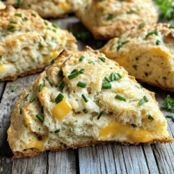 To make Savory Herb and Cheese Scones, you will need the following: - 2 cups all-purpose flour - 1 tablespoon baking powder - 1/2 teaspoon salt - 1/4 teaspoon freshly ground black pepper - 1/4 cup cold unsalted butter, cubed - 1 cup sharp cheddar cheese, shredded - 1/4 cup Parmesan cheese, grated - 1 tablespoon fresh chives, finely chopped - 1 tablespoon fresh parsley, finely chopped - 3/4 cup whole milk - 1 large egg, beaten (for egg wash) Using fresh ingredients makes a big difference in flavor. Fresh herbs, like chives and parsley, add a bright taste. Quality cheese, such as sharp cheddar and Parmesan, brings depth and richness. If you can't find fresh chives or parsley, you can use dried herbs. Just remember that dried herbs are more potent, so use less. For the cheese, feel free to swap sharp cheddar with a milder cheese or use a blend of your favorite cheeses. Choosing the best ingredients helps you create scones that are flaky and flavorful. Always aim for the freshest produce and highest quality cheese. This choice elevates your scones, making them a true treat. For the full recipe, refer to the section above. Set your oven to 400°F (200°C). This helps the scones rise nicely. While the oven heats, line a baking sheet with parchment paper. This step stops the scones from sticking and makes cleanup easy. In a large bowl, mix the dry ingredients. Add 2 cups of all-purpose flour, 1 tablespoon of baking powder, 1/2 teaspoon of salt, and 1/4 teaspoon of black pepper. Use a whisk to blend them well. You want a smooth mix with no lumps. Next, add 1/4 cup of cold unsalted butter, cubed. Use a pastry cutter or your fingers to mix the butter into the flour. Keep mixing until it looks like coarse crumbs. This makes the scones flaky. Now it’s time to add the good stuff! Fold in 1 cup of shredded sharp cheddar cheese, 1/4 cup of grated Parmesan cheese, 1 tablespoon of chopped fresh chives, and 1 tablespoon of chopped fresh parsley. Stir until all the cheese and herbs are evenly mixed. Create a well in the center of your dry mix. Pour in 3/4 cup of whole milk. Gently mix with a wooden spoon until the dough comes together. Don’t overmix! A soft touch keeps the scones light. Lightly flour your work surface. Turn the dough out onto it and knead gently two to three times. This helps shape the dough without making it tough. Pat the dough into a circle about 1 inch thick. Use a sharp knife to cut it into 8 wedges. Alternatively, use a round cutter for uniform shapes. Place the scones on the prepared baking sheet, leaving space for them to rise. Brush the tops with a beaten egg. This makes them golden and shiny when baked. Bake in your preheated oven for 15 to 20 minutes. Look for a golden brown color and a nice rise. If you want the perfect golden crust, keep an eye on them during the last few minutes. For a full list of steps and details, check the Full Recipe. To make your savory herb and cheese scones flaky, handle the dough gently. Overworking it can make the scones tough. Use your fingertips to mix the butter into the flour until it looks like coarse crumbs. This step is key for a light texture. Chilling the dough before baking also helps. It firms up the butter, which creates steam when baking. This steam leads to a puffier, flakier scone. Aim to chill your dough for at least 30 minutes if you can. These scones shine when served warm. Pair them with a pat of butter or a spread like cream cheese. They also go great with soups or salads. Try serving them alongside a rich tomato soup for a perfect lunch. For a lovely display, use a rustic wooden board. Place the warm scones on it and sprinkle fresh herbs on top. This adds color and invites everyone to dig in. For more ideas, check the Full Recipe for details. {{image_4}} To make your savory herb and cheese scones even better, consider adding different herbs or types of cheese. Fresh herbs like thyme or rosemary can give a new twist. For cheese, try feta or gouda. These will change the taste and make the scones special. You can also mix in extra ingredients. Crumbled bacon adds a nice crunch and flavor. Sun-dried tomatoes bring a little sweetness and tang. Feel free to experiment and find what you love! If you need to make this recipe gluten-free, use a gluten-free flour blend. Many options are available in stores. For a vegan version, swap butter for a plant-based butter and use a non-dairy milk. You can also skip the cheese or use a vegan cheese substitute. To lower fat or calories, replace some butter with applesauce or yogurt. You can cut the cheese amount by half without losing too much flavor. These adjustments help you enjoy tasty scones without worry. For the full recipe, check out the detailed instructions above. To keep your scones fresh, follow these simple steps: - Cool Down: Let the scones cool completely after baking. - Wrap Well: Place them in an airtight container or wrap them tightly in plastic wrap. - Keep at Room Temp: Store scones at room temperature for up to two days. - Refrigeration: If you need them to last longer, refrigerate them. They can stay fresh for up to a week in the fridge. - Freezing: For longer storage, freeze the scones. Wrap each one in plastic wrap, then place them in a freezer bag. They can last for up to three months. When you want to enjoy your scones again, reheating them is easy: - Oven Method: Preheat your oven to 350°F (175°C). Place the scones on a baking sheet. Heat for about 10 minutes. This keeps them warm and fresh. - Microwave Method: If you're in a hurry, use the microwave. Heat each scone for about 15-20 seconds. Be careful not to overheat, as they can dry out. - Serving Leftovers: Leftover scones make a great snack. Enjoy them plain or with some butter or cheese spread. You can also crumble them over soups or salads for added flavor. What makes these scones savory vs. sweet? Savory scones use herbs and cheese instead of sugar. The sharp cheddar and fresh herbs like chives and parsley create a rich, full flavor. This makes them perfect for pairing with soups or salads. Sweet scones often include sugar and fruits, which give them a different taste and texture. Can I make the dough ahead of time? Yes, you can make the dough in advance. Wrap it tightly in plastic wrap and store it in the fridge for up to 24 hours. When you are ready to bake, simply roll it out and cut the scones as directed. Just remember that letting the dough rest can help enhance the flavors. What to do if the scones turn out too dry or too dense? If your scones are dry, you may have overmixed the dough or added too much flour. Adding a splash of milk can help restore moisture. For dense scones, check that your baking powder is fresh. This helps the scones rise properly. How to fix scones that didn't rise properly? If your scones did not rise, it could be due to old baking powder. Always check the expiration date. Make sure to handle the dough gently. Overworking it can cause the scones to be heavy instead of light and flaky. Essential kitchen tools needed for this recipe - Mixing bowl - Whisk - Pastry cutter or fingertips - Wooden spoon or spatula - Sharp knife or biscuit cutter - Baking sheet - Parchment paper Recommendations for best baking sheets and mixing bowls Choose a heavy-duty baking sheet for even baking. A non-stick surface helps prevent sticking. For mixing bowls, opt for a medium-sized stainless steel or glass bowl. They are easy to clean and great for mixing. A set with different sizes can also be useful for various recipes. For the full recipe, check out the Savory Herb and Cheese Scones section! In this article, we explored how to make Savory Herb and Cheese Scones. We covered the importance of quality ingredients and shared a detailed recipe with step-by-step instructions. You learned tips for achieving the perfect texture and ideas for serving. We also discussed variations to cater to different diets, along with proper storage techniques for freshness. Now, it’s time to gather your ingredients and start baking. Enjoy your delicious scones!