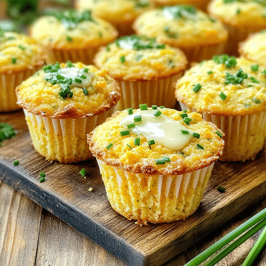 When making savory herb cornbread muffins, it's key to gather fresh, quality ingredients. Here’s what you need for a tasty batch: - 1 cup cornmeal - 1 cup all-purpose flour - 1 tablespoon baking powder - 1 teaspoon salt - 1 teaspoon sugar - ½ teaspoon freshly ground black pepper - 1 teaspoon dried thyme - 1 teaspoon dried rosemary - 1 cup buttermilk (or substitute with milk mixed with a squeeze of lemon juice) - 1 large egg - ¼ cup melted butter (or use olive oil for a lighter option) - ½ cup shredded sharp cheddar cheese - ¼ cup finely chopped fresh chives (or green onions if desired) These ingredients come together to create a rich, savory flavor. Cornmeal gives a lovely texture while the herbs add depth. The cheese and chives provide a nice burst of flavor. Using buttermilk makes the muffins moist and fluffy. For the full recipe, check out the [Full Recipe]. 1. Preheat the Oven: First, heat your oven to 400°F (200°C). This step is key for a nice rise in your muffins. Prepare a muffin tin by lining it with paper liners or greasing it lightly with cooking spray. 2. Mix Dry Ingredients: In a large bowl, combine the cornmeal, all-purpose flour, baking powder, salt, sugar, black pepper, thyme, and rosemary. Use a whisk to blend everything well. This ensures that the flavors mix evenly. 3. Incorporate Wet Ingredients: In another bowl, whisk together the buttermilk, egg, and melted butter. Mix until everything is smooth and combined. This mixture brings moisture to the muffins. 4. Combine Wet and Dry Mixtures: Pour the wet mixture into the dry ingredients. Using a spatula, gently fold these together. Be careful not to overmix; a few lumps are okay. This keeps the muffins light and fluffy. 5. Add Flavor Boosters: Now, fold in the shredded cheddar cheese and chopped chives. This step adds a burst of flavor to your muffins. Make sure the cheese and chives are spread evenly throughout the batter. 6. Fill the Muffin Cups: Using a spoon or ladle, divide the batter among the muffin cups. Fill each cup about two-thirds full. This allows enough space for rising. 7. Bake: Place the muffin tin in your preheated oven. Bake for 15-20 minutes. The muffins are done when a toothpick inserted in the center comes out clean. 8. Cool and Serve: Once baked, take the muffins out of the oven and cool them in the pan for about 5 minutes. After that, transfer them to a wire rack to cool completely. Serve warm for the best flavor! For the complete recipe, check out the Full Recipe section above. Enjoy your baking! - Avoid Overmixing: When you mix the wet and dry ingredients, do it gently. Overmixing makes muffins tough. Stir until just combined. A few lumps are fine! - Choosing the Right Cheddar: Use sharp cheddar for a bold flavor. It adds a nice kick to the muffins. If you prefer milder cheese, feel free to use medium cheddar. - Adjusting Consistency with Milk Alternatives: Buttermilk is best for moisture and tang. If you don't have it, mix regular milk with a squeeze of lemon juice. This mimics buttermilk's tangy taste. - Serving Warm with Butter: Serve your muffins warm for the best taste. Spread a bit of butter on top. It melts and enhances the flavor. - Garnishing Options: For a pop of color, sprinkle extra chopped chives on top. You can also add a dash of paprika for a lovely look and a hint of spice. These tips will help you create the perfect savory herb cornbread muffins. For the full recipe, check out the detailed instructions above! {{image_4}} Using Different Herbs You can switch up the herbs in this recipe. Instead of thyme and rosemary, try using fresh basil or parsley. Each herb gives a unique taste. Mix and match to find your favorite blend. Adding Vegetables or Meats Want to make these muffins heartier? Add cooked vegetables like corn, bell peppers, or zucchini. Chopped cooked bacon or sausage also works great. These additions bring extra flavor and texture. Gluten-Free Adaptation If you need a gluten-free option, use gluten-free all-purpose flour. This swap keeps the muffins fluffy and delicious. Just make sure your cornmeal is also gluten-free. Spices for Extra Kick To give your muffins a spicy twist, add a pinch of cayenne pepper or chili powder. This will wake up your taste buds and add warmth. You can also use smoked paprika for a deeper flavor. Sweet Variations for Dessert For a sweet treat, mix in some honey or maple syrup. You can also fold in chocolate chips or dried fruit like cranberries. This turns the savory muffins into a delightful dessert. Feel free to explore these variations. Each will make your savory herb cornbread muffins unique and fun. Try out the full recipe and enjoy the journey of flavors! To keep your savory herb cornbread muffins fresh, use airtight containers. This helps to lock in moisture and flavor. You can store them at room temperature for up to three days. If you want them to last longer, move them to the fridge. They can stay fresh there for about a week. Just make sure they are in a sealed container to avoid drying out. When it’s time to enjoy your muffins again, reheating is key. The best method for freshness is the oven. Preheat your oven to 350°F (175°C). Place the muffins on a baking sheet and heat for about 10 minutes. This warms them evenly and keeps them soft. If you're in a hurry, you can use the microwave. Heat each muffin for about 15 to 20 seconds. Just be careful not to overheat, or they may turn rubbery. Either way, reheating brings back the flavors and makes them taste freshly baked again. Can I freeze savory herb cornbread muffins? Yes, you can freeze these muffins. Let them cool completely first. Then, wrap each muffin in plastic wrap. Place them in a freezer bag. They last up to three months. How do I make these muffins dairy-free? To make dairy-free muffins, use plant-based milk instead of buttermilk. Mix regular milk with lemon juice or vinegar. This creates a similar effect. You can also replace butter with coconut oil or a dairy-free spread. What should I serve with cornbread muffins? These muffins pair well with soups, stews, or chili. They also work great with salads or as a side for grilled meats. Try them with honey or butter for a sweet twist. What is the best way to tell when they're done? Insert a toothpick into the center of a muffin. If it comes out clean, they are done. You can also check for a golden color on top. The muffins should spring back when lightly pressed. How can I increase the herb flavor in my muffins? To boost the herb flavor, add more fresh herbs like chives or parsley. You can also use fresh thyme and rosemary instead of dried. Experiment with different herbs to find your favorite mix. You learned how to make savory herb cornbread muffins from scratch. The recipe blends cornmeal and flour with herbs for great taste. I shared tips to ensure perfect muffins and ways to adapt them for your needs. Remember to store them well to keep them fresh. You can also try new flavors by swapping ingredients. Enjoy baking and sharing these delicious muffins with friends and family!