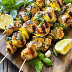 Lemon Basil Chicken Skewers Juicy and Flavorful Dish