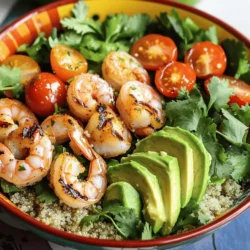 Grilled Shrimp Bowl with Garlic Sauce Delightful Dish