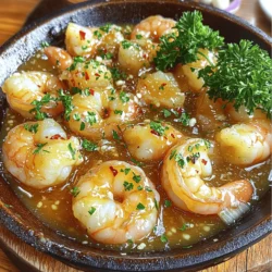 - 1 pound large shrimp, peeled and deveined - 4 tablespoons unsalted butter - 2 tablespoons honey - 4 cloves garlic, minced - 2 tablespoons low sodium soy sauce - 1 tablespoon freshly squeezed lemon juice - 1 teaspoon red pepper flakes (optional) - Salt and freshly ground black pepper to taste - Fresh parsley, finely chopped, for garnishing These ingredients create a simple yet tasty dish. The shrimp brings a sweet flavor, while the garlic adds a bit of depth. The butter makes everything rich and creamy. Honey balances the garlic's sharpness with a hint of sweetness. I love using fresh ingredients. Fresh garlic gives a bright taste. You can adjust the red pepper flakes based on your spice level. Do you want a kick? Add more! For a pop of color and taste, fresh parsley adds life to the plate. Once you gather these items, you're ready to create a dish that impresses. For the complete recipe, check out the Full Recipe. - Heat a large skillet over medium heat. - Add 4 tablespoons of unsalted butter. - Let the butter melt, stirring until it bubbles. - Once bubbly, add 4 cloves of minced garlic. - Sauté the garlic for 1-2 minutes. Stir to keep it from browning. - The garlic should smell great and turn lightly golden. - In a bowl, combine 2 tablespoons of honey. - Add 2 tablespoons of low sodium soy sauce. - Pour in 1 tablespoon of freshly squeezed lemon juice. - Stir this mix well until it becomes smooth and glossy. - Add 1 pound of peeled and deveined shrimp to the skillet. - Toss the shrimp gently to coat them in the sauce. - Let them cook undisturbed for 2-3 minutes. - Flip each shrimp over and cook for another 2-3 minutes. - They should turn pink and opaque when done. - Season with salt and black pepper to taste. - If you like spice, add 1 teaspoon of red pepper flakes. You can find the complete instructions in the Full Recipe. Enjoy this easy dish! - Always use fresh garlic for the best taste. - You can add ginger or lime zest for a zing. The right garlic boosts the dish. Fresh garlic gives a strong, rich flavor that dried ones can’t match. You might want to try adding ginger for a warm kick. Lime zest can also brighten the dish, making it more vibrant and fresh. - Cook the shrimp undisturbed for even cooking. - Shrimp are done when they turn pink and opaque. Cooking shrimp needs your focus. When you place them in the pan, let them be for a few minutes. It helps them cook evenly and get that lovely sear. To check if they are done, look for that bright pink color. They should also be opaque. If they are still translucent, keep cooking. - Garnish with parsley for color and taste. - Serve over rice or with steamed veggies. Garnishing adds the final touch. Chopped parsley looks pretty and adds freshness. To make your meal complete, serve the shrimp over fluffy jasmine rice. You can also pair it with steamed veggies. Drizzle any sauce left in the pan over everything for extra flavor. Enjoy your beautiful plate! {{image_4}} To make this dish spicy, add more red pepper flakes or sriracha. Start with the original amount of red pepper flakes. Then, taste the sauce. If you want more heat, add more. For sriracha, stir in one teaspoon at a time until you like the flavor. This adds a fun kick to the dish. For a tangy twist, adjust the lemon juice. Start with one tablespoon as in the recipe. After mixing it in, taste the sauce. If you want it zestier, squeeze in more lemon juice. This brightens the flavors and adds freshness that pairs well with shrimp. To balance sweetness and saltiness, modify the soy sauce and honey. Use low sodium soy sauce to control salt. You can start with one tablespoon of honey, then taste. If you want it sweeter, add more honey. This creates a rich, savory sauce that enhances the shrimp's natural taste. Feel free to explore these fun variations for your Honey Garlic Butter Shrimp recipe! For the full recipe, check out the details above. To keep your honey garlic butter shrimp fresh, store it in the refrigerator. Place the shrimp in an airtight container to lock in moisture and flavor. This method helps maintain the dish's taste and texture. You can also use glass or plastic containers with tight-fitting lids. They prevent spills and make it easy to see what’s inside. When reheating, avoid overcooking the shrimp. The best way is to use a skillet. Heat it over medium-low heat. Add a splash of water or broth to keep the shrimp moist. Stir gently for about 3-5 minutes until warmed through. You can also use the microwave, but cover the dish with a damp paper towel. Heat for 1 minute, then check. Add more time as needed, but don’t let it cook too long. Enjoy your delicious leftovers! Shrimp cook fast. For large shrimp, it takes about 4 to 6 minutes. You want them to turn pink and opaque. If they are small, they may cook in 2 to 4 minutes. Watch closely. Overcooked shrimp become tough. Yes, you can use frozen shrimp. Just make sure to thaw them first. To thaw, place them in the fridge overnight or run them under cold water for about 10 minutes. Frozen shrimp may have extra water, so pat them dry before cooking. This helps the shrimp cook evenly and keeps the sauce thick. This dish pairs well with many sides. Here are some ideas: - Serve it over jasmine rice to soak up the sauce. - Pair it with steamed broccoli or green beans for a healthy touch. - A simple salad with mixed greens adds freshness. - Garlic bread makes a nice addition to mop up the sauce too. For the full recipe, check out the detailed cooking steps. This blog post showed you how to make Honey Garlic Butter Shrimp. We covered the main and additional ingredients, provided step-by-step instructions, and shared tips for flavor and presentation. We also explored variations you can try. Finally, we discussed storage and reheating to keep your shrimp tasty. Dive into this recipe, and enjoy your delicious meal! You now have all the tools to make it great.