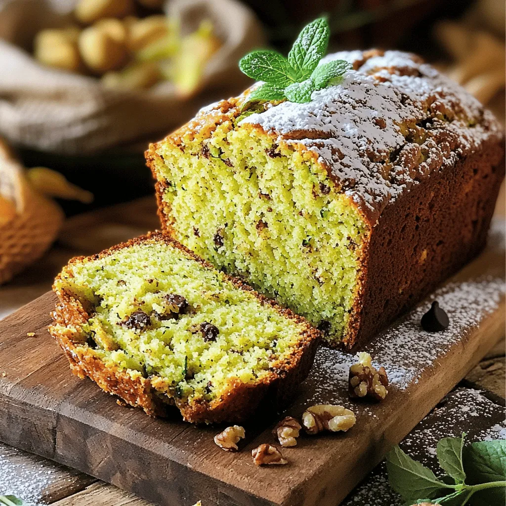 Here’s what you need for your moist zucchini bread. Each ingredient plays a key role in flavor and texture. - 2 cups grated zucchini (about 2 medium zucchinis) - 1 ½ cups all-purpose flour - 1 teaspoon baking powder - ½ teaspoon baking soda - 1 teaspoon ground cinnamon - ½ teaspoon ground nutmeg - ¼ teaspoon salt - 1 cup granulated sugar - ½ cup packed brown sugar - 3 large eggs - ¾ cup vegetable oil - 1 teaspoon vanilla extract - ½ cup chopped walnuts or pecans (optional) - ½ cup chocolate chips (optional) Grated zucchini is the star here. It keeps the bread moist and adds a subtle flavor. The combination of sugars gives a nice balance of sweetness. Using both granulated and brown sugar adds depth. Eggs and oil help bind everything and make it rich. The spices create warmth and a lovely aroma. Optional add-ins like nuts or chocolate chips can make your bread even more special. You can find the full recipe above if you want to dive deeper into the process! - Preheat your oven to 350°F (175°C). - Grease the loaf pan with butter or cooking spray. Dust it lightly with flour. You could also use parchment paper for easy removal. - In a large bowl, sift together the all-purpose flour, baking powder, baking soda, ground cinnamon, ground nutmeg, and salt. This helps mix the dry ingredients well and makes the bread light. - In another bowl, whisk together the granulated sugar, brown sugar, eggs, vegetable oil, and vanilla extract. Mix until smooth and creamy. This step is important for a rich flavor. - Gently fold the grated zucchini into the wet mixture. Make sure it is evenly mixed. - Gradually add the dry ingredients to the wet mixture. Use a spatula to fold them together. Do not overmix; it’s okay if the batter is a bit lumpy. - Pour the batter into the greased loaf pan. Smooth the top with your spatula. - Bake in the preheated oven for 50-60 minutes. Check it with a toothpick; it should come out clean or with a few moist crumbs. - Once baked, let the zucchini bread cool in the pan for about 10 minutes. Then, transfer it to a wire rack to cool completely. For the full recipe, check the complete ingredient list and instructions. To keep your zucchini bread moist, start with the right zucchini. Grate it finely and squeeze out excess water. If you don’t, your bread may end up too wet. Next, watch the baking time. Overbaking can dry out your bread quickly. I recommend checking the bread at the 50-minute mark. A toothpick should come out clean with some moist crumbs. You can make this bread even healthier with a few swaps. Try whole wheat flour instead of all-purpose flour. It adds fiber and a nutty flavor. You could also use coconut sugar or honey instead of granulated sugar. For oil, consider using unsweetened applesauce. This will help cut fat while keeping it moist. When mixing, fold your ingredients gently. This helps keep the bread light and fluffy. Overmixing can make your bread dense and tough. It's okay to have some lumps in your batter. They won’t hurt the final product. Take your time, and don’t rush this step for the best texture. {{image_4}} You can make your zucchini bread even better by adding spices. Cardamom gives a warm, sweet taste. Ginger adds a nice zing that pairs well with zucchini. Try adding just a pinch of each spice to see what you like best. This small change can really brighten the flavor of your bread. You can also switch up what you add to the batter. Dried fruits like raisins or cranberries add sweetness and chewiness. Seeds like sunflower or pumpkin seeds bring a nice crunch. These add-ins make your zucchini bread unique and fun. Don’t be afraid to mix and match to find your favorite combination! If you want a new shape, try making muffins or mini loaves. Muffins bake faster than a loaf, so they are great for quick snacks. Mini loaves are perfect for sharing or gifting. Just adjust the baking time to about 20-25 minutes for muffins or 30-40 minutes for mini loaves. You can find the full recipe for all these variations in the Moist Zucchini Bread section above. To keep your moist zucchini bread fresh, store it properly. You can keep it at room temperature for up to three days. Just wrap it in plastic wrap or place it in an airtight container. If your kitchen is warm, it’s better to refrigerate it. This extends its life to about a week. However, the fridge can dry it out a bit. So, make sure it’s tightly sealed. If you want to save zucchini bread for later, freezing is a great option. First, let the bread cool completely. Then, slice it into pieces for easy use. Wrap each slice in plastic wrap. Next, place the wrapped slices in a freezer bag. This way, you can grab just what you need. Zucchini bread can last up to three months in the freezer. When ready to eat, just thaw it in the fridge overnight. Reheating your zucchini bread is simple. You can use an oven or a microwave. For the oven, preheat it to 350°F (175°C). Place the bread on a baking sheet and cover it with foil. Heat it for about 10-15 minutes. If using a microwave, place a slice on a plate and cover it with a damp paper towel. Heat for 15-20 seconds. Enjoy your warm, moist zucchini bread! For the full recipe, check here: [Full Recipe]. To keep zucchini bread moist, follow these tips: - Use fresh, grated zucchini. - Don't squeeze out all the moisture from the zucchini. - Add a bit more oil or sugar if needed. - Bake just until a toothpick comes out clean. - Let it cool in the pan for a few minutes before removing. These steps help trap moisture in the bread. The zucchini adds natural moisture. This gives the bread a tender, soft texture. Yes, you can use frozen zucchini. First, thaw it completely and drain excess water. Here’s how to prepare frozen zucchini for bread: - Place the frozen zucchini in a colander. - Let it sit for about 30 minutes to drain. - Pat it dry with paper towels to remove extra moisture. Using frozen zucchini is a great way to use up leftovers. It still adds flavor and moisture to your bread. You can replace eggs with several options for a vegan version. Here are some egg replacements: - 1/4 cup unsweetened applesauce for each egg. - 1/4 cup mashed banana for each egg. - 1 tablespoon ground flaxseed mixed with 2.5 tablespoons water for each egg. These substitutions keep the bread moist and bind the ingredients well. Zucchini bread lasts about 2-3 days at room temperature. Keep it in an airtight container. It can last about a week in the fridge. Make sure it is well-wrapped. If you freeze it, it can last for up to 3 months. Thaw it in the fridge before using. Enjoy your delicious zucchini bread fresh! For the full recipe, check the earlier sections. In this blog post, we covered how to make delicious zucchini bread. We talked about the ingredients, from grated zucchini to different sugars. Then, I shared step-by-step instructions for preparation and baking. We also shared tips for keeping your bread moist and healthy options. You can add your favorite mix-ins for a twist. Remember to store your bread properly to enjoy it longer. Whether you use fresh or frozen zucchini, this recipe is sure to delight. Happy baking and enjoy your tasty creation!