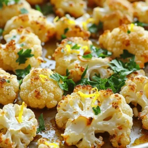 - 1 large head of cauliflower, cut into bite-sized florets - 4 cloves of garlic, finely minced - 3 tablespoons extra-virgin olive oil - Juice and zest of 1 large lemon (about 3 tablespoons juice) - 1 teaspoon smoked paprika - 1 teaspoon ground cumin - Sea salt and freshly cracked black pepper, to taste - Handful of fresh parsley, finely chopped (for garnish) When I make Lemon Garlic Roasted Cauliflower, I love how fresh and bright the flavors are. The garlic and lemon truly bring out the best in the cauliflower. It’s simple, yet it feels special. Each ingredient plays a key role. The cauliflower serves as the star. Its mild taste absorbs the garlic and lemon well. Garlic adds a savory touch, while lemon gives a zesty kick. The olive oil helps crisp the florets. Smoked paprika adds depth, and cumin gives an earthy note. This dish is not just tasty; it’s also healthy. Each serving is low in calories and high in flavor. You will enjoy a good amount of fiber and nutrients too. It's vegan and gluten-free, making it perfect for many diets. If you want to explore more about this dish, check out the Full Recipe for step-by-step guidance. - Preheat the oven to 425°F (220°C). This ensures the cauliflower cooks evenly. - In a bowl, mix the extra-virgin olive oil, minced garlic, lemon juice, lemon zest, smoked paprika, and ground cumin. Add sea salt and cracked black pepper for taste. Whisk until smooth. - Coat the cauliflower florets in the lemon garlic mixture. Make sure every floret gets covered for great flavor. - Spread the coated florets on a baking sheet lined with parchment paper. Roast them for 25-30 minutes. Halfway through, toss the florets to ensure even browning. The cauliflower should turn golden brown and become tender. - Arrange the roasted cauliflower in a serving dish. For a pop of color, sprinkle fresh parsley on top. - Serve with extra lemon wedges on the side. They add a fresh burst of flavor! For the full recipe, check the link provided. Coating the cauliflower evenly is key. This helps every piece soak up the flavor. When you mix the oil, garlic, and spices, ensure all florets are coated well. For a golden-brown look, set your oven to 425°F (220°C). This high heat helps caramelize the cauliflower. Place the florets in a single layer on the baking sheet. Crowding them can lead to steaming instead of roasting. One big mistake is overcrowding the baking sheet. If you put too many florets on it, they won’t roast well. They will steam and lose that nice texture. Another mistake is not tossing the cauliflower halfway through roasting. This step ensures even cooking and browning. Use a spatula to gently stir the florets after about 15 minutes. You want them to cook evenly for that perfect finish. You can add more flavor by using fresh herbs or spices. Try rosemary or thyme for a new twist. Different oils can also change the taste. Instead of olive oil, use avocado or sesame oil. Each brings its unique taste to the dish. You can play with flavors to suit your taste buds. This makes the roasted cauliflower even more enjoyable. For the full recipe, check out the section above. {{image_4}} You can make Lemon Garlic Roasted Cauliflower even better. Try adding parmesan cheese for a cheesy twist. The salty, nutty flavor of parmesan pairs perfectly with the zesty lemon. Simply sprinkle some grated cheese on top before roasting. Another option is to add chili flakes for some heat. This adds a spicy kick that contrasts well with the lemon and garlic. If you want to switch things up, you can replace cauliflower with broccoli or Brussels sprouts. Both options roast well and soak up the lemon garlic flavor. Just cut them into similar-sized pieces for even cooking. Another idea is to experiment with different seasoning blends. You could try Italian herbs like oregano and thyme or even a curry spice mix for a unique twist. For those on a keto or low-carb diet, this dish is already a great choice. You can enjoy it without worry. If you're vegan, there are fun ways to add garnishes. Consider using toasted nuts like almonds or walnuts for crunch. You can also sprinkle on some nutritional yeast for an extra cheesy flavor without dairy. Check out the Full Recipe for more tips! Store leftover lemon garlic roasted cauliflower in an airtight container. This keeps it fresh. I recommend using glass containers with tight lids. They help maintain flavor and texture. Cool the cauliflower first before sealing it. You can keep it in the fridge for up to three days. To reheat, use the oven or a skillet. The oven helps keep the cauliflower crispy. Preheat it to 350°F (175°C). Place the cauliflower on a baking sheet and cover it with foil. Heat for about 10-15 minutes. If using a skillet, heat it on medium. Add a splash of olive oil and cook for about 5-7 minutes, stirring often. You can freeze lemon garlic roasted cauliflower for up to two months. It’s best to freeze it in single layers. Once frozen, transfer the florets to a freezer bag. Remove as much air as you can. To thaw, place the bag in the fridge overnight. For reheating, bake in a 375°F (190°C) oven for about 20 minutes. This keeps the texture nice. Yes, you can prep this dish ahead of time. First, follow the steps to coat the cauliflower. Then, place the coated florets in an airtight container. Store them in the fridge for up to 24 hours. When you are ready to cook, simply spread the florets on a baking sheet and roast them as usual. If you want to reheat leftovers, place them in the oven at 350°F (175°C) for about 10 minutes. This keeps them warm and tasty. To check if your cauliflower is done, look for a golden-brown color. The florets should be tender when pierced with a fork. You can also test a piece to see if it is soft inside. If they are not quite there, give them a few more minutes in the oven. Always toss the florets halfway through to ensure they cook evenly. Lemon Garlic Roasted Cauliflower pairs well with many dishes. Here are some ideas: - Grilled chicken or fish for a protein boost. - Quinoa or rice for a hearty meal. - A fresh salad for a light side. - Roasted potatoes for a comforting option. Each dish adds a new layer of flavor and texture, making your meal more enjoyable. You can find the full recipe for Lemon Garlic Roasted Cauliflower above. This blog post covered every step to make lemon garlic roasted cauliflower. I shared the key ingredients, cooking methods, and flavor tips. Understanding how to store and reheat leftovers helps you enjoy this dish longer. Remember, with simple tweaks, you can customize this recipe to fit your taste. Experiment with variations to find your favorite. Enjoy making this tasty, healthy side dish!
