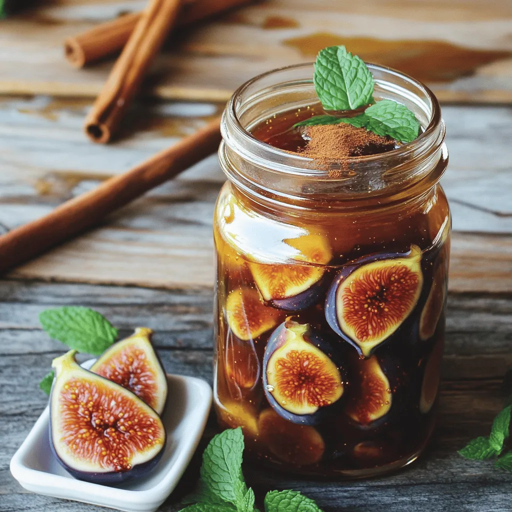 Fresh figs are the star of this jam. You need one pound of ripe figs. Choose figs that are plump and soft but not mushy. The sweetness and texture of fresh figs make the jam special. You will need one cup of granulated sugar. Sugar helps to preserve the jam and adds sweetness. It balances the natural flavor of the figs. Use 1/4 cup of freshly squeezed lemon juice. Lemon juice adds brightness to the jam. It also helps the jam to set and enhances the figs' flavor. For extra flavor, add: - 1 teaspoon pure vanilla extract - 1/2 teaspoon ground cinnamon - 1/4 teaspoon ground nutmeg - A pinch of fine sea salt These spices bring warmth and depth to the jam. They make each bite taste unique and delightful. Mixing these ingredients creates a complex flavor that you will love. This combination makes your French fig jam both simple and rich. For the full recipe, refer to the section above. Enjoy making this delicious treat! Start by rinsing your fresh figs under cold water. This helps remove dirt. Next, gently pat them dry with a paper towel. Remove the stems. Carefully quarter each fig for even cooking. Quartering helps the figs break down nicely in the jam. In a medium-sized saucepan, add your quartered figs. Next, mix in 1 cup of granulated sugar and 1/4 cup of freshly squeezed lemon juice. Add a teaspoon of pure vanilla extract, 1/2 teaspoon of ground cinnamon, 1/4 teaspoon of ground nutmeg, and a pinch of fine sea salt. Gentle stirring makes sure the figs are coated with sugar and spices. This enhances the flavor of your jam. Set the saucepan on medium heat. Cook the mixture for about 10 minutes. This lets the sugar dissolve fully. The figs will start to release their natural juices. Stir occasionally to stop the mixture from sticking to the bottom of the pan. Once the sugar has dissolved, lower the heat. Let it simmer for 30 to 35 minutes, stirring often. You will see the mixture thickening. If you want a smoother jam, use an immersion blender. Blend the mixture to your preferred consistency. If you like chunkier jam, skip this step. Enjoy the delicious whole fig pieces. To check if your jam is ready, place a small spoonful on a plate. Let it cool for a minute. Run your finger through the jam. If it holds its shape and doesn’t run, it’s done. If it seems too runny, simmer for another 5-10 minutes. When the jam reaches the right thickness, take the saucepan off the heat. Carefully ladle the hot jam into sterilized jars. Leave about 1/2 inch of headspace at the top. This allows for expansion while cooling. Once the jars cool to room temperature, seal them tightly. Store in the refrigerator for up to 3 weeks. For longer shelf life, process the jars in a water bath for a vacuum seal. This is a simple approach to making French fig jam. For a full recipe, check the details above! When picking figs, look for ripe ones. They should feel soft but not mushy. The color will vary based on the type. Common types include green and purple figs. Avoid figs with any bruises or blemishes. Fresh figs have the best flavor and texture for your jam. If you can’t find fresh figs, dried figs can work in a pinch. Just soak them in water to rehydrate before using. To get the best jam, watch the cooking time. You want it thick but not too thick. Stir often to prevent sticking. To check the consistency, place a small amount on a plate and cool for a minute. If it holds its shape, you're good. If not, simmer a bit longer. Remember, the jam will thicken more as it cools. French fig jam shines on a cheese board. Pair it with creamy cheeses like brie or goat cheese. It also works well with crusty bread or toast for breakfast. Try it in pastries or as a topping for yogurt. The sweet and savory notes make it versatile. You can also serve it as a glaze for meats, enhancing their flavor. For more ideas, check out the Full Recipe to explore creative pairings! {{image_4}} You can change the sweetener in your fig jam. Instead of granulated sugar, use honey or maple syrup. Honey adds a floral note, while maple syrup gives a warm, earthy flavor. You can also try coconut sugar for a less refined option. Remember, each sweetener may adjust the cooking time slightly. Taste as you go to find the right balance for your taste buds. Infusing your fig jam with different flavors can make it unique. Try adding a sprig of rosemary or thyme while cooking. These herbs add a fresh taste that pairs well with figs. You can also add spices like ginger or cardamom for a warm kick. Don't forget to experiment with citrus zest, like orange or grapefruit, for added brightness. Each infusion can change the whole profile of your jam. If fresh figs are hard to find, use dried figs instead. Simply soak them in warm water for about an hour. This helps them soften and rehydrate. Once ready, chop the figs and follow the same recipe steps. Dried figs will give a deeper, sweeter flavor. Just keep an eye on the sugar amount, as dried figs are sweeter than fresh ones. This method is a great way to enjoy fig jam all year round! Once you make your French fig jam, store it in the fridge. Keep it in a clean, airtight jar. Your jam will stay fresh for up to three weeks. Always use a clean spoon when you scoop some out. This step helps prevent bacteria from getting into the jar. You can freeze fig jam if you want it to last longer. Use freezer-safe containers or jars. Leave some space at the top, as the jam will expand when frozen. Your fig jam can stay in the freezer for up to a year. Just remember to label the jars with the date. When you can fig jam, it can last much longer. If processed correctly, it can last for a year or more in a cool, dark place. Make sure to check the seals on your jars. If a jar is not sealed, it should be stored in the fridge and eaten within three weeks. Enjoy your homemade magic! Homemade French fig jam lasts about three weeks in the fridge. Make sure to store it in a clean, tight jar. If you want it to last longer, you can can it using a water bath. This method keeps the jam fresh for up to a year. Yes, you can use frozen figs! Just thaw them first and drain any extra water. Frozen figs work well but may make the jam a bit thinner. The flavor will still be delicious, so don’t worry if fresh figs aren’t available. Fig jam pairs well with many foods. Here are some great options: - Cheese: Creamy brie or tangy goat cheese - Meats: Prosciutto or roasted chicken - Bread: Crusty baguette or soft biscuits - Desserts: Ice cream or yogurt You can find authentic French fig jam at specialty food stores or online. Look for brands that focus on natural ingredients. Local farmers' markets might also carry homemade versions. Always check the label to ensure you're getting a quality product. If you're curious, try making your own with the Full Recipe! In this blog post, we explored making homemade French fig jam. We covered fresh figs, sugar, lemon juice, and spices for great taste. You learned about preparing figs, cooking them, and getting the right consistency. I shared tips on choosing the best figs and serving ideas, plus different variations for added flavor. Store your jam safely to enjoy later. Now, grab those figs and get started! You will love the taste of your very own fig jam.