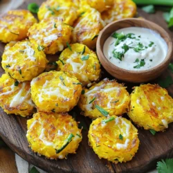- 2 medium yellow squash, finely grated - 1 cup shredded sharp cheddar cheese - 1/4 cup freshly grated Parmesan cheese - 1/2 cup breadcrumbs (panko or regular) - 1 large egg - 1 teaspoon garlic powder - 1 teaspoon onion powder - Salt and freshly cracked black pepper to taste - 1/4 cup finely chopped green onions - Oil for frying (such as vegetable or canola oil) Yellow squash serves as the star of this dish. It adds moisture and a lovely, mild flavor. The cheeses give the tots a rich taste and a nice melt. Using breadcrumbs helps create that crispy exterior. The egg binds everything together, ensuring your tots hold their shape. Seasonings are key for flavor. Garlic powder and onion powder add depth. Don’t forget salt and black pepper to enhance all the flavors. If you want a bit more crunch, green onions provide a bright touch. You can fry the tots for a crispy bite or bake them for a lighter option. For the full recipe, check out the details above. Happy cooking! Start by grating the yellow squash. Use a box grater for even pieces. After grating, it's time to squeeze out excess moisture. Place the grated squash in a clean kitchen towel. Twist the towel tightly to remove water. This step helps the tots stay crispy. In a large bowl, combine the grated squash with the cheeses. Add sharp cheddar and Parmesan for great flavor. Next, crack in one egg. Then, mix in the breadcrumbs and seasonings. Use garlic powder, onion powder, salt, and black pepper. Stir everything together until well combined. Now it's time to form the mixture into tots. Scoop about one tablespoon of the mix and roll it into an oval shape. Place each tot on a prepared baking sheet, leaving space between them. This space helps them cook evenly. You can choose to bake or fry the tots. For baking, preheat your oven to 400°F (200°C). Bake the tots for 20-25 minutes. Flip them halfway through for even browning. If you prefer frying, heat oil in a deep pan over medium heat. Fry the tots in batches for 3-4 minutes on each side. They should turn golden brown and crispy. Use a slotted spoon to remove them and drain on paper towels. For the full recipe, check the comprehensive guide provided! To make your yellow squash tots crispy, start by removing the moisture. Grated squash holds a lot of water. Wrap it in a clean kitchen towel. Squeeze it hard to get rid of excess liquid. This step is key for a great texture. Next, control the frying temperature. Heat the oil to about 350°F (175°C). If the oil is too cool, the tots will soak up oil and become soggy. Fry them in batches to avoid crowding. This way, each tot gets even heat and crispiness. To boost the flavor, try adding spices like paprika or cayenne pepper. These spices add a nice kick to your tots. You can also mix in some Italian herbs for a different taste. Experimenting with cheese can enhance your dish. You might swap sharp cheddar for pepper jack or mozzarella. Each cheese gives a unique twist. This makes your tots exciting every time you make them. For dipping sauces, I suggest creamy ranch or zesty marinara. These sauces pair well with the crispy tots. You can also try a spicy aioli for something different. Pair your tots with side dishes like a fresh salad or vegetable sticks. This adds some crunch and freshness to your meal. Serve your yellow squash tots hot for the best taste! For the full recipe, check the recipe section above. {{image_4}} You can switch up the veggies in your yellow squash tots. Try adding zucchini or carrots. Zucchini brings a nice flavor, while carrots add a touch of sweetness. You can also add spinach for a green twist. Spinach adds color and boosts nutrition. Just be sure to chop it fine and remove excess moisture. If you need a gluten-free option, use alternative breadcrumbs. You can find gluten-free panko or make your own with gluten-free bread. For those who want a dairy-free version, substitute cheese with non-dairy options. Nutritional yeast can give a cheesy flavor without the dairy. If you’re hosting a party, you can easily scale the recipe. Double or triple the amount of ingredients to feed more guests. For presentation, serve the tots on a colorful platter. Add small bowls of dipping sauces like ranch or marinara. You can even garnish with chopped herbs. This makes your dish pop with color and flavor. For the full recipe, check out the detailed instructions earlier in the article. To store leftovers, let the tots cool completely. Place them in an airtight container. This keeps them fresh for future snacking. Use glass or plastic containers with tight lids for best results. You can freeze these delicious tots either baked or unbaked. To freeze unbaked tots, shape them and lay them on a baking sheet. Once frozen, transfer them to a freezer bag. For baked tots, let them cool, then place them in a container. When it’s time to enjoy, thaw unbaked tots in the fridge overnight. Bake at 400°F (200°C) for about 25-30 minutes. For baked tots, reheat in an oven at 350°F (175°C) for about 10-15 minutes. In the fridge, these tots last about 3-5 days. For the best taste, eat them within this time. To maintain freshness, always keep them sealed tight. Avoid leaving them out at room temperature for long periods. You can make Yellow Squash Tots without cheese by using plant-based options. For a vegan version, replace cheese with nutritional yeast. It gives a cheesy flavor without dairy. You can also use mashed avocado or silken tofu to help bind the mixture. Both options add creaminess and flavor. Yes, you can prepare these tots ahead of time. Form the tots and place them on a baking sheet. Cover with plastic wrap and store in the fridge for up to 24 hours. This makes it easy to cook them fresh later. You can also freeze the tots before cooking. Place them on a baking sheet and freeze until firm. Then transfer them to a freezer bag. They can last up to three months. Yellow Squash Tots pair well with many dips. Try serving them with ranch dressing or marinara sauce. You can also serve them alongside a fresh salad or veggie sticks. For a heartier meal, add grilled chicken or fish as a side. The options are endless! You'll know the tots are done when they turn golden brown. If you fry them, check for a crispy outer layer. For baked tots, look for a firm texture and a nice golden color. A toothpick can help check if the insides are cooked through. If it comes out clean, they are ready to eat! In this blog post, we explored how to make delicious Yellow Squash Tots. We discussed the main ingredients, seasonings, and optional additions that enhance flavor. I shared step-by-step instructions for preparing, mixing, shaping, and cooking your tots. Remember to try my tips for a crispy texture and experiment with different vegetables. You can also store leftovers or freeze them for later. These tots are not just tasty; they can fit into any meal or party. Enjoy making these healthy snacks and impress your family with your cooking!