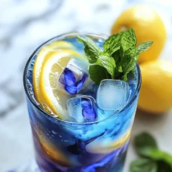 To make this lovely drink, you need just a few key ingredients: - 2 tablespoons dried butterfly pea flowers - 2 cups boiling water - 1/4 cup honey or agave syrup (adjust to taste) - 1/2 cup freshly squeezed lemon juice - 2 cups sparkling water - Ice cubes These ingredients come together to create a drink that is not only colorful but also tasty. The butterfly pea flowers are the star here. They give the drink its vibrant blue hue. You can add a few garnishes to make your drink even more special: - Fresh lemon slices - Mint leaves Adding these garnishes will enhance the look of your soda and bring fresh flavors to the table. Slices of lemon add a pop of color, while mint leaves give a refreshing scent. When choosing butterfly pea flowers, look for high-quality dried ones. They should be bright blue without any dull spots. The best flowers give you the brightest color and best flavor. You can find them at specialty stores or online. Always check the package for freshness, as this affects the taste of your soda. For the full recipe, remember to follow the steps closely to enjoy this delightful drink! To make butterfly pea flower soda, start by infusing the flowers. Place 2 tablespoons of dried butterfly pea flowers in a heatproof container. Next, pour 2 cups of boiling water over the flowers. Let them steep for 10 to 15 minutes. You will see the water turn a beautiful blue color. This step is key to getting the right flavor and color. Once the tea is steeped, strain it into a bowl or pitcher using a fine mesh sieve. Discard the flower petals. While the tea is warm, add 1/4 cup of honey or agave syrup. Stir until it dissolves fully. This adds sweetness and balances the earthy flavor of the flowers. Now, let the mixture cool to room temperature. After it cools, add 1/2 cup of freshly squeezed lemon juice. Watch as the blue shifts to a stunning purple. This color change is not just pretty; it also enhances the drink's appeal. For serving, prepare clear glasses filled halfway with ice cubes. Pour the butterfly pea and lemon mixture into each glass until they are half full. Then, gently top with 2 cups of sparkling water. Stir lightly to mix without ruining the lovely color swirl. For garnish, add fresh lemon slices and mint leaves. This not only looks great but also enhances the drink's fresh flavor. For the full recipe, check the details provided above. Enjoy this vibrant and refreshing drink! To get that stunning color change, use fresh lemon juice. The acid in the juice makes the blue turn purple. You can even add lime for a different shade. Mix slowly to see the magic happen. Watch your drink transform in front of you! Sweetness is key for a great drink. Start with 1/4 cup of honey or agave syrup. Taste as you go! If you want it sweeter, add more in small amounts. If it’s too sweet, add more lemon juice to balance it out. You control the flavor! You need a few simple tools to make this drink. Use a heatproof container for steeping the flowers. A fine mesh sieve helps strain the liquid well. A whisk or spoon is great for mixing in sweeteners. Finally, clear glasses show off the beautiful colors! {{image_4}} You can change the sweetness of your butterfly pea flower soda easily. Try using honey, agave syrup, or maple syrup. Each sweetener adds a unique taste. Honey brings warmth, while agave gives a light sweetness. Maple syrup adds a hint of earthiness. Adjust the amount based on your taste. Start with a quarter cup and add more if needed. Adding fruits can make your drink even better. You can mix in fresh fruits like strawberries, blueberries, or raspberries. They add sweetness and a pop of color. For a tropical twist, try pineapple or mango. Simply muddle the fruits in your glass before adding the butterfly pea mixture. This will enhance the flavor and make your drink even more fun. If you want to switch things up, try different sparkling waters. Flavored sparkling waters, like lemon or berry, can add extra taste. You can also use soda for a sweeter version. Another option is to use tonic water for a bitter twist. Each option changes the drink's flavor while keeping it refreshing. Experiment with what you like best! Storing leftover butterfly pea flower soda is easy. First, pour any unused soda into a clean container. Choose a glass jar or a bottle with a tight lid. This keeps the soda fresh. Make sure to seal it well to avoid any air getting in. Store it in the fridge for the best taste. When stored properly, the soda lasts about 3 to 5 days. After that, the flavor may change. You can still drink it, but it might not taste as good. Always check for any changes in smell or appearance before consuming. If you want to save your butterfly pea flower soda for later, freezing is a great choice. Pour the soda into ice cube trays or freezer-safe containers. This lets you use only what you need later. When you want some soda, simply thaw the cubes or pour out what you need. Enjoy this refreshing drink any time! For the full recipe, check the section above. Butterfly pea flowers offer many health benefits. They are high in antioxidants. These flowers may help reduce inflammation and improve skin health. They can also boost brain function and memory. Some studies suggest they may lower stress and anxiety. This makes butterfly pea flowers a great choice for a calming drink. Yes, you can use fresh butterfly pea flowers! Fresh flowers give a bright taste and vivid color. However, they can be harder to find than dried ones. If you have access, fresh flowers can enhance your soda's flavor. You can find butterfly pea flower ingredients online or at specialty stores. Health food shops often carry dried flowers. Asian markets may also sell them in bulk. Always check if the flowers are food-grade and organic for the best quality. Yes, butterfly pea flower soda is caffeine-free. This makes it a perfect drink for any time of day. You can enjoy it without worrying about caffeine jitters or insomnia. The recipe for butterfly pea flower soda is already non-alcoholic. To enhance it, add fruits like strawberries or mango. You can also serve it with a splash of tonic water for extra fizz. This makes the drink even more fun and refreshing! For the full recipe, refer to the section above. In this blog post, we explored how to make butterfly pea flower soda. We covered the key ingredients, from the flowers to optional garnishes. You learned the steps to prepare and serve this drink beautifully. I shared tips to master color shifts and sweetness. We also discussed variations and how to store your soda. Enjoy making this stunning beverage. Experiment with flavors and enjoy your creations!