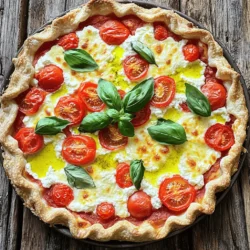 To make a tasty savory tomato pie, you need simple, fresh ingredients. Here’s what you will need: - 2 cups fresh ripe tomatoes, thinly sliced - 1 cup mozzarella cheese, shredded - 1 cup ricotta cheese - 1/2 cup grated Parmesan cheese - 1/4 cup fresh basil, finely chopped - 1 garlic clove, finely minced - 1 teaspoon dried oregano - 1 teaspoon sea salt - 1/2 teaspoon freshly ground black pepper - 1 pre-made pie crust (store-bought or homemade) - 2 tablespoons extra virgin olive oil These ingredients come together to create layers of flavor. The tomatoes bring juiciness, while the cheeses add creaminess. Fresh herbs like basil give a bright taste. If you can't find fresh tomatoes, use canned tomatoes. Just drain them well. You can swap mozzarella for provolone or gouda for a twist. If you want a lighter option, try low-fat ricotta. For a vegan version, use plant-based cheeses and a vegan pie crust. When choosing tomatoes, look for ones that feel heavy and smell sweet. Farmers' markets often have the best options. For herbs, pick leaves that are bright green. Avoid yellow or brown spots. Buy cheese from local dairies or trusted brands for quality. Fresh ingredients make a big difference in taste! Start by preheating your oven to 375°F (190°C). This ensures that the pie bakes evenly. A hot oven helps the crust turn golden brown and crispy. In a large bowl, mix together the ricotta cheese, half of the mozzarella, and Parmesan cheese. Add chopped basil, minced garlic, oregano, sea salt, and black pepper. Stir until it's creamy and well-blended. This mix is the heart of your pie, adding rich flavor. Take your pre-made pie crust and place it in a 9-inch pie dish. Crimp the edges for a nice look. Layer half of the sliced tomatoes on the bottom. Spread the cheese mixture evenly over the tomatoes. Then, add the rest of the sliced tomatoes on top. Sprinkle the remaining mozzarella cheese over everything. Drizzle with olive oil for extra flavor. Put the pie in the oven and bake for 30-35 minutes. Look for bubbly, golden cheese and a nicely browned crust. When done, take it out and let it cool for about 10 minutes. This cooling time makes it easier to slice. For the full recipe, check the details above. Enjoy your delicious creation! To make a great pie crust, focus on cold ingredients. Use cold butter or shortening. This keeps the crust flaky. If you use a store-bought crust, check the package for tips. A bit of extra flour on your surface helps prevent sticking. Roll the dough evenly for a nice shape. If it cracks, just press it back together. Remember to crimp the edges for a beautiful look. Fresh herbs bring life to your savory tomato pie. Try using basil, thyme, or oregano. For a burst of freshness, add finely chopped herbs into the cheese mixture. You can also sprinkle herbs on top before baking. This will create a lovely aroma as it cooks. Don’t be afraid to experiment. Each herb adds a unique taste. Sometimes pies can be tricky. If your crust is soggy, try pre-baking it for a few minutes. This helps it cook better. If your cheese mixture is too runny, add a bit more ricotta or Parmesan. This thickens it up. If the top browns too fast, cover it with foil. This keeps the heat even. Always trust your instincts and adjust as needed. You want it to be just right. {{image_4}} You can boost your savory tomato pie with veggie goodness. Add spinach or kale for a healthy twist. These greens bring color and nutrients. You can also try zucchini or bell peppers. Slice them thinly and layer them with the tomatoes. This adds flavor and makes your pie more filling. If you need a gluten-free option, you can find great pre-made crusts. Many stores offer gluten-free pie crusts made from rice flour or almond flour. You can also make your own using gluten-free flour blends. Just follow a simple pie crust recipe. Be sure to press it into the dish well to hold the filling. Mixing flavors can make your savory pie even better. How about adding a bit of pesto? Spread a thin layer under the cheese. You can also try sun-dried tomatoes for extra tang. For a spicy kick, sprinkle in some red pepper flakes. These additions create a unique taste adventure. Feel free to get creative! To keep your savory tomato pie fresh, let it cool first. Cover the pie with plastic wrap or aluminum foil. This helps keep it moist. You can also store it in an airtight container. Place it in the fridge. Leftover pie will last for about three to four days. When you want to enjoy the pie again, reheat it well. Preheat your oven to 350°F (175°C). Place the pie on a baking sheet. Cover it loosely with foil to prevent the crust from burning. Heat for about 15 to 20 minutes. This method keeps the crust crispy and the filling warm. You can also use a microwave, but it may make the crust soft. If you have more pie than you can eat, freezing is great! Wrap each slice tightly in plastic wrap. Then, place the wrapped slices in a freezer bag. Be sure to remove as much air as possible. You can freeze the pie for up to three months. To reheat, thaw it in the fridge overnight. Then follow the reheating tips for the best taste. Enjoy your savory tomato pie anytime! For the full recipe, check out the earlier section. Yes, you can use canned tomatoes. They work well if fresh tomatoes are not in season. Just drain the liquid before using. This helps keep your pie from getting soggy. Canned tomatoes often have great flavor, too. However, fresh tomatoes give a better texture and taste. Savory Tomato Pie pairs well with many sides. A crisp green salad makes a nice balance. You can also serve it with roasted vegetables. For a heartier meal, try adding grilled chicken or a light soup. These options enhance the flavors of your pie. Baking the pie takes about 30 to 35 minutes. You'll know it's done when the cheese bubbles and turns golden. The crust should also look golden brown. Make sure to watch it closely in the last few minutes to avoid burning. You can prepare the pie a day before. Simply assemble it and cover it tight. Store it in the fridge until you're ready to bake. This makes dinner easy! Just add a few extra minutes to the baking time if it's cold from the fridge. Enjoy the flavors of your Savory Tomato Pie with ease. For the full recipe, please refer to the recipe section. Savory tomato pie combines fresh ingredients, simple steps, and clever tips for success. You learned about key ingredients, how to layer flavors, and methods for perfecting your crust. Remember to explore variations, like gluten-free options and added veggies. This dish can be a crowd-pleaser and a weeknight staple. Keep leftovers fresh, and enjoy them later. With a few tweaks, you can make this pie your own, full of flavor and joy. Make it, share it, and savor each bite.