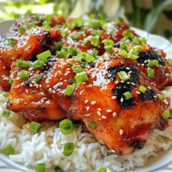 - Chicken: 1.5 lbs boneless, skinless chicken thighs - Marinade Components: - 2 tablespoons gochujang (Korean red chili paste) - 1 tablespoon gochugaru (Korean red chili flakes) - 3 tablespoons soy sauce - 2 tablespoons honey or maple syrup for sweetness - 2 cloves garlic, minced finely - 1-inch piece of ginger, freshly grated - 1 tablespoon sesame oil for richness - Garnishes: - 2 green onions, finely chopped - Sprinkle of sesame seeds - Serving Suggestions: - Steamed jasmine rice Gather these ingredients before you start cooking. The chicken thighs are key to a juicy dish. The gochujang and gochugaru bring the heat, while soy sauce adds depth. Honey or maple syrup gives the right sweetness to balance the spice. Fresh garlic and ginger elevate the flavor. Don’t skip the sesame oil; it adds a rich finish. For garnishing, green onions and sesame seeds make your dish pop. Serve it all over a bed of jasmine rice for a complete meal. You’ll love how easy it is to make this flavorful dish with the full recipe. To start, gather all your marinade ingredients. In a large mixing bowl, combine the following: - 2 tablespoons gochujang - 1 tablespoon gochugaru - 3 tablespoons soy sauce - 2 tablespoons honey or maple syrup - 2 cloves garlic, minced - 1-inch piece of ginger, grated - 1 tablespoon sesame oil Stir these ingredients well. Make sure the mixture is smooth and well-blended. This marinade gives the chicken its spicy and sweet flavor. Now it’s time to coat the chicken thighs. Add 1.5 lbs of boneless, skinless chicken thighs to the bowl. Mix well so each piece is covered with the marinade. Cover the bowl with plastic wrap. Place it in the fridge for at least 30 minutes. If you have time, let it marinate overnight. This step enhances the flavor. Next, preheat your grill or skillet to medium-high heat. If you’re using a skillet, add a splash of cooking oil. This helps prevent sticking. Remove the chicken from the marinade. Let any extra marinade drip off. Grill or pan-sear the thighs for about 5-7 minutes on each side. Cook until the internal temperature reaches 165°F. You want a nice char on the outside. After cooking, let the chicken rest on a cutting board for a few minutes. This keeps the meat juicy. Then, slice the chicken into bite-sized strips. To serve, place a bed of steamed jasmine rice on each plate. Lay the spicy chicken strips on top. Finish with chopped green onions and a sprinkle of sesame seeds. This adds color and crunch. For the full recipe, check the earlier section! To get the best flavor, mix your marinade well. Use a large bowl for this. Make sure the gochujang and gochugaru blend smoothly with soy sauce and honey. The key to great taste is in the balance of the ingredients. Marinate your chicken for at least 30 minutes. For a deeper flavor, let it sit overnight. This extra time allows the spices to soak into the meat. You can choose between a skillet or a grill. Both methods work well, but each gives a different taste. A skillet offers a nice sear, while grilling adds a smoky flavor. Always preheat your cooking surface. This step helps to prevent sticking and ensures even cooking. Avoid cooking at too high a heat. This can burn the outside while leaving the inside raw. For a stunning dish, arrange the chicken over the rice neatly. Use a sharp knife to slice the chicken into even strips. This makes it pleasing to the eye. Drizzle some leftover marinade around the plate for added color. Finish with chopped green onions and sesame seeds. This adds a pop of color and texture that makes the dish shine. {{image_4}} You can change the heat level of Spicy Korean Chicken easily. To make it spicier, add more gochugaru or extra chili flakes. If you prefer a milder dish, reduce the gochujang and gochugaru amounts. You can also swap in honey for maple syrup for a sweeter taste. This balance helps you control the spice while still enjoying the flavors. If you want to switch from chicken, tofu works well. Choose firm or extra-firm tofu for the best texture. Press it to remove excess moisture, then marinate as you would the chicken. For beef lovers, use flank steak or sirloin. Slice the meat thinly against the grain. Cook it for about 4-5 minutes per side. Adjust cooking times based on the thickness of the protein. Side dishes can enhance your Spicy Korean Chicken meal. Serve it with steamed jasmine rice, which soaks up the sauce well. Kimchi adds a tangy crunch that complements the spice. You can also try pickled vegetables for a refreshing contrast. Popular Korean sides like japchae (stir-fried glass noodles) or a simple salad with sesame dressing work great too. These options create a balanced and flavorful spread. For the full recipe, check out the link. Store your Spicy Korean Chicken in an airtight container. This helps keep the chicken fresh. Place it in the refrigerator if you plan to eat it soon. It stays good for 3 to 4 days. If you want to keep it longer, freeze the leftovers. In the freezer, it can last up to 3 months. Make sure to label the container with the date. This way, you know when you made it. To reheat your chicken, the stovetop works best. Heat a skillet over medium heat. Add a splash of water or broth to keep it moist. Cook until heated through, about 5-7 minutes. You can also use the microwave. Place the chicken on a microwave-safe plate. Cover it with a damp paper towel. Heat for 1-2 minutes, checking often. For the best taste, enjoy your leftovers with fresh jasmine rice. You can also add more green onions or sesame seeds for a kick. Spicy Korean chicken is a tasty dish from Korea. It features bold flavors and a spicy kick. The main ingredient is chicken, marinated in a mix of gochujang and soy sauce. This dish represents Korean cuisine's love for spicy and savory tastes. It often appears in home cooking and restaurants. Enjoying this dish allows you to taste a bit of Korean culture. Yes, you can use other cuts of chicken. While I love chicken thighs for their juiciness, breasts work too. You can even use drumsticks or wings. Just remember that cooking times may vary. Ensure all pieces reach an internal temperature of 165°F (75°C) for safety. Meal prepping this dish is simple and rewarding. To start, double or triple the recipe for more servings. Marinate extra chicken in advance and freeze it. This way, you have a quick meal ready later. Cook a large batch and store it in the fridge. Use airtight containers to keep it fresh. When ready to eat, just reheat it, and serve it over rice. Spicy Korean chicken can be gluten-free! Choose gluten-free soy sauce or tamari instead of regular soy sauce. Check the labels on gochujang and other sauces to ensure they are gluten-free. This way, you can enjoy this dish without worry. Always remember to verify ingredients to meet your dietary needs. For the full recipe, check out the details above. The blog detailed how to make spicy Korean chicken, covering ingredients, steps, and tips. You learned about the best marinade and cooking methods. I shared ways to adjust flavors and suggested side dishes. Proper storage and reheating advice help you enjoy leftovers, too. In summary, cooking this dish lets you explore rich flavors and enjoy a tasty meal. Give it a try; it’s simple and rewarding!