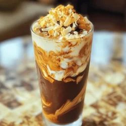 To make a Mocha Coconut Cold Drip Tonic, you need these key items: - 1 cup coarsely ground coffee (a medium roast is ideal) - 4 cups cold water - 1 can (13.5 oz) coconut milk - 2 tablespoons unsweetened cocoa powder - 2 tablespoons pure maple syrup (adjust to taste) - 1/2 teaspoon vanilla extract - Ice cubes These ingredients work together to create a rich and creamy drink. The cold brew coffee gives a smooth base, while coconut milk adds creaminess. Cocoa powder brings a deep chocolate flavor, and maple syrup sweetens it just right. Garnishes can make your drink look and taste even better. Here are some fun options: - Toasted coconut flakes for a crunchy topping - Dark chocolate shavings for a touch of elegance Adding these garnishes not only enhances flavor but also adds a beautiful look to your drink. You can get creative with your choices! You might not have every ingredient at home. Here are some easy swaps: - Use almond milk or oat milk instead of coconut milk for a different taste. - Swap maple syrup for honey or agave syrup to change the sweetness. - If you don't have cocoa powder, use chocolate syrup for a quick fix. These substitutions help you adapt the recipe to what you have in your kitchen. You can still enjoy a tasty Mocha Coconut Cold Drip Tonic! For the complete recipe, refer to the Full Recipe. To start, grab a large jar or cold brew coffee maker. You need to mix one cup of coarsely ground coffee with four cups of cold water. Stir gently to make sure all the coffee grounds soak well. Seal the jar or cover the coffee maker and place it in the fridge. Let it steep for at least 12 hours. If you want a bolder flavor, leave it for up to 24 hours. While the coffee brews, let’s prepare the coconut cream. In a mixing bowl, combine one can of coconut milk, two tablespoons of unsweetened cocoa powder, two tablespoons of pure maple syrup, and half a teaspoon of vanilla extract. Whisk until it's smooth and creamy. Take a taste! If you want it sweeter, add more maple syrup. Now, it’s time to bring it all together. In a serving glass, mix equal parts of your cold brew concentrate and the coconut cream. Stir gently to blend the flavors well. - Serving Suggestions: Fill another glass with ice cubes. Pour your mocha coconut blend over the ice. If you want it creamier, add a splash of coconut milk on top. For a fun touch, sprinkle toasted coconut flakes on the drink. You can also add dark chocolate shavings for an extra treat. Now, grab a straw, mix everything well, and enjoy the flavorful and refreshing Mocha Coconut Cold Drip Tonic! For the full recipe, check the earlier section. To make great cold brew coffee, start with coarsely ground coffee. A medium roast works best. Use a large jar or cold brew maker. Combine one cup of coffee with four cups of cold water. Stir gently to mix. Seal the jar and place it in the fridge. Let it steep for at least 12 hours. The longer you steep, the richer the flavor. Strain the coffee using a fine mesh strainer. This step keeps your drink smooth. When it comes to sweetness, start with two tablespoons of pure maple syrup. Taste your mocha coconut blend after mixing. If you want it sweeter, add more syrup. Remember, you can control the sweetness based on your taste. This drink should be smooth and tasty, not overly sweet. You can add fun flavors to your tonic. A splash of vanilla extract gives it depth. For a chocolate kick, try adding dark chocolate shavings. Toasted coconut flakes add nice texture and flavor. Feel free to get creative! Use flavored syrups or spices like cinnamon. Each addition can change the drink's character. Explore different combinations to find your favorite! For the full recipe, refer to the section above. {{image_4}} You can turn your Mocha Coconut Cold Drip Tonic into a delightful iced latte. Start with the full recipe, but instead of mixing the cold brew with the coconut cream, layer them for a stunning look. Pour your cold brew over ice, then gently add the coconut cream on top. This creates a beautiful drink that’s perfect for hot days. If you want a dairy-free version, use your favorite plant-based milk instead of coconut milk. Almond milk, oat milk, or cashew milk work well. Just remember to adjust the cocoa powder and syrup to fit your chosen milk. This keeps the drink just as rich and tasty while meeting dietary needs. You can add seasonal flavors to your Mocha Coconut Cold Drip Tonic. In fall, try adding a dash of pumpkin spice for warmth. During the summer, mix in fresh berries or mint for a refreshing twist. You can also experiment with flavored syrups, like hazelnut or vanilla, to change the taste and keep things exciting. To store your cold brew coffee, pour it into a clean jar or bottle. Make sure it's tightly sealed. Place it in the fridge to keep it fresh. Cold brew can last up to two weeks in the fridge. This way, you can enjoy the rich flavor whenever you want. For the coconut cream mixture, store it in an airtight container. Keep it in the fridge as well. The mixture stays good for about five days. If you see any separation, just stir it well before using. Once you mix your Mocha Coconut Cold Drip Tonic, it’s best to drink it fresh. If you have leftovers, store them in the fridge for one day. The flavors may change after that. Enjoy your drink while it’s still creamy and tasty. You can find the full recipe in the article for detailed steps and tips! Making this drink takes about 15 minutes of prep time. However, you need to steep the coffee for at least 12 hours. If you want a richer flavor, go for 24 hours. So, plan ahead! You’ll get a smooth cold brew that makes this tonic so good. I don’t recommend using hot coffee. Cold brew has a smooth taste that hot coffee can’t match. Hot coffee can also taste bitter in this drink. Cold brew blends perfectly with the coconut and cocoa flavors. Stick with the cold brew for the best results. You can use pure maple syrup to sweeten your tonic. Start with 2 tablespoons and taste it. If you want it sweeter, add more syrup until you reach the flavor you love. You can also try honey or agave syrup as alternatives. Just remember, adjust based on your taste! The Mocha Coconut Cold Drip Tonic is a refreshing drink. We covered its key ingredients, from cold brew coffee to coconut cream. Following the step-by-step guide will help you make it right. Don't forget our tips to adjust sweetness and enhance flavor. You can also explore fun variations or store your drink properly. Remember, this tonic is all about enjoying your coffee in new ways. Get creative and make it your own!