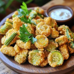 To make whole fried okra, start with fresh okra. You need one pound. Choose bright green, firm pods. Avoid any that are brown or soft. Fresh okra gives the best taste and crunch. Next, gather your dry ingredients. You will need: - 1 cup cornmeal - 1/2 cup all-purpose flour - 1 teaspoon garlic powder - 1 teaspoon onion powder - 1 teaspoon cayenne pepper (adjust for heat) - 1 teaspoon salt - 1 teaspoon black pepper These ingredients create a flavorful and crispy coating. The cornmeal adds crunch, while the spices give it a kick. Now, for the buttermilk. You’ll need one cup. Soaking okra in buttermilk makes it tender and flavorful. This step is key for a tasty snack. Sprinkle some salt and pepper into the buttermilk for extra flavor. For a complete guide, check out the Full Recipe. Start by washing the okra. Rinse it under cold water to remove dirt. Once clean, pat it dry using a paper towel. This step is key. If the okra is wet, it won't fry well. You want the outside to be very dry. Next, soak the okra in buttermilk. Pour the buttermilk into a bowl. Add the okra and let it sit for about 10 to 15 minutes. This step makes the okra tender and adds flavor. While the okra soaks, prepare the coating. In a separate bowl, mix together the cornmeal, flour, and spices. Use garlic powder, onion powder, cayenne pepper, salt, and black pepper. Whisk these ingredients until well combined. This mix gives the okra its tasty crunch. Now it’s time to fry! Heat vegetable oil in a large skillet. Aim for about 2 inches of oil. The oil needs to reach 350°F (175°C). You can test it by dropping in a small bit of the coating. If it sizzles, the oil is ready. Remove the okra from the buttermilk. Let the extra liquid drip off. Toss the okra in the coating mixture. Make sure each piece is well covered. This ensures a crispy finish. Carefully add the okra to the hot oil in batches. Don’t overcrowd the pan; this helps it fry evenly. Fry the okra for about 3 to 4 minutes. Look for a golden brown color and a crispy texture. Once done, use a slotted spoon to take the okra out of the oil. Place them on a plate with paper towels. This step absorbs excess oil and keeps them crunchy. While they are hot, sprinkle a little salt on top. This enhances the flavor. Repeat this process until all the okra is cooked. Enjoy your crispy snack! For more details on the process, check the Full Recipe. To get that nice crispy texture, you must start with dry okra. Wash it well, then pat it dry with a paper towel. Soaking the okra in buttermilk helps, too. It adds flavor and moisture. When coating, make sure each piece is thoroughly covered in the cornmeal mix. This creates a crunch that everyone loves. Fry them in hot oil, around 350°F (175°C). If the oil is too cool, the okra will become soggy. Fry in small batches to keep the temperature steady. Many people make the mistake of overcrowding the pan. This cools the oil and ruins the crispiness. Another common error is skipping the drying step. Wet okra will not fry well. Ensure your coating is well mixed. If you see lumps in it, your okra won't be as crispy. Lastly, don’t forget to sprinkle more salt while they are hot. This enhances the flavor right away. Whole fried okra is great on its own, but you can take it up a notch. Pair it with ranch dressing for a creamy dip. If you like heat, try a spicy sauce, like sriracha or hot sauce. You can also serve it with a tangy vinegar-based dip. For a fun twist, add some fresh herbs on top. Chopped parsley or cilantro adds color and freshness. Check out the Full Recipe for more serving ideas and tips! {{image_4}} If you love heat, try adding more spices. Mix in paprika for a smoky flavor. You can also use cayenne pepper, like in the original recipe, to kick it up a notch. Add chili powder for an extra layer of flavor. Use a mix of spices to make your okra unique. Not in the mood to fry? You can bake your okra instead! Preheat your oven to 425°F (220°C). Toss the okra in the same buttermilk and coating mix. Spread them out on a baking sheet. Bake for about 20 to 25 minutes, flipping halfway. This method gives you a crispy snack with less oil. For a gluten-free option, swap all-purpose flour with gluten-free flour. You can also use cornstarch or almond flour. Both work well for a crunchy texture. Just make sure your cornmeal is also gluten-free. This way, everyone can enjoy crispy okra, regardless of dietary needs. For the complete guide to making crispy fried okra, check out the Full Recipe. To store leftover fried okra, first let it cool. Place it in an airtight container. Make sure to layer paper towels between the okra and the lid. This helps absorb moisture and keeps them crispy. Store it in the fridge. Fried okra stays fresh for about 2 to 3 days. When you're ready to enjoy your leftover okra, avoid the microwave. Microwaving makes the okra soggy. Instead, heat your oven to 350°F (175°C). Spread the okra on a baking sheet in a single layer. Bake for about 10 to 15 minutes. This method revives the crunchiness. You can freeze fried okra for later. First, let it cool completely. Then, place the okra in a single layer on a baking sheet. Freeze them for about 1 hour. After that, transfer the okra to a freezer bag. Remove as much air as possible to prevent freezer burn. Fried okra can last up to 2 months in the freezer. When you’re ready to eat, reheat it directly from the freezer in the oven for best results. For more detailed steps, check the Full Recipe. The best oil for frying okra is vegetable oil. It has a high smoke point and neutral flavor. Other good options include canola oil and peanut oil. These oils can reach high temperatures without burning. This ensures your okra gets crispy and golden. Yes, you can use frozen okra. However, fresh okra gives the best taste and texture. If using frozen, thaw it first. Pat the okra dry to remove moisture. This helps the coating stick better. Frying frozen okra may take a bit longer. Keep an eye on it to avoid sogginess. To keep fried okra crispy, place it on a wire rack. A wire rack allows air to circulate around the okra. It prevents steam from making it soggy. Avoid stacking the fried okra on a plate. If you need to hold it for a while, place it in a warm oven. Set it to low heat, around 200°F (93°C). This method keeps it warm and crispy. Enjoy your snack! Fried okra is a tasty treat that is easy to make. We discussed fresh whole okra, dry coating ingredients, and buttermilk with spices. You learned step-by-step how to prepare, coat, and fry okra. I shared tips for a crispy texture and common mistakes to avoid. You also saw fun variations and how to store leftovers. Enjoy making fried okra your way. With these tips, you’ll impress your friends and family!