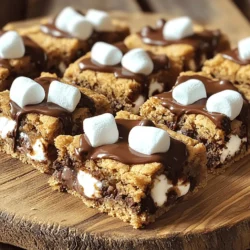 To make the best s'mores cookie bars, gather these simple ingredients: - 1 cup unsalted butter, softened - 1 cup brown sugar, tightly packed - 1/2 cup granulated sugar - 2 large eggs, at room temperature - 2 teaspoons pure vanilla extract - 2 1/2 cups all-purpose flour - 1 teaspoon baking soda - 1/2 teaspoon fine sea salt - 1 cup semi-sweet chocolate chips - 1 cup mini marshmallows - 1/2 cup crushed graham crackers These ingredients blend together to create a rich, gooey treat. The butter adds a soft texture, while the sugars bring sweetness. Eggs help bind the mix, giving it structure. Flour is the base, making the bars hold together. I use semi-sweet chocolate chips for a balanced flavor. Mini marshmallows melt perfectly, adding that classic s'mores taste. Crushed graham crackers add crunch and a nod to the campfire favorite. When you gather these items, make sure they are fresh. Fresh ingredients yield the best results. This recipe is not just easy; it’s also fun. You can enjoy making these bars with friends or family. For the complete details on how to bring these delicious bars to life, check out the Full Recipe. Set your oven to 350°F (175°C). Grab a 9x13 inch baking pan. Lightly grease it with cooking spray or line it with parchment paper. This helps with easy removal after baking. In a large bowl, use an electric mixer. Beat the softened butter, brown sugar, and granulated sugar together. Mix on medium speed until it's light and fluffy. This takes about 2 to 3 minutes. Add the eggs one at a time to the butter-sugar mix. Ensure each egg is fully mixed in before adding the next. Then, stir in the vanilla extract until it blends well with the mix. In another bowl, whisk together the all-purpose flour, baking soda, and sea salt. Gradually mix this dry mix into the wet ingredients. Blend gently until just combined. Avoid overworking the dough. Now, gently fold in the semi-sweet chocolate chips and crushed graham crackers. Use a spatula for this step. Save a bit of both for topping later. Spread half of the cookie dough into the bottom of your prepared pan. Smooth it out evenly. Sprinkle half of the mini marshmallows over this layer. Make sure they are well spread. Carefully pour the rest of the cookie dough over the marshmallows. Press it down gently to create a smooth layer. Top with the reserved mini marshmallows and chocolate chips evenly. Place the pan in your preheated oven. Bake for 25 to 30 minutes. The top should turn golden brown. A toothpick inserted in the center should come out clean. Let the bars cool in the pan for 15 minutes. Use the parchment to lift the entire bar onto a wire rack. Let it cool completely before cutting into squares. For the complete recipe, check the Full Recipe section. To ensure even baking, start by preheating your oven. Set it to 350°F (175°C). Use a light-colored metal pan. Dark pans can cause the edges to brown too fast. Rotate the pan halfway through baking. This helps all sides cook evenly. Keep an eye on the bars during the last few minutes. The top should turn golden brown when done. Ingredient temperature matters. Use room temperature butter and eggs. This helps them mix better, creating a smooth batter. Cold ingredients can lead to a dense texture. Let your butter sit out for about 30 minutes before you start. It should feel soft, not melted. Room temperature eggs also blend well, giving you a light and airy cookie bar. To present s'mores cookie bars elegantly, use a rustic wooden platter. Cut the bars into neat squares for a tidy look. Drizzle melted chocolate over the top for a fancy touch. You can also sprinkle more crushed graham crackers and mini marshmallows on top. This adds color and texture. Serve them warm with a side of ice cream for a special treat. {{image_4}} You can switch up the chocolate in these bars. Dark chocolate chips add a rich flavor. If you prefer something sweeter, use white chocolate chips. Each type brings its twist. Feel free to mix and match! A blend of semi-sweet and dark chocolate creates a lovely taste balance. Nuts can add great crunch to your s'mores cookie bars. Chopped pecans or walnuts work well. They add texture and a nutty flavor. Just fold in about half a cup when mixing in the chocolate chips. You can also try almond or hazelnut for a unique touch. If you need a gluten-free version, substitute the all-purpose flour. Use almond flour or gluten-free all-purpose flour. These options keep the texture nice and soft. Just make sure the other ingredients are gluten-free too. This way, everyone can enjoy s'mores cookie bars! To keep your s'mores cookie bars fresh, store them in an airtight container. Place a piece of parchment paper between layers to prevent sticking. They stay good on the counter for up to four days. If you want them to last longer, refrigerate them. Just let them come to room temperature before enjoying. Freezing s'mores cookie bars is easy. First, cut them into squares. Wrap each square in plastic wrap tightly. Then, place the wrapped bars in a freezer-safe bag or container. They can last in the freezer for up to three months. When you are ready to eat them, simply thaw in the fridge overnight. To warm up your cookie bars, preheat your oven to 350°F (175°C). Place the bars on a baking sheet. Heat them for about 5 to 10 minutes. This method keeps the texture soft and gooey. You can also use a microwave. Heat for about 10-15 seconds. Just be careful not to overheat them. Enjoy the melty goodness! Cookie bars and cookies differ mainly in shape and texture. Cookies are small, round, and often crisp. They bake individually on a sheet. Cookie bars are baked in one large pan. They are thicker and chewier, offering a more cake-like texture. Yes, you can make these S'mores Cookie Bars ahead of time. Prepare the bars and store them in an airtight container. You can also freeze them for up to three months. Just thaw before serving. This makes them perfect for parties or family gatherings. Check the edges and top of the bars. They should be golden brown and firm to the touch. Insert a toothpick in the center. If it comes out clean or with a few crumbs, the bars are ready. Avoid overbaking, as it can dry them out. For the complete S'mores Cookie Bars recipe, including step-by-step instructions, please refer to the Full Recipe. In this post, we covered tasty s'mores cookie bars. We explored ingredients, step-by-step instructions, and helpful tips. You can use variations to make these bars your own. Plus, we shared how to store or freeze leftovers. With these insights, you can enjoy making these treats easily. Baking should be fun and rewarding. You now have everything you need to create delicious s'mores cookie bars that everyone will love. Enjoy your baking adventure!