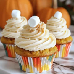 - 1 1/2 cups all-purpose flour - 1 cup granulated sugar - 1/2 cup packed brown sugar - 1 teaspoon baking powder - 1 teaspoon baking soda - 1 teaspoon ground cinnamon - 1/2 teaspoon ground nutmeg - 1/4 teaspoon ground ginger - 1/2 teaspoon salt - 1/2 cup unsalted butter - 2 large eggs - 1 cup pumpkin puree - 1 teaspoon pure vanilla extract - 1/2 cup brewed coffee - 1/4 cup milk The key to great pumpkin spice latte cupcakes lies in the right ingredients. Each one plays a big role in flavor and texture. Flour: All-purpose flour gives structure. Too much can make them dense. Sugars: Granulated and brown sugars add sweetness. Brown sugar brings a hint of caramel. Spices: Ground cinnamon, nutmeg, and ginger give that warm, cozy flavor. Use fresh spices for the best taste. Pumpkin Puree: This is the star of the show. It keeps cupcakes moist and adds natural sweetness. Coffee: Brewed coffee enhances the latte flavor. It makes the cupcakes taste rich. Butter and Eggs: Room temperature butter and eggs mix well. They help create a light, fluffy texture. For a fun twist, you can add optional toppings. Cream cheese frosting is popular, or sprinkle extra cinnamon on top. Mini marshmallows can add a cute look and extra sweetness. You can find the full recipe in the article. Enjoy baking these delightful cupcakes! - Preheat the oven to 350°F (175°C). - Line the muffin tin with cupcake liners. - Combine all-purpose flour, sugars, baking powder, baking soda, spices, and salt. Mix these well in a large bowl until there are no lumps. - Cream the butter until light and fluffy. - Add the eggs one at a time, mixing well after each. - Stir in the pumpkin puree and vanilla extract until smooth. - Alternate adding the dry mixture with cooled coffee and milk. - Start and end with the dry mix. - Mix gently until just combined. Do not overmix. - Use a spoon or ice cream scoop to fill the liners. - Fill each about two-thirds full to allow room for rising. - Bake for 18-20 minutes. - Insert a toothpick in the center. It should come out clean. - Cool the cupcakes in the tin for 5 minutes. - Then, transfer them to a wire rack to cool completely. For the full recipe, check the [Full Recipe]. Enjoy the warm, festive flavors of these cupcakes! - Avoid overmixing the batter - Use room temperature ingredients To get a soft cupcake, be gentle when mixing. Overmixing can lead to dense cupcakes. Stir just until the ingredients blend. For the best results, let your butter, eggs, and milk sit out for about 30 minutes before you start. This simple step helps blend everything together easily. - Incorrect oven temperature - Not allowing cupcakes to cool properly Always check your oven's temperature with a reliable thermometer. An oven that is too hot can burn cupcakes. If it's too cool, they won't rise well. After baking, let the cupcakes sit in the pan for five minutes. Then move them to a wire rack. This step helps them cool evenly and keeps them from getting soggy. - How to pipe frosting beautifully - Adding seasonal garnishes Piping frosting can be fun. Use a large round tip for a classic swirl. Start from the edge and work your way to the center. For a fall touch, sprinkle some cinnamon on top. You can also add mini marshmallows for a cozy vibe. Get creative and make each cupcake look special! For the full recipe, check here. {{image_4}} To make gluten-free pumpkin spice latte cupcakes, use a gluten-free flour blend. Look for blends made with rice flour, almond flour, or oat flour. These blends can work well. Just replace the all-purpose flour in the recipe with the same amount of your chosen blend. The texture may change a bit, but they will still be delicious. For a vegan version, swap out the eggs for flax eggs. To make a flax egg, mix one tablespoon of ground flaxseed with three tablespoons of water. Let it sit for five minutes until it thickens. Use dairy-free butter and a non-dairy milk like almond or oat milk. This keeps the flavor rich while making it plant-based. You can add chocolate chips or nuts for extra flavor. Semisweet chocolate chips give a sweet contrast to the spices. Walnuts or pecans add crunch and warmth. You can also experiment with different spices. Try adding cardamom or cloves for a unique twist. Mix and match until you find your favorite flavor blend. For the full recipe, check out the Pumpkin Spice Latte Cupcakes section. To keep your pumpkin spice latte cupcakes fresh, store them at room temperature. Place them in an airtight container. This helps to lock in moisture and flavor. Avoid direct sunlight or heat. Cupcakes can last about three days this way. If you have cream cheese frosting, refrigerate them. Just remember to let them sit out for a bit before eating. Freezing your cupcakes is easy! First, let them cool completely. After that, wrap each cupcake in plastic wrap. Make sure it’s tight to prevent freezer burn. Then, place the wrapped cupcakes in a freezer bag. They can last up to three months in the freezer. When you’re ready to eat, simply thaw them in the fridge overnight or at room temperature for a few hours. These cupcakes are best enjoyed fresh, but they can last for some time. At room temperature, they stay good for about three days. In the fridge, they may last up to a week. If frozen, they can be stored for three months. Always check for any signs of spoilage, like an off smell or mold, before enjoying your treat. For the full recipe, check the earlier section. To help your cupcakes rise, measure your ingredients carefully. Use dry measuring cups for flour and sugar. Fill each cup without packing the flour down. Always spoon flour into the cup and level it off. Mix your ingredients just until combined. Overmixing can lead to dense cupcakes. Always use fresh baking powder and baking soda. These ingredients help your cupcakes rise. Yes, you can use homemade pumpkin puree. Make sure to drain excess liquid for the right texture. This helps keep your cupcakes fluffy. Fresh pumpkin also adds a bright flavor. For best results, roast your pumpkin until tender. Then, blend it until smooth. Taste your puree to ensure it has a rich pumpkin flavor. I love using cream cheese frosting for these cupcakes. It pairs well with the pumpkin spice flavor. To create a smooth finish, whip the cream cheese until fluffy. Then, add powdered sugar gradually. Use a piping bag with a star tip for a pretty swirl. Make sure your frosting is at room temperature for easy piping. To boost coffee flavor, try adding espresso powder. Just a teaspoon can make a big difference. You can also use coffee extract for a more intense taste. Mix it into the wet ingredients for even flavor. If you want to keep it strong, use a dark roast coffee. This will enhance the cupcake's overall depth. For the full recipe, check out the [Full Recipe]. This blog post covered all you need to make pumpkin spice cupcakes. We talked about ingredients, steps, tips, and storage. You learned how to ensure great texture and avoid common mistakes. Remember, you can customize these cupcakes to fit your taste, with options like gluten-free or vegan. Enjoy sharing them with friends and family or savoring them yourself. With these easy steps, you can bake a delicious treat that brightens any day. Dive in and let your creativity shine!