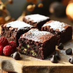 To make these tasty brownies, gather these main ingredients: - 1 large zucchini (about 1 cup, grated) - 3/4 cup almond flour - 1/4 cup unsweetened cocoa powder - 1/2 teaspoon baking soda - 1/4 teaspoon sea salt - 1/2 cup honey or pure maple syrup - 1/4 cup unsweetened applesauce - 2 large eggs - 1 teaspoon pure vanilla extract - 1/2 cup dark chocolate chips (optional) Zucchini adds moisture and nutrients but has a mild taste. Almond flour is gluten-free and gives a nice texture. Cocoa powder brings rich chocolate flavor. Honey or maple syrup sweetens the brownies naturally. You can add dark chocolate chips for extra sweetness and flavor, which melt beautifully. If you're looking for alternatives, try coconut flour or oat flour instead of almond flour. Quality matters. Use fresh, organic zucchini when possible. Choose high-quality cocoa powder and pure maple syrup for the best taste. Enjoy making these Healthy Zucchini Brownies! They are simple and delicious, perfect for any time of the day. For the complete steps, check the Full Recipe. 1. Preparing the zucchini: Start by grating one large zucchini. Use a box grater or a food processor. After grating, place the zucchini in a clean kitchen towel. Twist the towel to squeeze out excess moisture. This step helps prevent soggy brownies. Set the drained zucchini aside. 2. Mixing dry ingredients: In a mixing bowl, combine 3/4 cup almond flour, 1/4 cup unsweetened cocoa powder, 1/2 teaspoon baking soda, and 1/4 teaspoon sea salt. Use a whisk to mix until there are no lumps. This ensures even flavor throughout. 3. Combining wet ingredients: In another bowl, mix 1/2 cup honey or pure maple syrup, 1/4 cup unsweetened applesauce, 2 large eggs, and 1 teaspoon pure vanilla extract. Whisk until the mixture is smooth and well combined. 4. Incorporating dry ingredients: Gently fold the grated zucchini into the wet mixture. Make sure it is evenly distributed. Next, gradually add the dry ingredients to this mixture. Stir gently until just combined. Be careful not to overmix, as this can make the brownies tough. 1. Preheating the oven: Preheat your oven to 350°F (175°C). Prepare an 8x8 inch baking pan by lining it with parchment paper. This helps with easy removal after baking. 2. Pouring and smoothing the batter: Pour the brownie batter into the prepared pan. Use a spatula to smooth the top evenly. This step helps with even baking. 3. Checking for doneness: Bake the brownies for 25-30 minutes. To check if they are done, insert a toothpick into the center. It should come out clean or with a few moist crumbs. After baking, allow the brownies to cool in the pan for about 10 minutes. Then, lift them out using the parchment paper and place them on a wire rack to cool completely before slicing. Now you have a simple and tasty treat that is also healthy! For the full recipe, be sure to refer back to the beginning of the article. To make the best healthy zucchini brownies, start with fresh zucchini. Use a large zucchini, about one cup when grated. Grating the zucchini properly is key. Squeeze out excess moisture. This step helps keep your brownies from becoming too soggy. Mix dry ingredients well. Combine almond flour, cocoa powder, baking soda, and salt until there are no clumps. This ensures even flavor and texture. When you mix wet and dry ingredients, do it gently. Overmixing can make brownies tough. Stop mixing as soon as you see no dry flour. Cut the brownies into neat squares for a great look. Use a sharp knife for clean edges. Arrange them on a rustic wooden board for a homey feel. For garnish, dust the tops with cocoa powder or powdered sugar. This adds a touch of elegance. You can also serve the brownies with fresh mixed berries. They add color and a fresh flavor that pairs well with the rich brownies. For a fun twist, try serving them warm with a scoop of vanilla ice cream on top. This mix of hot and cold is always a hit! Remember, a little creativity goes a long way in making your brownies look and taste great. For the full recipe, check out the details above. {{image_4}} You can make these brownies fit many diets. To make them gluten-free, swap almond flour with a gluten-free blend. This works well as it keeps the texture nice and chewy. You can also use coconut flour, but be careful; it absorbs moisture. Start with less and add more if needed. If you want a vegan version, replace the eggs with flax eggs. To make one, mix one tablespoon of ground flaxseed with three tablespoons of water. Let it sit for five minutes until it thickens. You can also use a plant-based sweetener instead of honey or maple syrup. Agave syrup works great here. Get creative with flavors! You can add nuts like walnuts or pecans to give a nice crunch. Spices like cinnamon or nutmeg can also elevate the taste. If you love chocolate, try different types of chocolate chips. Milk chocolate or white chocolate can add a fun twist. Looking for a sweeter option? Use stevia or agave syrup in place of honey. These sweeteners can cut down on calories while keeping the taste great. Always check the sweetness level, as some are sweeter than others. For the full recipe, check the recipe section above! To keep your healthy zucchini brownies fresh, store them in an airtight container. This way, they stay soft and tasty. Keep them at room temperature if you plan to eat them within a few days. If you want them to last longer, refrigerate them. They can stay fresh for about a week in the fridge. For long-term storage, freezing is a great option. Wrap the brownies tightly in plastic wrap. Then, place them in a freezer-safe bag. They can be stored for up to three months. Just remember to label the bag with the date. When you're ready to enjoy your brownies, reheating is easy. Simply take a brownie out of the fridge or freezer. If it's frozen, let it thaw for about 30 minutes at room temperature. To rewarm, place the brownie on a microwave-safe plate. Heat it for about 15 to 20 seconds in the microwave. This method keeps it moist and soft. If you prefer, you can reheat brownies in the oven. Preheat the oven to 350°F (175°C). Place the brownies on a baking sheet and warm for about 5 to 10 minutes. This method gives them a nice, fresh texture. Enjoy your delicious brownies! Can I taste the zucchini in these brownies? No, you won’t taste the zucchini. It adds moisture and helps keep the brownies soft. The cocoa powder and chocolate chips cover any hint of zucchini flavor. How do I know when my brownies are done baking? Check your brownies at 25 minutes. Insert a toothpick in the center. If it comes out clean or has a few moist crumbs, they are done. If it’s wet, give them a few more minutes. Can I use a different flour besides almond flour? Yes, you can use whole wheat flour or oat flour. Just know that this may change the texture. Almond flour gives a nice moist feel, but other flours work too. What is the nutritional value of these brownies? These brownies are packed with nutrients! They have healthy fats from almond flour and fiber from zucchini. One brownie has about 150 calories, with protein and healthy carbs. How can I make these brownies even healthier? You can reduce the sweetener or use mashed bananas instead of applesauce. Adding nuts or seeds boosts nutrition too. For a low-calorie option, try using a sugar substitute. For all the details on how to make these brownies, check out the Full Recipe. In this blog post, we explored how to create healthy zucchini brownies. We covered essential ingredients, preparation steps, and baking techniques. We shared tips for the best texture and serving ideas. You learned about variations for dietary needs and how to store your brownies. Embrace these methods for a tasty treat that fits your healthy lifestyle. Enjoy baking and savor every bite!