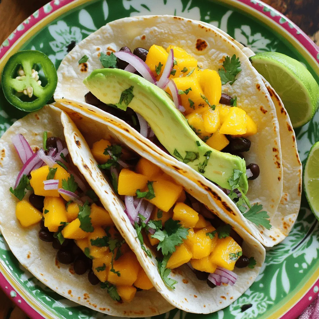 To make Mango Pickle Tacos, gather these key ingredients: - 2 cups corn tortillas - 1 ripe mango, peeled and diced into small cubes - 1/2 cup mango pickle, chopped if necessary - 1/2 cup black beans, rinsed and drained - 1 ripe avocado, sliced - 1/4 cup red onion, finely chopped - 1 jalapeño, sliced (optional for added heat) - 1/4 cup fresh cilantro, chopped - 1 tablespoon lime juice - Salt to taste Each ingredient adds a unique flavor. The ripe mango brings sweetness. The mango pickle offers a tangy kick. Black beans add protein and texture. You can enhance your tacos with these optional ingredients: - Crumbled queso fresco for creaminess - Fresh lime wedges for extra zing - Sliced radishes for crunch - Diced tomatoes for freshness These additions can elevate your dish. Experiment with what you like best! Making your own mango pickle is simple. Here’s a quick guide: 1. Choose your mango: Use firm, green mangoes. Their tartness works well. 2. Spices: Mix salt, turmeric, chili powder, and mustard seeds. 3. Combine: Cut mango into cubes and mix with the spices. 4. Marinate: Let it sit for a day to develop flavors. Homemade mango pickle adds a personal touch. It also allows you to control the spice level. Use this pickle in your tacos for that extra burst of flavor! For the full recipe, check the details above and get cooking! First, you need to prep the mango. If you use a fresh mango, peel the skin off. Then, cut the fruit and dice it into small cubes. This makes it easier to eat. If you have mango pickle, check the size of the pieces. If they are big, chop them into smaller bits. This helps them mix well later. Now, let's make the filling. In a medium bowl, combine the rinsed black beans, diced mango, and lime juice. Stir in a pinch of salt to add flavor. Mix gently so you don’t mash the mango. Let this sit for a few minutes. This time helps the flavors blend. The sweet mango will match well with the savory black beans. Next, we will warm the tortillas. Heat a non-stick skillet over medium heat. Place one corn tortilla in the skillet. Warm it for about 30 seconds on each side. This will make it soft and easy to fold. Stack the warm tortillas on a plate and cover them with a clean kitchen towel to keep them warm. Now, it’s time to assemble the tacos. Take a warm tortilla and place it on a plate. Spoon a generous amount of the black bean and mango mixture into the center. Top it with slices of avocado and a sprinkle of red onion. If you like heat, add some jalapeño slices. Finally, add the mango pickle on top. This gives your taco a tangy kick. Don’t forget to sprinkle chopped cilantro for freshness. Repeat this process for the other tortillas. Serve the tacos right away with lime wedges on the side for extra flavor. For the full recipe, check the details above. Enjoy your tasty mango pickle tacos! Warming tortillas makes them soft and tasty. Use a non-stick skillet for best results. Heat it on medium. Place one tortilla in the skillet and warm it for about 30 seconds. Flip it and warm the other side for 30 seconds too. Keep the tortillas warm by stacking them and covering them with a kitchen towel. This keeps them flexible for filling. Toppings add great flavor and texture to your tacos. Start with fresh avocado slices for creaminess. Use red onions for a crunchy bite. If you like heat, add jalapeño slices. Fresh cilantro brings a bright taste. You can also drizzle some lime juice on top for extra zing. Each topping adds its own special touch. Serve your tacos right after you assemble them. This keeps them fresh and warm. Arrange them on a colorful platter. Add lime wedges on the side for an extra burst of flavor. You can also decorate with sprigs of cilantro around the tacos. This way, your dish looks as good as it tastes. Enjoy the mango pickle tacos with family or friends for a fun snack! For the complete recipe, check out the Full Recipe. {{image_4}} You can easily make these tacos vegan. Swap the black beans with chickpeas. Use a plant-based yogurt instead of avocado for creaminess. You can also add fresh spinach for extra nutrients. This makes the dish colorful and tasty. If you want more protein, try adding grilled chicken or shrimp. Both options pair well with mango and pickle. You can also use tofu for a hearty, plant-based choice. Just marinate the tofu to boost flavor. Get creative with your tacos! Add some diced bell peppers for crunch. You might also mix in some corn for sweetness. A sprinkle of feta cheese can give a nice salty kick. For heat, include fresh chili or a splash of hot sauce. These little changes can make your tacos unique and delightful. To store leftover tacos, I suggest you keep them separate. This keeps the tortillas soft and the fillings fresh. Place the tortillas in a sealed bag or container. Store the filling in a different container. Make sure it is airtight. This helps maintain flavor and texture. The ingredients in mango pickle tacos last for different times. Corn tortillas can last about a week in the fridge. Black beans stay fresh for 3 to 5 days. Fresh mango and avocado should be eaten within 2 days for the best taste. Mango pickle can last several weeks if stored well. When reheating, focus on keeping flavors bright. Warm the tortillas in a skillet briefly. This keeps them soft. For the filling, heat it in a pan over low heat. Stir gently until warm. Avoid using the microwave as it can make tortillas chewy. Enjoy the mango pickle tacos fresh for the best flavor! For the full recipe, check the details above. The best mango for tacos is the ripe Ataulfo mango. This mango has a creamy texture and sweet flavor. It also has fewer fibers, making it easy to enjoy in tacos. You want your mango to be soft but not mushy. This ensures it blends well with other ingredients. If Ataulfo is not available, you can use Haden or Tommy Atkins mangoes. They also provide a good taste and texture. Yes, you can easily make these tacos gluten-free. Just choose corn tortillas, as they are naturally gluten-free. Many brands offer gluten-free options, so check the packaging. Always read the labels to ensure no gluten ingredients are present. You can also make your own tortillas using masa harina for a fresh taste. This way, you can enjoy these tacos without gluten. You can find pre-made mango pickle in many grocery stores. Look in the international or condiment aisle. Indian or Asian markets often have a wide range of mango pickles. You can also buy it online from sites like Amazon or specialty food stores. When choosing a mango pickle, look for one with natural ingredients. This adds a better flavor to your tacos. For a homemade option, check out the Full Recipe for easy steps to create your own! These mango pickle tacos are a fun and tasty dish. We explored key ingredients and how to prepare them. We also shared tips for warming tortillas and enhancing flavors with toppings. You can make these tacos vegan or try new flavors with unique ingredients. Store leftovers well, so they stay fresh. In short, enjoy the joy of creating and sharing these delicious tacos. They’re sure to bring smiles to your table!