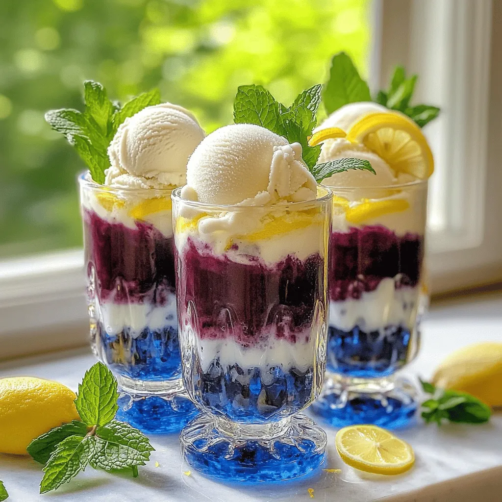 Fresh blueberries are the star of this drink. They add a sweet and tangy flavor. When you buy them, look for plump, firm berries. They should be deep blue with a slight bloom. You need one cup for this recipe. If you want more flavor, consider using a mix of berries. You can use different types of lemonade. Homemade lemonade is the best choice, as it’s fresh and bright. If you’re short on time, buy a light, tart store-bought option. Aim for two cups in total. This balance helps your float stay refreshing and not too sweet. The creamy vanilla ice cream adds a rich touch. You need one cup for the perfect float. If you want less sweetness, skip the honey. If you prefer it sweeter, use one tablespoon of honey. For a fun twist, you can try lemon sorbet for a lighter version. To start, take 1 cup of fresh blueberries. Place them in a small saucepan over medium heat. Add 1 tablespoon of honey if you want extra sweetness. Stir gently and cook for about 5-7 minutes. You will see the blueberries soften and release their juices. This forms a beautiful syrup. Once it looks good, remove it from the heat. Let the syrup cool for a bit. Now, grab your serving glasses. Carefully pour the blueberry syrup into each glass. You want a nice layer at the bottom. Next, slowly pour in 2 cups of lemonade. Fill the glasses about three-quarters full. This keeps the syrup layer intact. Finally, add a scoop of creamy vanilla ice cream on top. It should float above the lemonade, looking amazing. To make your float even prettier, add fresh mint leaves on top. A sprinkle of lemon zest adds a nice touch, too. Use clear glasses to show off those colorful layers. You can also add a lemon wheel on the rim for a fun look. Enjoy your Blueberry Lemonade Float right away. Each sip is a refreshing treat! For the best flavor, use fresh lemonade. You can make it at home. Mix fresh lemon juice with water and sugar. Aim for a tart taste to balance the sweet blueberries. If you buy lemonade, look for light and refreshing options. Avoid overly sweet brands that can overpower the float. When making the blueberry syrup, keep the heat at medium. This helps the blueberries break down without burning. Stir gently so they don’t stick to the pan. Cook them for about 5-7 minutes until they are soft. You want them to release their juices and create a nice syrup. Remove from heat once ready and let it cool slightly before using. Use clear glasses to show off the layers. The blueberry syrup, lemonade, and ice cream look stunning together. Pour the lemonade slowly to keep the layers separated. Add the ice cream on top last; it should float beautifully. Garnish with fresh mint and lemon zest. For an extra touch, add a lemon wheel on the glass rim. This makes each float look even more inviting. Enjoy creating this Blueberry Lemonade Float with these tips for a perfect summer treat! For the complete recipe, check [Full Recipe]. {{image_4}} You can switch up the fruit in your Blueberry Lemonade Float. Try strawberries for a sweet twist. Raspberries add a nice tart flavor. Peaches bring a juicy summer vibe. Each fruit gives a unique taste while keeping it refreshing. Just follow the same steps for the syrup. While creamy vanilla ice cream is the classic choice, there are fun alternatives. Use lemon sorbet for a zesty kick. Coconut ice cream adds a tropical touch. Or try yogurt for a lighter option. Each choice changes the float’s texture and flavor. Layering is key for a stunning float! Start with the syrup, then pour the lemonade slowly. This helps keep the layers separate. If you want, use a spoon to carefully add the ice cream on top. You can also create a rainbow effect with different fruits and colors. This makes the drink look fun and inviting. For the full recipe, check out the Blueberry Lemonade Float section above! After making your Blueberry Lemonade Float, you may have some leftover parts. The blueberry syrup can last for up to one week in the fridge. Store it in a jar with a tight lid. The lemonade can also stay fresh for about five days if kept in a sealed container. If you have extra vanilla ice cream, keep it in the freezer, where it will stay good for several weeks. To store your blueberry syrup, let it cool first. Then, pour it into a glass jar. Cover it tightly. For lemonade, use a pitcher or bottle. Make sure it is sealed well to keep it fresh. For ice cream, keep it in its original container if possible. This helps prevent freezer burn. You can use leftover blueberry syrup in many ways. Drizzle it on pancakes or waffles for breakfast. You can even mix it into yogurt for a tasty snack. The lemonade is great for making other drinks, like spritzers or cocktails. If you have leftover ice cream, blend it into smoothies for a creamy treat. Yes, you can prep parts ahead. Make the blueberry syrup early and chill it. Store it in the fridge for up to three days. Just mix it with lemonade and ice cream when you are ready to serve. This keeps the float fresh and tasty. Blueberry and lemonade mix well with many flavors. Try adding mint for a fresh taste. Basil also works great, giving a nice twist. You can also mix in some strawberries or raspberries for a berry blast. Each adds its own fun flavor. Yes, you can make this float dairy-free. Just swap creamy vanilla ice cream for a dairy-free version. Look for coconut or almond milk ice cream. This keeps the float creamy without dairy. Enjoy your tasty treat without any worries! This blog post shared how to make a delicious Blueberry Lemonade Float. We covered choosing fresh blueberries, different lemonade types, and sweeteners for flavor. You learned to prepare the blueberry syrup and assemble your float with garnishes. Remember the tips on heat control and serving. Don't forget to explore fruit alternatives and ice cream choices for fun variations. Lastly, I showed how to store leftovers effectively. Enjoy creating this treat, and feel free to experiment with new flavors. Your perfect summer drink awaits!