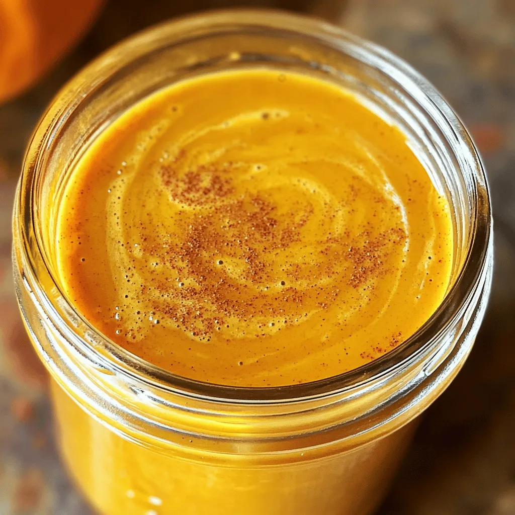 - 1 cup water - 1 cup granulated sugar - 1/2 cup pure pumpkin puree - 1 teaspoon vanilla extract - 1 teaspoon ground cinnamon - 1/2 teaspoon ground nutmeg - 1/4 teaspoon ground ginger - 1/4 teaspoon ground cloves - A pinch of salt For this recipe, precise measurements matter. Use a measuring cup for the water and sugar. If you want to change the sweetness, you can use brown sugar instead of white. It adds a deeper flavor. You can swap pumpkin puree with roasted pumpkin if you prefer. Just blend it until smooth before adding. Always choose high-quality pumpkin puree. Look for brands that use real pumpkin with no additives. For spices, fresh ground is best. You can grind whole spices for a stronger taste. Use pure vanilla extract, not imitation. It makes a big difference in flavor. These choices improve your syrup and make it taste more like the coffee shop version. Making Copycat Starbucks pumpkin syrup is simple. You will need a few basic steps. First, mix water and sugar to create a syrup. Next, add pumpkin puree and spices. Simmer the mixture, then strain it. Finally, store your syrup in a bottle. 1. Combine Water and Sugar: Start by pouring 1 cup of water into a medium saucepan. Add 1 cup of granulated sugar. Set the heat to medium. Stir until the sugar dissolves. This forms your base syrup. 2. Add Pumpkin Puree: After the sugar is dissolved, add 1/2 cup of pure pumpkin puree. Use a whisk to mix it in well. Make sure the pumpkin blends completely with the syrup. 3. Incorporate Flavor: Now, add 1 teaspoon of vanilla extract. Next, add the spices: 1 teaspoon of ground cinnamon, 1/2 teaspoon of ground nutmeg, 1/4 teaspoon of ground ginger, and 1/4 teaspoon of ground cloves. Don’t forget a pinch of salt. Stir until everything is mixed evenly. 4. Simmer the Mixture: Increase the heat a bit to bring the mixture to a gentle simmer. Cook it for about 10 minutes. Stir often to stop the syrup from sticking or burning. 5. Cool and Strain: When the time is up, take the saucepan off the heat. Let the syrup cool for a few minutes. Then, strain it through a fine mesh sieve. This will remove any pumpkin bits, making your syrup smooth. 6. Store the Syrup: Pour the strained syrup into a clean glass bottle or jar. Make sure it has a tight lid. Store it in the fridge for up to 2 weeks. - Use a whisk for better blending. It helps mix the pumpkin puree smoothly. - Stir continuously while cooking. This prevents the syrup from burning. - If you want a richer flavor, let it simmer longer but keep an eye on it. - For a thicker syrup, cook it a bit more. Just be careful not to burn it. Follow these steps, and you will have a delicious pumpkin syrup ready to use! For the full recipe, check the details above. To get the best flavor from your pumpkin syrup, use fresh pumpkin puree. Canned pumpkin works too, but fresh gives a richer taste. Make sure to add the right spices. They bring warmth and depth to the syrup. Always measure your spices carefully for balanced flavors. Another tip is to let the syrup simmer gently. This helps the flavors blend well. Stir it often to prevent sticking. A gentle simmer for about 10 minutes is perfect. This allows the spices and pumpkin to infuse into the syrup. One common mistake is not mixing the sugar and water enough. If the sugar doesn’t dissolve, the syrup will be grainy. Always stir until it is fully combined. Another mistake is overcooking the syrup. If you cook it too long, it can become too thick. Watch the time closely while it simmers. Also, don’t skip straining the syrup. This step removes any solids and ensures a smooth texture. You can enjoy your pumpkin syrup in many ways. It’s great in lattes, adding a warm fall flavor. Try it over pancakes for a sweet breakfast treat. You could also drizzle it on desserts like ice cream or cheesecake. This syrup adds a lovely touch to any dish. Mix it into your favorite drinks for a cozy vibe. For a fun twist, try it in smoothies or baking recipes too! The possibilities are endless with this delicious homemade syrup. {{image_4}} You can change the flavor of your pumpkin syrup to fit your taste. Try adding a dash of allspice for a warm kick. You can also mix in a bit of maple syrup for a richer sweetness. If you want a nutty flavor, add a spoonful of hazelnut extract. Each tweak makes the syrup unique. As the seasons change, so can your syrup! In winter, add peppermint extract for a cool twist. In spring, mix in some fresh ginger for a bright, spicy note. In summer, a hint of lemon zest can brighten the flavor. These seasonal add-ins keep your syrup fresh and fun. If you want a sugar-free version, swap the granulated sugar for a sugar substitute. Stevia or monk fruit work well. You can also cut the sugar amount in half and add more pumpkin puree for flavor. Just make sure to taste as you go to get the right balance. This way, everyone can enjoy the fall flavor! To keep your Copycat Starbucks pumpkin syrup fresh, store it in the fridge. Use a clean glass jar or bottle with a tight lid. This helps prevent spills and keeps out air. Always use a clean spoon to scoop out syrup, so no germs get in. Your pumpkin syrup will stay good for about two weeks. After that, the flavor may fade. If you want to keep it longer, consider freezing it in ice cube trays. This way, you can enjoy fall flavors all winter! Check your syrup before using it. If you see mold or it smells off, toss it. Also, if the syrup has changed color or texture, it’s best not to use it. Always trust your senses; they are your best guide! You can use Copycat Starbucks Pumpkin Syrup in many ways. It adds rich flavor to coffee drinks, like lattes or cold brews. Just mix in 1-2 tablespoons of syrup per drink. You can also drizzle it over pancakes, waffles, or desserts. It makes a tasty addition to smoothies, too. Experiment and see what you like best! Yes, you can easily change the sweetness of the syrup. If you want a sweeter taste, add more sugar during cooking. To reduce sweetness, cut back on the sugar. You can also use sugar alternatives like honey or maple syrup. Make sure to adjust the liquid amounts in the recipe to keep the right texture. Yes, this syrup works well in dairy-free drinks! It pairs nicely with almond milk, oat milk, or coconut milk. Use it in any drink you enjoy, and you won't miss the dairy. The flavors will still shine through, giving you that cozy fall vibe. Feel free to explore different milk options! This blog covered how to make a delicious copycat Starbucks pumpkin syrup. We discussed key ingredients, measurements, and substitutions. We also explored step-by-step cooking instructions and tips for perfect flavor. Variations let you customize your syrup for any season, while storage details guide you on keeping it fresh. Remember to avoid common mistakes for the best results. With this knowledge, you can enjoy homemade syrup in your favorite drinks. Making it yourself saves money and tastes great. Now, you’re ready to enhance your fall drinks. Enjoy!
