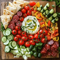 To create a vibrant Mediterranean brunch board, you need a mix of flavors and colors. Here are the key ingredients: - 1 cup creamy hummus (store-bought or homemade) - 1 cup refreshing tzatziki sauce - 1 cup sweet cherry tomatoes, halved - 1 crisp cucumber, thinly sliced - 1 juicy red bell pepper, sliced into strips - 1 cup mixed olives (both green and black varieties) - 1 cup rich feta cheese, crumbled - 1 cup sliced salami or turkey (for a delightful vegetarian option, use roasted vegetables) - 1 cup soft pita bread, cut into triangles - Fresh herbs for a beautiful garnish (such as parsley or mint) These ingredients create a balance of creamy, crunchy, and savory tastes. The bright colors also make your board visually appealing. You can enhance your brunch board with more flavors. Here are some tasty options: - Roasted red peppers for sweetness - Artichoke hearts for a tangy kick - Marinated feta for extra zest - Sliced avocado for creaminess - Nuts like almonds or pistachios for crunch Adding these items can make your brunch board even more exciting. They provide different textures and tastes, making it a feast for the senses. To serve your Mediterranean brunch board, you might want to add a few items: - Small bowls for dips and olives - Toothpicks for easy serving - A cutting board or large platter for a rustic look - Fresh fruits like grapes or figs for a sweet touch These serving items not only help with organization but also add charm to your presentation. It’s all about making the experience enjoyable for everyone at the table. For the full recipe, refer to the main section above. Choose a large wooden board or a nice platter. This will hold all your goodies. Make sure it has enough space for dips, veggies, and more. A clean surface helps food look great. I love using a board that shows off the colors of the food. In the center, scoop out hummus and tzatziki. These dips add creaminess and flavor. You can create small wells in each dip to make them extra pretty. This way, guests can enjoy dipping right away. Now, it’s time to add those fresh veggies. Arrange halved cherry tomatoes, cucumber slices, and red bell pepper strips around your dips. This makes the board colorful and fun. Next, scatter crumbled feta cheese around the veggies for a creamy touch. Feta brings a tangy flavor that pairs well with the dips. If you like meat, roll slices of salami or turkey into spirals. Place these on one side of the board. For a veggie version, neatly arrange roasted vegetables like eggplant or zucchini. Both options add delicious flavors and textures. Fill any empty spaces with soft pita triangles. They are perfect for dipping! Finally, top it all off with fresh herbs, like parsley or mint. This adds a burst of freshness and makes the board look amazing. Present it right away, so everyone can enjoy this fun spread. For full details on how to make each component, refer to the Full Recipe. Use fresh, seasonal ingredients for the best taste. Visit your local farmers' market. Pick ripe tomatoes, crisp cucumbers, and fresh herbs. The flavors will shine on your board. For instance, in summer, include juicy heirloom tomatoes. In fall, add roasted squash. Seasonal produce enhances taste and helps support local farms. Visual appeal is key! Arrange your ingredients in clusters. Group dips near fresh veggies for easy access. Use a large board or platter to showcase colors. Place colorful items, like red bell peppers, next to green olives. This contrast makes the board pop. Consider adding small bowls for dips to keep things neat. Sprinkle fresh herbs over the whole board for a lovely finish. Save time by prepping ahead. Make hummus and tzatziki a day early. Cut veggies the night before. Store them in airtight containers to keep them fresh. On serving day, just arrange everything on your board. This not only saves time but also makes your brunch stress-free. Enjoy the fun with your guests instead of being stuck in the kitchen! For a complete guide, check out the Full Recipe for detailed steps and ingredient lists. {{image_4}} Hummus is a star of the Mediterranean brunch board. You can change its flavor easily. Try adding roasted garlic for a rich taste. For a spicy kick, mix in some harissa. If you like it sweet, blend in roasted red peppers or sun-dried tomatoes. Each flavor can bring a new twist to your spread. You can also make a classic beet hummus. Its vibrant color will impress your guests. You might have guests with different diets. That's okay! You can swap ingredients to fit their needs. For a vegan option, use roasted veggies instead of salami. If someone is gluten-free, serve the dips with veggies or gluten-free crackers. You can also use almond or cashew cheese instead of feta. These swaps keep everyone happy and included at your brunch. Want to add a fun twist? Try international flavors! Use a spicy salsa instead of tzatziki for a Mexican flair. Add some marinated artichokes or sun-dried tomatoes for an Italian vibe. For a Middle Eastern touch, include baba ganoush or tabbouleh. Each twist will make your brunch board unique and exciting. Your guests will enjoy exploring these different tastes together. For the full recipe, check out the Mediterranean Brunch Board Delight. To keep your Mediterranean brunch board fresh, store leftovers in an airtight container. Place dips like hummus and tzatziki in separate containers to maintain their taste and texture. Wrap any leftover pita bread in plastic wrap to prevent it from drying out. For chopped veggies and cheese, use a sealed container to keep them crisp. When storing ingredients, keep them in the fridge. Store vegetables like cucumbers and bell peppers whole until you're ready to eat them. This helps them stay crunchy. For herbs, you can place them in a glass of water and cover them with a plastic bag. This keeps them fresh longer. If you have leftover olives, keep them in their brine for maximum flavor. Reheat pita bread in the oven for a few minutes to restore its softness. If you have leftover hummus or tzatziki, use them as a spread for sandwiches or wraps. You can also mix leftover veggies into an omelet or a salad for a quick meal. These methods help you enjoy all the flavors without waste. For the full recipe, check the section above. You can serve a mix of dips, veggies, and proteins. Key items include: - 1 cup creamy hummus - 1 cup refreshing tzatziki sauce - 1 cup sweet cherry tomatoes, halved - 1 crisp cucumber, thinly sliced - 1 juicy red bell pepper, sliced - 1 cup mixed olives - 1 cup crumbled feta cheese - 1 cup sliced salami or turkey - 1 cup soft pita bread, cut into triangles Fresh herbs like parsley or mint can add beauty. Each item brings its own flavor, making the board exciting. You can prep your brunch board up to a day ahead. Keep the dips and fresh veggies in the fridge. Slice the veggies the night before. Just cover them with plastic wrap. Assemble the board right before serving for the best look and taste. Yes! You can easily make a vegetarian brunch board. Swap the salami or turkey for roasted vegetables. Eggplant, zucchini, or artichokes work great. This keeps the flavors rich while being meat-free. You can still use all the dips and fresh veggies for a colorful spread. For drinks, consider serving herbal teas or fresh juices. A light sparkling water adds a nice touch. If you want something stronger, try a fruity mimosa or a light wine. These drinks complement the bright flavors of the brunch board perfectly. A Mediterranean brunch board is fun and easy to make. You learned about key ingredients, tips for a great spread, and how to store leftovers. I shared various options to suit different tastes and diets. Remember to keep it colorful and fresh. Use seasonal ingredients for the best flavors. Enjoy trying different flavors of hummus to add a twist. A well-planned brunch board brings friends and family together. Simple steps can create a beautiful and tasty spread for any occasion. Your brunch will impress and delight all!