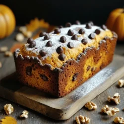 To make a rich and tasty pumpkin loaf, you need: - 1 ½ cups all-purpose flour - 1 teaspoon baking powder - 1 teaspoon baking soda - ½ teaspoon salt - Spices: 1 teaspoon ground cinnamon, ½ teaspoon ground nutmeg, ½ teaspoon ground ginger These dry ingredients create the perfect base. The flour gives structure. Baking powder and baking soda help it rise. The salt and spices add flavor and balance. Next, you need the wet ingredients: - ½ cup unsweetened applesauce - 1 cup pure pumpkin puree - ¾ cup granulated sugar - ½ cup packed brown sugar - 2 large eggs - ½ cup vegetable oil - 1 teaspoon vanilla extract These ingredients bring moisture and sweetness. The applesauce and pumpkin puree keep the loaf soft. The sugars add sweetness and a nice golden color. For extra flavor and texture, consider these add-ins: - ½ cup chopped walnuts or pecans - ½ cup chocolate chips These add-ins can make the loaf even more special. Nuts give a nice crunch, while chocolate adds a sweet surprise. You can mix and match based on your taste. For the full recipe, check out the complete guide to making this delicious treat. - Preheat to 350°F (175°C) - Grease or line a 9x5-inch loaf pan Start by preheating your oven to 350°F (175°C). This step is key for even baking. While the oven heats, grab your 9x5-inch loaf pan. You can grease it with a bit of oil or line it with parchment paper. Lining helps with easy removal after baking. - Combine flour, baking powder, baking soda, salt, and spices In a medium bowl, mix the dry ingredients. Combine 1 ½ cups of all-purpose flour, 1 teaspoon of baking powder, 1 teaspoon of baking soda, and ½ teaspoon of salt. Add in 1 teaspoon of ground cinnamon, ½ teaspoon of ground nutmeg, and ½ teaspoon of ground ginger. Whisk them together well, so there are no clumps. Set this bowl aside for later. - Mix applesauce, pumpkin puree, sugars, eggs, oil, and vanilla Now, let’s make the wet mixture. In a large bowl, combine ½ cup of unsweetened applesauce and 1 cup of pure pumpkin puree. Add ¾ cup of granulated sugar and ½ cup of packed brown sugar. Crack in 2 large eggs, then pour in ½ cup of vegetable oil and 1 teaspoon of vanilla extract. Beat this mixture until it's smooth and well mixed. - Fold dry mixture into wet mixture, avoiding overmixing Next, it’s time to bring the two mixtures together. Take the dry mixture and gradually fold it into the wet mixture. Use a silicone spatula to gently combine them. It’s okay if some lumps remain. Avoid overmixing; this keeps the loaf soft and moist. - Incorporate nuts or chocolate chips gently If you want to add some fun, now is the time! Fold in ½ cup of chopped walnuts or pecans, or ½ cup of chocolate chips if you like. Be gentle to keep the batter fluffy and light. - Pour batter into the pan and bake for 55-65 minutes Pour your batter into the prepared loaf pan. Use a spatula to smooth out the top. Place the loaf pan in your preheated oven. Bake for 55 to 65 minutes. To check if it’s done, insert a toothpick into the center. It should come out clean. If the top gets too brown, cover it loosely with foil for the last 10-15 minutes. To make your pumpkin loaf super moist, avoid overmixing. When you mix the wet and dry ingredients, do it gently. This keeps the loaf light and fluffy. Also, use fresh pumpkin puree if you can. It adds a richer flavor and moisture compared to canned puree. Watch your loaf while it bakes. If it gets too brown on top, cover it with aluminum foil. This helps it cook evenly without burning. To check if it’s done, insert a toothpick in the center. It should come out clean. If it has batter on it, bake a bit longer. Slice your warm loaf and serve it with butter or cream cheese. These pair well with the pumpkin flavor. For a nice touch, sprinkle powdered sugar on top. This adds a sweet finish and makes it look lovely. Enjoy each bite of this tasty treat, and share it with friends! {{image_4}} To make a gluten-free version, swap all-purpose flour with a gluten-free flour blend. Look for blends that include xanthan gum, as it helps with texture. You can measure it the same way as regular flour. This change keeps your loaf soft and moist. If you need a dairy-free option, replace eggs with flax eggs. Mix one tablespoon of ground flaxseed with three tablespoons of water. Let it sit for five minutes to thicken. For oil, use coconut oil or avocado oil instead of vegetable oil. Both will keep your loaf rich and tasty. To make your loaf even more exciting, add some citrus zest. A teaspoon of orange or lemon zest brightens the flavor. You can also fold in dried fruits like cranberries or raisins. They add sweetness and texture to the loaf. This way, you can customize your pumpkin loaf to fit your taste. For the complete recipe, check out the Full Recipe section. You can keep your pumpkin loaf fresh for three days. Wrap it well in plastic wrap. This helps lock in moisture. Place it in a cool, dry place. Avoid direct sunlight. If you notice it getting stale, you can toast slices for a warm treat. To store your loaf in the fridge, wrap it tightly in plastic wrap. This keeps it from drying out. It’s best to eat it within a week. You can also use an airtight container for extra protection. Just remember to let it cool before wrapping. Freezing your pumpkin loaf is a great option for later. First, slice the loaf into pieces. Wrap each slice in plastic wrap tightly. Then, place them in a freezer bag. This helps save space. When you want to enjoy a slice, take it out of the freezer. Let it thaw in the fridge or on the counter for a few hours. Enjoy the fresh taste! To make your pumpkin loaf extra moist, focus on key techniques and ingredients. First, use fresh pure pumpkin puree or a good quality canned one. This adds moisture and flavor. Next, add unsweetened applesauce; it keeps the loaf soft. Using vegetable oil instead of butter also helps. Oil locks in moisture better. Finally, avoid overmixing the batter. This keeps the loaf light and fluffy, resulting in a perfect texture. Yes, you can substitute unsweetened applesauce with other ingredients. Use mashed bananas or yogurt for a similar effect. Both will add moisture and flavor. You can also try pureed prunes for added sweetness. Each option will change the taste slightly, but they will keep your loaf moist. To enhance the flavor of your pumpkin loaf, consider adding spices and mix-ins. You can add chopped nuts like walnuts or pecans for a nice crunch. Chocolate chips are another great option for a sweet twist. Try adding spices like clove or allspice for an extra kick. If you love citrus, a bit of orange zest brightens the loaf beautifully. When stored properly, the pumpkin loaf lasts about 3-5 days at room temperature. Keep it in an airtight container to maintain moisture. If you want it to last longer, refrigerate it for up to a week. For longer storage, you can freeze it. Wrap it well and it can last for up to three months. Yes, you can make mini pumpkin loaves! Use a mini loaf pan instead of a standard one. Adjust the baking time to about 25-30 minutes. Check for doneness with a toothpick. When it comes out clean, the mini loaves are ready. This is a fun way to share them with friends! In this post, we covered the essential ingredients for a moist pumpkin loaf, how to bake it, and tips for perfecting your recipe. With this guide, you can make a delicious treat that’s great for any occasion. Remember to store your loaf well to ensure it stays fresh. Try different variations and enjoy the process. Baking is fun, and your pumpkin loaf will impress everyone. Happy baking!