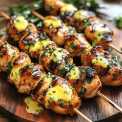 For these skewers, you need simple, fresh ingredients. Here's what to gather: - 1 lb boneless, skinless chicken thighs, cut into 1-inch cubes - 1/2 cup unsalted butter, softened to room temperature - 2 tablespoons extra virgin olive oil - 4 cloves garlic, finely minced - 1 tablespoon fresh parsley, chopped - 1 tablespoon fresh chives, finely chopped - 2 teaspoons smoked paprika - 1 teaspoon onion powder - 1 teaspoon cayenne pepper (adjust according to desired heat level) - Salt and pepper to taste - Zest and juice of 1 lemon - Skewers (if wooden, soaked in water for 30 minutes) These ingredients create the base for your Cowboy Butter and chicken. The chicken thighs are juicy, and the butter adds rich flavor. Spices and seasonings make this dish special. Here are the key players: - Smoked paprika gives a nice smoky flavor. It adds depth and warmth to the dish. - Onion powder adds sweetness without the texture of fresh onions. - Cayenne pepper gives a kick. You can adjust it to make it milder or spicier. - Garlic is a must. It brings a robust flavor that pairs well with chicken. - Fresh herbs like parsley and chives brighten the dish. They add color and freshness. Using these spices enhances the chicken's taste and creates a flavorful Cowboy Butter that coats it perfectly. Want to take your skewers to the next level? Here are some optional additions: - Add lemon zest for extra brightness. It enhances the flavors in the butter. - Toss in some other herbs, like thyme or rosemary, for a unique twist. - Try adding vegetables like bell peppers or onions on the skewers. They grill nicely and add color. These additions can enhance the dish and make it more fun. Get creative and adjust the flavors to your liking! For the full recipe, check out the details above. To start, grab a large mixing bowl. You’ll need to mix the softened butter and olive oil. Add in the minced garlic, chopped parsley, chives, smoked paprika, onion powder, and cayenne pepper. Squeeze in the lemon juice and zest. Season with salt and pepper. Stir until you have a smooth and fragrant Cowboy Butter mixture. This step is key for flavor! Next, cut the chicken thighs into 1-inch cubes. Add these pieces to your Cowboy Butter mixture. Toss them well to coat each piece in the mix. For the best taste, cover the bowl with plastic wrap. Let it chill in the fridge for at least 30 minutes, or up to 2 hours if you can wait. This marinating time allows the flavors to sink in. Now, preheat your grill to medium-high heat. If you’re using a charcoal grill, wait until the coals are white ash covered. Once marinated, take your chicken cubes and thread them onto skewers. Leave a little space between each piece to cook evenly. Place the skewers on the hot grill. Cook them for about 12-15 minutes. Remember to turn them often for even cooking. Your chicken is done when it reaches an internal temperature of 165°F (75°C). After grilling, let the skewers rest for a few minutes. This helps keep the chicken juicy. For a tasty presentation, drizzle any extra Cowboy Butter over the skewers. Add fresh herbs for color. Enjoy your meal! For the full recipe, check out the section above. To grill chicken well, start with a clean grill. Heat it to medium-high. This helps the chicken cook evenly. Use a meat thermometer to check the temperature. Chicken should reach 165°F (75°C). For extra flavor, brush the chicken with Cowboy Butter while grilling. This adds a rich taste and helps with browning. To keep chicken juicy, marinate it first. The Cowboy Butter mix adds moisture and flavor. Let the chicken sit in the marinade for at least 30 minutes. If you can, go for two hours. When cooking, do not overcrowd the grill. Give each piece space to breathe. This helps them cook evenly and stay moist. After grilling, let the skewers rest for a few minutes. This allows the juices to settle. For a great meal, serve the skewers on a large platter. Drizzle leftover Cowboy Butter over the chicken for extra flavor. Garnish with fresh herbs like parsley and chives. This adds color and freshness. Pair the skewers with grilled veggies or garlic bread. A fresh salad also works well. These sides balance the rich flavors of the chicken. For the full recipe, check out the details provided earlier. {{image_4}} You can swap chicken for other proteins. Try shrimp, beef, or pork. Each protein brings unique flavors. Shrimp cooks fast and adds a sweet touch. Beef works well with the butter's richness. Pork absorbs flavors and stays juicy. Use the same marinade for these proteins to keep that Cowboy Butter taste. Vegetarians can enjoy skewers too! Use hearty vegetables for great flavor and texture. Bell peppers, zucchini, and mushrooms are perfect choices. Cut them into bite-sized pieces. Toss them in the Cowboy Butter mix. You can also add tofu for protein. Grill until tender and slightly charred for a tasty bite. Change the flavor by using different marinades. Try a spicy Asian marinade with soy sauce and ginger. For a Mediterranean twist, use lemon and herbs. You can even make a sweet marinade with honey and mustard. Each variation brings new joy to your skewers. The key is to let the proteins soak up those flavors before grilling. For the full recipe, check out the Grilled Cowboy Butter Chicken Skewers instructions. After enjoying your grilled cowboy butter chicken skewers, you may have some left. To keep them fresh, place the cooled skewers in an airtight container. You can store them in the fridge for up to three days. If you want to keep them longer, consider freezing instead. When you are ready to enjoy your leftovers, reheating is key. For the best taste, use an oven or grill. Preheat your oven to 350°F (175°C). Place the skewers on a baking tray and cover them with foil. Heat for about 10-15 minutes until warmed through. On the grill, cook on low heat for about 5-7 minutes, turning regularly to avoid drying out. Freezing your skewers is a great way to save time. Wrap each skewer tightly in plastic wrap or foil. Place them in a freezer-safe bag or container. Mark the date and use them within three months for the best taste. When ready to use, thaw in the fridge overnight before reheating. This way, you keep the flavors fresh and tasty for your next meal. For complete details on making these delicious skewers, check out the Full Recipe. Cowboy butter is a mix of butter and spices. It adds a rich, tasty flavor. You make it by blending softened butter with garlic, herbs, and spices. The mix gives grilled meats a bold taste. It is great for chicken, steak, or even veggies. You can adjust the spices to fit your taste. Use this simple recipe to whip up some Cowboy Butter for your skewers. Yes, you can use chicken breast. Chicken thighs are juicy and flavorful. But chicken breast works well too. Just keep in mind that breast meat can dry out faster. If you choose breast, marinate it for a bit longer. This helps keep it moist and tasty. Cut the chicken into 1-inch cubes for even cooking, just like with thighs. The best way to check chicken is with a meat thermometer. Insert it into the thickest part of the chicken. The chicken is done when it reaches 165°F (75°C). If you don’t have a thermometer, cut a piece open. The meat should be white, with no pink inside. Let the skewers rest for a few minutes after grilling. This keeps them juicy and delicious. Grilled Cowboy Butter Chicken Skewers are a tasty treat. We explored key ingredients, spices, and optional flavors to enhance your dish. I shared step-by-step tips for marinating and grilling chicken perfectly. You learned smart grilling techniques for juicy results and fun serving ideas. We even discussed variations, storage, and common questions about the recipe. This dish is great for any cook. Enjoy experimenting with flavors, and have fun grilling!