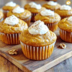 - 1 cup pure pumpkin puree - 1/2 cup cream cheese, softened - 1/2 cup granulated sugar - 1/2 cup packed brown sugar - 2 large eggs - 1/2 cup vegetable oil - 1 teaspoon pure vanilla extract - 1 1/2 cups all-purpose flour - 1 teaspoon baking powder - 1 teaspoon baking soda - 1 teaspoon ground cinnamon - 1/2 teaspoon ground nutmeg - 1/4 teaspoon sea salt - 1/2 cup chopped walnuts or pecans - Additional toppings (whipped cream cheese, cinnamon dust) When making Easy Pumpkin Cream Cheese Muffins, gather these key ingredients first. You want to use pure pumpkin puree, not pumpkin pie filling. This gives your muffins a true pumpkin taste. Cream cheese adds a rich and smooth texture. The mix of granulated and brown sugar gives sweet depth. Eggs are essential for binding and moisture. Vegetable oil keeps the muffins soft. Finally, vanilla extract adds warmth to the flavor. Next, focus on your dry ingredients. All-purpose flour is your base. Baking powder and baking soda help the muffins rise. Ground cinnamon and nutmeg add that warm, cozy flavor we love. A pinch of sea salt balances all the sweetness. You can also add optional ingredients for extra fun. Chopped walnuts or pecans bring a nice crunch. If you like, top your muffins with whipped cream cheese or a sprinkle of cinnamon for a lovely finish. For the full recipe, check out the complete instructions. Enjoy baking these delightful muffins! - Preheat oven to 350°F (175°C). - Prepare muffin tin with liners or grease. Start by getting your oven hot. This step ensures that your muffins bake evenly. While the oven heats, grab your muffin tin. You can use paper liners or grease the tin lightly. This helps the muffins come out easily after baking. - Beat cream cheese until smooth. - Combine with pumpkin puree, sugars, eggs, oil, and vanilla. Next, take a bowl and beat the cream cheese until it is smooth. This makes it easy to mix later. Add the pumpkin puree, both sugars, eggs, oil, and vanilla extract. Stir everything together until it is well blended. The mixture should be creamy and thick. - Mix dry ingredients in a separate bowl. - Combine wet and dry mixtures without overmixing. In another bowl, mix the dry ingredients. This includes flour, baking powder, baking soda, cinnamon, nutmeg, and salt. Make sure everything is evenly mixed. Now, slowly add the dry mixture to the wet ingredients. Stir gently until just combined. Don’t overmix; it’s okay if some lumps remain. - Portion batter into muffin cups. - Fill each cup two-thirds full. Using a spoon or a scoop, fill each muffin cup with batter. Aim to fill them about two-thirds full. This gives the muffins room to rise without spilling over. - Bake for 18-22 minutes. - Check doneness with a toothpick test. Place the muffin tin in the oven and bake for 18 to 22 minutes. To check if they are done, insert a toothpick into the center of a muffin. If it comes out clean, they are ready. Once baked, let them cool in the tin for about 5 minutes. Then, move them to a wire rack to cool completely. For the full recipe, you can refer to the earlier sections. Enjoy your baking! - Use room temperature cream cheese: This helps it blend smoothly, making your muffins rich. - Don't overmix the batter: Mix just until combined. A few lumps will not hurt. - Check the muffins a few minutes before the timer goes off: Your oven may bake faster or slower. - Ensure ingredients are accurately measured: Too much or too little can change the muffins' texture. - Do not skip cooling the muffins in the tin: This prevents sticking and helps them set properly. - Serve warm with a dollop of whipped cream cheese: This adds creaminess and enhances flavor. - Dust with cinnamon for an inviting look: A sprinkle adds visual appeal and a touch of spice. These simple tips help make your Easy Pumpkin Cream Cheese Muffins truly delightful. For a complete recipe, check the Full Recipe section. Enjoy your baking! {{image_4}} - Add chocolate chips for a sweeter twist. This gives your muffins a fun surprise. - Incorporate dried fruit like cranberries or raisins. These add a chewy texture and extra flavor. - Substitute coconut oil for vegetable oil. This adds a slight coconut taste and healthy fats. - Use whole wheat flour for a healthier option. Whole wheat adds fiber and a nutty flavor. - Create gluten-free muffins with almond flour. This swap makes them safe for gluten-free diets. - Make vegan muffins using applesauce instead of eggs. This keeps the muffins moist and delicious. Explore these variations to make your pumpkin cream cheese muffins truly unique. For the full recipe, visit the original source. To keep your muffins fresh, place them in an airtight container at room temperature. This method keeps them soft for a few days. If you want them to last longer, refrigerate them. The cold air helps prevent spoilage and keeps them tasty for about a week. If you have extra muffins, freezing is a great option. First, wrap each muffin tightly in plastic wrap. Then, place them in a freezer bag or container. This keeps them fresh for about three months. When you're ready to enjoy them, thaw at room temperature or pop them in the microwave for a minute or two. For a warm, fresh taste, reheat your muffins in the oven. Set the oven to 350°F (175°C) and warm the muffins for about 5-10 minutes. This method revives their soft texture. If you're in a hurry, use the microwave. Heat them for about 15-20 seconds for a quick fix. Enjoy your Easy Pumpkin Cream Cheese Muffins at their best! You can change the sugar levels in the recipe. If you want less sweetness, cut back on the granulated sugar and brown sugar. You can also use natural sweeteners, like honey or maple syrup. Just remember that this may change the texture. Taste as you mix to find the right balance for you. Pumpkin pie filling is not the same as pumpkin puree. It has added sugar and spices. If you use it, reduce the sugar in your recipe. This will help keep the muffins from being too sweet. The best way to check is with a toothpick. Stick it into the center of a muffin. If it comes out clean, your muffins are ready. You can also look for a golden brown top and a firm feel. These muffins are best enjoyed fresh. They will stay good for about 3-4 days at room temperature. Store them in an airtight container to keep them moist. For longer shelf life, put them in the fridge. In this post, we explored how to make easy pumpkin cream cheese muffins. We discussed the essential and optional ingredients, along with simple steps for making them. I shared helpful tips to avoid common mistakes and ways to customize your muffins. Remember to store the leftovers correctly to enjoy later. These muffins are a delicious treat for any occasion. You can also try the variations for exciting new flavors. Happy baking!