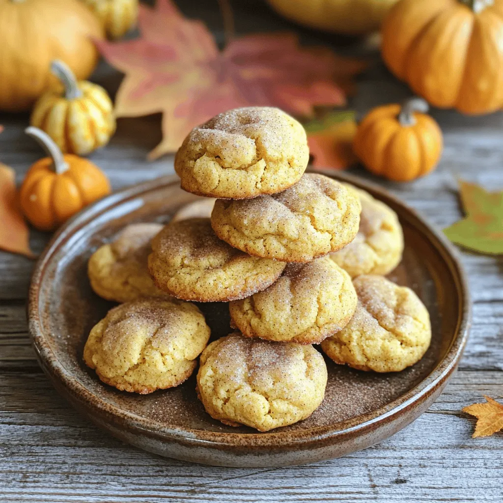 To make Pumpkin Butter Snickerdoodles, you need some simple yet essential ingredients. Here’s what you’ll need: - 1 cup pumpkin butter - 1 cup unsalted butter, softened - 1 cup granulated sugar - 1 cup packed brown sugar - 2 large eggs - 3 ½ cups all-purpose flour - 2 teaspoons cream of tartar - 1 teaspoon baking soda - ½ teaspoon salt - 2 teaspoons ground cinnamon - 1 teaspoon ground nutmeg - 1 teaspoon vanilla extract - ½ cup granulated sugar (for rolling) - 2 tablespoons ground cinnamon (for rolling) Each ingredient plays a key role in bringing out the warm, cozy flavors of the cookies. The pumpkin butter adds a rich, spiced sweetness that pairs well with cinnamon and nutmeg. Using both granulated and brown sugar gives the cookies a nice balance of texture and flavor. Don't forget to check out the Full Recipe for detailed steps to create these delightful treats! - Preheat the oven to 350°F (175°C). - Line baking sheets with parchment paper. Start by getting your oven ready. Preheating is key to even baking. While it warms up, prepare your baking sheets. Parchment paper makes cleanup easy and helps cookies not stick. - Beat together the unsalted butter, pumpkin butter, granulated sugar, and brown sugar. Next, grab a large bowl. Use an electric mixer to beat the unsalted butter and pumpkin butter together. Add both sugars and mix for 2-3 minutes. This will make your mixture creamy and smooth. - Incorporate eggs and vanilla extract. Now, crack two large eggs into the bowl. Add the vanilla extract too. Keep mixing until everything is well blended. This step adds moisture and flavor. - Combine flour, cream of tartar, baking soda, salt, cinnamon, and nutmeg. In another bowl, whisk together the flour, cream of tartar, baking soda, salt, cinnamon, and nutmeg. Make sure there are no clumps left. This mix gives your cookies a soft and fluffy texture. - Gradually add dry ingredients to wet; mix without overmixing. Slowly add the dry mixture into the wet ingredients. Use a wooden spoon or spatula to stir. Mix just until combined. Avoid overmixing to keep your cookies soft and chewy. - Roll dough in cinnamon-sugar mixture, space on sheets, bake for specified time. In a small bowl, combine granulated sugar and ground cinnamon for rolling. Use a cookie scoop or your hands to form balls of dough, about 1.5 inches wide. Roll each ball in the cinnamon-sugar mix. Place them on your prepared baking sheets, leaving space between each. Bake for 10-12 minutes. The edges should be set, and the centers will be soft. Follow the [Full Recipe] for more detailed steps and tips! To get the best texture in your Pumpkin Butter Snickerdoodles, focus on mixing. Cream the butter and sugars until fluffy. This step adds air and makes the cookies light. When adding the dry mix, stir gently. Overmixing can lead to tough cookies. You want them soft and chewy. To keep your cookies fresh, store them in an airtight container. This helps prevent them from drying out. You can also place a slice of bread in the container. The bread will help keep the cookies moist. Use clear plastic or glass containers so you can see the cookies inside. For a lovely display, stack the cookies on a pretty plate. You can dust them with extra cinnamon for a special touch. Adding small gourds or colorful leaves around the plate creates a cozy fall vibe. This makes your treat look as good as it tastes! {{image_4}} You can easily swap ingredients for allergies or dietary needs. If you need gluten-free cookies, use a gluten-free flour blend. This change lets everyone enjoy the treat without worry. For dairy-free options, consider using vegan butter instead of unsalted butter. You can also replace the eggs with flaxseed meal mixed with water. This makes a great egg substitute. To make these cookies even more fun, you can add mix-ins. Try tossing in some chocolate chips for a sweet touch. You might also enjoy adding chopped nuts, like pecans or walnuts. Both options add texture and flavor. If you want to spice things up, add some dried cranberries or white chocolate chips for a seasonal twist. You can adjust these cookies for different seasons too! For fall, try adding some finely chopped apples or cranberries. In winter, a sprinkle of peppermint extract can give a fresh twist. For Easter, consider using pastel-colored M&Ms instead of traditional toppings. These ideas add a festive touch and make your snickerdoodles unique for any occasion. To keep your Pumpkin Butter Snickerdoodles fresh, store them in an airtight container. This helps prevent them from drying out. You can also layer them with parchment paper to avoid sticking. For best results, keep them at room temperature, away from heat or moisture. Freezing is a great way to save these cookies for later. You can freeze the dough or the baked cookies. To freeze the dough, scoop and roll it into balls. Place them in a single layer on a baking sheet and freeze until firm. Then, transfer the dough balls to a freezer bag. For baked cookies, let them cool completely, then stack them in an airtight bag. They can last up to three months in the freezer. At room temperature, these cookies last about a week. If you store them in the fridge, they can stay fresh for up to two weeks. The cool air can help keep them soft and tasty. Just make sure to put them in a tight container to prevent them from absorbing other odors. How do I know when the cookies are done baking? You can tell the cookies are done when the edges look set. The centers may still look soft and underbaked. They will firm up as they cool. Can I use homemade pumpkin butter for this recipe? Yes, you can use homemade pumpkin butter. Just make sure it has the same texture as store-bought. The flavor will shine through in your cookies. What can I substitute for pumpkin butter if I don’t have any? If you lack pumpkin butter, you can use applesauce or mashed pumpkin. Mix in some spices like cinnamon and nutmeg to enhance the flavor. Can I make these cookies without eggs? Yes, you can. Use a flax egg or unsweetened applesauce as a substitute. For one egg, mix 1 tablespoon of flaxseed meal with 2.5 tablespoons of water. How do I make the cookies chewy instead of crispy? To get chewy cookies, do not overmix the dough. Also, take them out of the oven when they are slightly underbaked. This keeps them soft. Can I double the recipe? Absolutely! Just double all the ingredients. Make sure to bake them in batches if your oven can’t fit them all at once. What is the best way to reheat leftover cookies? To reheat, place cookies on a baking sheet and warm them in a 350°F oven for about 5 minutes. This will restore their soft texture. These Pumpkin Butter Snickerdoodles are easy and fun to make. You saw the key ingredients and steps needed for delicious cookies. Follow my tips to ensure a great texture and taste. You can even try different flavors or store them perfectly. Now that you know the ins and outs, get baking! Enjoy these sweet treats shared with family and friends. You can create lasting memories while delighting everyone with your baking skills. Happy baking!