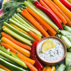 For this crunchy snack, gather these colorful veggies: - 1 cup cucumber, cut into stick-shaped pieces - 1 cup celery, cut into stick-shaped pieces - 1 cup bell peppers (a mix of red, yellow, and green), cut into stick-shaped pieces - 1 cup carrot sticks (or substitute with zucchini for keto) To add flavor, use these simple seasonings: - 1 tablespoon olive oil - Salt and freshly ground pepper to taste - 1 teaspoon garlic powder - 1 teaspoon onion powder - 1 teaspoon dried dill (fresh dill is great too) For the creamy ranch dip, you'll need: - 1/2 cup sour cream - 1/4 cup full-fat mayonnaise (this keeps it keto-friendly) - 1 tablespoon fresh lemon juice - 1 teaspoon garlic powder - 1 teaspoon onion powder - Salt and freshly ground pepper to taste This recipe gives you a tasty, healthy snack. You can find the full recipe in the cooking section. Enjoy the crunch and flavor of these veggie sticks with creamy ranch dip! Start by washing your veggies well. Use cucumber, celery, bell peppers, and carrots. Cut them into stick shapes. This makes them fun to eat. Aim for uniform sizes for even cooking and a nice look. Take a big mixing bowl. Add the veggie sticks to the bowl. Drizzle olive oil over them. Next, sprinkle salt, pepper, garlic powder, onion powder, and dill. Toss everything gently until the sticks are fully coated. You want each stick to taste great. Now, you have two choices! For warm veggie sticks, spread them on a baking sheet. Bake them at 400°F (200°C) for about 15 minutes. Watch for a slight crisp on the edges. If you prefer cold sticks, chill them in the fridge for 30 minutes. This gives them a refreshing crunch. In a separate bowl, mix sour cream, mayonnaise, lemon juice, garlic powder, and onion powder. Add a dash of salt and pepper, then stir until smooth. Taste the dip and adjust if needed. It should be creamy and full of flavor. Arrange your colorful veggie sticks on a platter. Place the ranch dip in a bowl in the center. For a pretty touch, add a sprinkle of fresh dill or a lemon slice on top. Your keto veggie sticks with ranch will look and taste amazing! For the full recipe, check out the details above. To make your keto veggie sticks burst with flavor, try adding spices. Some great options include: - Cumin: This spice adds a warm and earthy taste. - Smoked Paprika: For a hint of smokiness, this spice works well. - Chili Powder: A little kick goes a long way for spice lovers. Mix these spices into your olive oil before coating the veggies. They will soak up the flavor, making each bite more exciting. Presentation matters! A beautiful display can make your snack more appealing. Here are some tips to wow your guests: - Color Coordination: Group the veggies by color on a bright plate. - Garnish: A sprinkle of fresh herbs or a lemon slice adds pop. - Dipping Bowl: Use a small bowl for the ranch dip. Place it in the center of the veggie arrangement. These tricks will make your platter look stunning and inviting, perfect for any gathering. If you want to save time, prepare your veggie sticks ahead. Here’s how: - Chop Veggies in Advance: You can slice them a day before. Store them in water to keep them fresh. - Batch Dip: Make extra ranch dip and store it in an airtight container. It will last up to a week. - Ready-to-Dip: Keep your veggie sticks and dip together in the fridge. This way, it’s easy to grab and go. These tips will help you enjoy a quick, healthy snack anytime. For the full recipe, check out the details above. {{image_4}} You can swap out veggies to change the taste. Try radishes for a spicy kick. Broccoli or cauliflower can add a nice crunch too. Each veggie offers a unique flavor. Feel free to mix and match! Use your favorite seasonal vegetables for more variety. Think of colorful options like purple carrots or yellow squash for fun. If you're dairy-free, don't worry! You can make a tasty ranch dip with cashew cream. Blend soaked cashews with lemon juice, garlic powder, and herbs. It’s creamy and rich, just like the classic ranch. Another option is to use coconut yogurt. It adds a nice tang and keeps it low-carb. Both are great for dipping your veggie sticks. Explore other low-carb dips if ranch isn't your style. Try a spicy avocado dip with mashed avocado, lime juice, and chili powder. It's fresh and has a kick! Another choice is a homemade pesto made with basil, garlic, and olive oil. This adds a burst of flavor and is still keto-friendly. These dips make your veggie sticks even more exciting. Enjoy experimenting with different flavors! To keep your keto veggie sticks fresh, store them in an airtight container. This helps maintain their crunchiness. If you have leftover ranch dip, store it in a separate container. Avoid mixing the dip with the veggies until you’re ready to eat. This keeps everything fresh and tasty. When stored properly, your veggie sticks can last up to three days in the fridge. The ranch dip also stays good for about three days. Check for any signs of spoilage before eating. If they look or smell off, it’s best to toss them out. If you want to reheat your veggie sticks, use the oven. Preheat it to 400°F (200°C) and bake for about 5-7 minutes. This helps restore the crunch. Avoid using the microwave, as it can make the veggies soggy. Enjoy your warm, crispy snack again! Yes, you can make this recipe vegan. For the ranch dip, replace sour cream and mayonnaise with vegan options. Look for vegan sour cream and mayo at the store. Use the same spices to keep the flavor. Your veggie sticks will still taste great! The nutrition facts vary based on the amounts and brands used. However, a typical serving has about 150 calories. It contains around 10 grams of fat, 5 grams of carbs, and 2 grams of protein. This snack is low in carbs and high in healthy fats, perfect for a keto diet. To keep the veggie sticks crunchy, wash and dry them well before cutting. Toss them with olive oil just before serving. If you bake them, avoid overcooking. Lastly, refrigerate them for a bit after cutting. This helps maintain their crispness. Yes, you can use store-bought ranch dressing for this recipe. Just check the label for hidden sugars and carbs. If you find a keto-friendly option, it will save time. But homemade ranch is always tastier and fresh! A keto diet can help with weight loss. It lowers blood sugar and insulin levels. This diet may also enhance mental focus. Many people find they have more energy, too. By eating healthy fats, you learn to fuel your body differently. This blog post shared the best ways to prepare tasty veggie sticks with ranch dip. We covered fresh veggies, seasoning, and the ranch dip components. I provided step-by-step instructions and useful tips for flavor and presentation. We explored fun variations and storage methods too. Remember, making these snacks can be fun and healthy. Try different veggies or dips to suit your taste. Enjoy your cooking and keep experimenting for the best results!