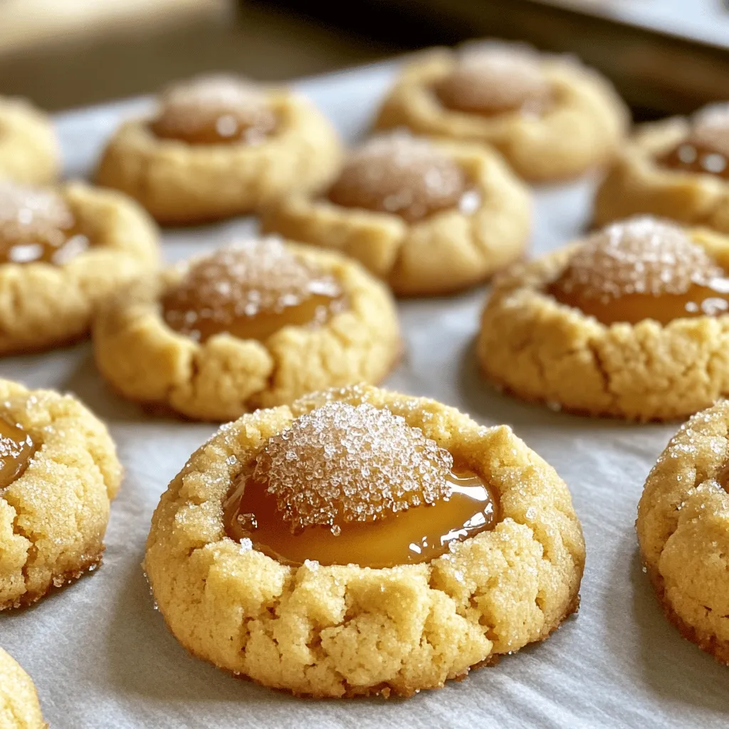 - 1 cup unsalted butter, softened to room temperature - 1 cup granulated sugar - 1/2 cup packed brown sugar - 2 large eggs, at room temperature - 1 teaspoon pure vanilla extract - 2 cups all-purpose flour - 1 teaspoon baking soda - 1/2 teaspoon fine sea salt - 1/2 cup heavy cream - 1/4 cup granulated sugar (for caramelized topping) These ingredients come together to create a delightful treat. The butter gives a rich flavor and soft texture. Granulated sugar and brown sugar add sweetness and depth. Eggs and vanilla extract bring moisture and aroma. All-purpose flour provides structure, while baking soda helps the cookies rise. The fine sea salt balances the sweetness, making each bite better. Heavy cream contributes to the cookie's richness and creaminess. Finally, the extra granulated sugar is for the crispy caramel topping. This topping gives a satisfying crunch that contrasts with the soft cookie base. Each ingredient plays a key role in making these cookies special. - Preheat the oven to 350°F (175°C). - Prepare two baking sheets by lining them with parchment paper. - In a large mixing bowl, cream together 1 cup of softened unsalted butter, 1 cup of granulated sugar, and 1/2 cup of brown sugar. Mix until fluffy. - Add 2 large eggs, one at a time. Mix well after each egg. Then, add 1 teaspoon of pure vanilla extract and mix until smooth. - In a separate bowl, mix 2 cups of all-purpose flour, 1 teaspoon of baking soda, and 1/2 teaspoon of fine sea salt. - Slowly add this dry mix to the wet ingredients. Mix on low speed until just combined. - Gently pour in 1/2 cup of heavy cream. Fold it into the dough until smooth. - Use a tablespoon or cookie scoop to drop rounded balls of dough on the lined sheets. Leave about 2 inches between each ball. - Bake for 10-12 minutes. Look for lightly golden edges and soft centers. - After cooling for 5 minutes, sprinkle about 1/4 teaspoon of granulated sugar on each cookie. - Use a kitchen torch to caramelize the sugar. Move the flame in small circles until it melts and forms a golden crust. Watch it closely to avoid burning. To get the right dough consistency, mix the butter and sugars well. The mix should be light and fluffy. After adding eggs and vanilla, blend carefully. When combining dry and wet ingredients, mix until no dry bits remain. The heavy cream adds a nice gloss to the dough. For baking time, keep an eye on the cookies. They should bake for 10-12 minutes. The edges need to be golden while the center stays soft. One common mistake is overmixing the dough. This can make the cookies tough. Be gentle when combining the dry and wet ingredients. Another issue is burning the caramelized sugar. When using a kitchen torch, move in small circles. Watch closely to prevent burning. If the sugar looks too dark, it’s likely burnt. Presentation can elevate your cookies. Arrange them on a decorative platter. Add fresh berries or a drizzle of chocolate sauce for flair. For beverages, pair these cookies with coffee or sweet tea. The rich flavors complement the cookies well. Enjoy the delightful contrast of sweet and crunchy textures! {{image_4}} You can make Crème Brûlée Cookies even more fun with flavor additions. Start by infusing the dough. You can add a teaspoon of almond extract for a nutty twist. If you love citrus, try some lemon or orange zest. Both give a fresh taste that pairs well with the sweet sugar. Next, think about toppings and mix-ins. Chopped nuts like pecans or walnuts add a nice crunch. You can also fold in chocolate chips for a richer treat. Or, try adding dried fruit like cranberries for a chewy surprise. Each of these options changes the cookie's taste while keeping that classic crème brûlée flavor. You can easily adjust this recipe for different diets. For gluten-free cookies, swap all-purpose flour with a gluten-free blend. Look for one that works well in baking. This way, you still get a great texture without the gluten. If you're vegan, replace the eggs with flax eggs. Mix one tablespoon of flaxseed meal with three tablespoons of water. Let it sit for a few minutes to thicken. Use a plant-based butter instead of regular butter. Also, choose a non-dairy cream for the heavy cream. These swaps keep the cookie delicious while fitting a vegan diet. To keep your Crème Brûlée Cookies fresh, store them properly. You can keep them at room temperature in an airtight container. Make sure the cookies are fully cooled before sealing. This helps maintain their crispy topping and soft center. If you live in a humid area, refrigeration is a better choice. Place the cookies in an airtight container and store them in the fridge. Just remember, the caramelized sugar may lose its crunch in the fridge. You can freeze Crème Brûlée Cookies before or after baking. To freeze before baking, scoop the dough into balls and place them on a baking sheet. Freeze them for about an hour, then transfer them to a freezer bag. You can bake them straight from the freezer; just add a couple of extra minutes to the baking time. If you freeze the cookies after baking, let them cool completely. Wrap each cookie in plastic wrap and place them in a freezer-safe bag. For thawing, remove the cookies from the freezer and let them sit at room temperature for about an hour. If you want to enjoy that crispy sugar topping, reheat the cookies in the oven for a few minutes before serving. Crème brûlée cookies are sweet treats inspired by the classic dessert. They have a soft, chewy center and a crunchy caramelized top. The flavors blend vanilla, butter, and cream, giving a rich taste. Each cookie offers a delightful mix of textures. Yes! You can make these cookies in advance. Store them in an airtight container at room temperature for up to three days. To keep them fresh, avoid stacking them. For longer storage, place them in the fridge for a week. To control spread, chill the dough before baking. After mixing, cover the dough and place it in the fridge for at least 30 minutes. Also, ensure your baking sheets are cool when you place the dough on them. This helps cookies hold their shape better. You can find pre-made crème brûlée cookies in bakeries or specialty dessert shops. Some grocery stores may carry them in the frozen section. Online, check websites like Amazon or local bakery delivery services. If the caramelized sugar does not harden, it may be too hot. Allow it to cool longer before serving. If it remains soft, reheat the cookies slightly and caramelize again. Remember to use the torch carefully to avoid burning. In this guide, we covered everything about Crème Brûlée Cookies. You learned the essential ingredients, step-by-step mixing and baking instructions, and tips for perfect texture. I shared common mistakes to avoid and creative serving ideas. We explored fun flavor variations and storage techniques. Crème Brûlée Cookies are a unique treat. With practice, you can master them. Enjoy experimenting and sharing your tasty cookies with others!
