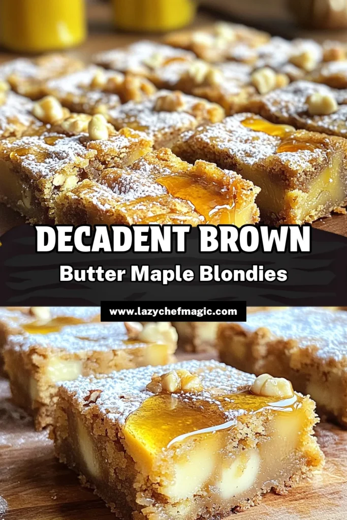 Indulge in the sweet, nutty flavor of brown butter maple blondies! This easy recipe combines creamy brown butter with rich maple syrup for a dreamy treat. With optional walnuts and white chocolate chips, these blondies are perfect for any occasion. Ready in just 45 minutes, they’re a must-bake! Click to explore the full recipe and delight your taste buds today! #BrownButterBlondies #MapleDesserts #BakingJoy #SweetTreats