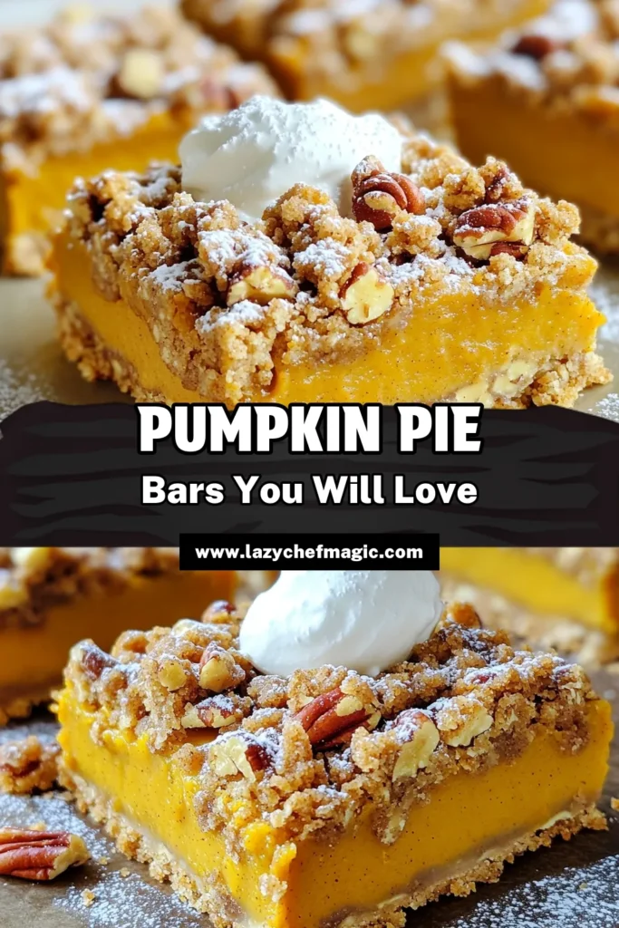Indulge in the flavors of fall with these delightful Pumpkin Pie Streusel Bars! These scrumptious bars combine creamy pumpkin filling with a crunchy streusel topping for the perfect dessert. Easy to make and even easier to enjoy, they're ideal for any autumn gathering. Get the full recipe and impress your friends and family today! Click through to explore how you can create these tasty treats in just an hour.