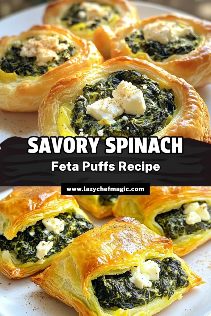 Start your day with these delicious Savory Spinach and Feta Breakfast Puffs! With flaky puff pastry and a rich filling of spinach, feta, and cream cheese, these puffs are perfect for breakfast or brunch. Easy to make and stunning to serve, they’ll impress everyone at your table. Click to explore the full recipe and bring some savory delight to your mornings! #BreakfastPuffs #SpinachRecipes #FetaCheese #EasyBrunchIdeas