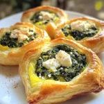 Gather these simple ingredients to make your savory spinach and feta breakfast puffs: - 1 sheet of puff pastry, thawed - 2 cups fresh spinach, roughly chopped - 1 cup feta cheese, crumbled - 1/2 cup cream cheese, softened - 1 small onion, finely chopped - 2 cloves garlic, minced - 1 egg, beaten (for egg wash) - 1 tablespoon olive oil - Salt and freshly ground black pepper to taste - Optional: 1/4 teaspoon freshly grated nutmeg Each ingredient plays a role in both flavor and texture. The puff pastry gives a flaky and airy base. Fresh spinach adds a vibrant green color and a subtle earthiness. Feta cheese brings a tangy and creamy element, while cream cheese adds smoothness. Onions and garlic provide aromatic depth, making the puffs irresistible. Feel free to adjust seasoning to your taste. Adding nutmeg enhances the flavors, but it is not required. Enjoy mixing and matching these ingredients to create your ideal breakfast treat! First, preheat your oven to 400°F (200°C). This step is key for a perfect bake. While the oven heats, grab a baking sheet. Line it with parchment paper to make cleanup easy. In a medium skillet, add one tablespoon of olive oil. Heat it on medium. Once hot, add one small, finely chopped onion. Sauté for around 3-4 minutes. You want the onions to get soft and clear. Next, add two cloves of minced garlic. Cook for one more minute. Stir often to keep the garlic from burning. Now, toss in two cups of roughly chopped fresh spinach. Cook for about 2-3 minutes. The spinach will wilt down nicely. Season with salt, pepper, and a pinch of nutmeg if you like. Once everything looks good, remove the skillet from heat. Let it cool for a bit. In a large mixing bowl, combine the cooled spinach mixture with one cup of crumbled feta and half a cup of softened cream cheese. Mix it well until creamy. This filling is where the magic happens. On a floured surface, roll out one thawed puff pastry sheet. Aim for a smooth, even surface. Cut the pastry into squares, about 4x4 inches each. Keep them uniform for even baking. Take a spoonful of the spinach and feta filling. Place it in the center of each pastry square. Don't overfill; you need to seal them. Fold the corners over the filling to form a pocket. Press the edges with a fork or pinch them closed. Brush the tops with a beaten egg for a golden finish. Place the puffs on your prepared baking sheet, leaving some space between them. Bake for 15-20 minutes. They should puff up and turn golden brown. Once done, let them cool slightly before serving. Enjoy your savory breakfast puffs! To get the best flaky puff pastry, keep your dough cold. Warm dough does not rise well. When rolling out the pastry, use flour to prevent sticking. This helps keep layers intact. The more layers you have, the flakier your puffs will be. If you feel the dough getting warm, chill it for a few minutes. It makes a big difference! You can change the flavors in your puffs. Try adding herbs like dill or parsley for freshness. Want a kick? Add red pepper flakes or crushed black pepper. If you like a richer taste, mix in some grated cheese, like mozzarella or cheddar. You can even swap spinach for kale or mushrooms for a different twist. The options are endless! For that beautiful golden brown finish, use an egg wash. Brush it on just before baking. This gives your puffs that shiny, appealing look. Bake them at 400°F (200°C) for 15 to 20 minutes. Keep an eye on them. When they puff up and turn golden, they’re done. Your friends and family will love this perfect finish! {{image_4}} You can swap some ingredients based on what you have. Use frozen spinach instead of fresh; just make sure to thaw and drain it well. Cream cheese can be replaced with ricotta or cottage cheese for a lighter filling. If you prefer a vegan option, use a plant-based cream cheese and egg substitute. Feta cheese gives a nice tang, but you can try other cheeses too. Goat cheese offers a creamy texture and a strong taste. Cheddar cheese adds a sharp flavor, while mozzarella brings a mild, stretchy quality. Mix different cheeses to create a unique flavor. Feel free to get creative with your fillings! Add diced bell peppers for sweetness or sun-dried tomatoes for a burst of flavor. Cooked mushrooms can bring umami, while fresh herbs like dill or parsley add freshness. You can even include cooked sausage or bacon for a heartier puff. To store your savory spinach and feta breakfast puffs, let them cool first. Place them in an airtight container. You can keep them in the fridge for up to three days. If you want to maintain their crispiness, reheat them in the oven instead of the microwave. This keeps the pastry flaky and fresh. If you want to save some for later, these puffs freeze well. After cooling, wrap each puff in plastic wrap. Then, place them in a freezer bag or airtight container. They can last in the freezer for up to three months. When you're ready to eat, you can bake them straight from the freezer. Reheat the puffs in the oven for the best results. Preheat your oven to 350°F (175°C). Place the puffs on a baking sheet and heat for about 10-15 minutes. This method warms them up without making them soggy. You can also use an air fryer for a quick reheat. Enjoy them warm for a tasty breakfast treat! Yes, you can prepare these breakfast puffs in advance. Make the filling and fill the pastry squares. Then, cover them tightly and store in the fridge for up to 24 hours. When ready, bake them straight from the fridge. This saves time on busy mornings and keeps your puffs fresh. These puffs pair well with various sides. Try serving them with a fresh salad. A simple green salad with lemon vinaigrette brightens the meal. You can also enjoy them with a yogurt dip or a chunky salsa for extra flavor. They work great as an appetizer too! You can tell the puffs are done when they are golden brown. Look for a nice puffed shape, indicating they are cooked through. The baking time is about 15-20 minutes at 400°F (200°C). If they're golden and crisp, they are ready to enjoy! You learned how to make tasty spinach and feta breakfast puffs from this post. We covered the key ingredients, step-by-step instructions, and useful tips. I shared ways to customize your puffs and store them for later. Remember, using high-quality puff pastry results in the best texture. Keep experimenting with flavors and fillings to find your favorites. Enjoy making these puffs as a fun meal or snack! Your kitchen is about to smell fantastic.