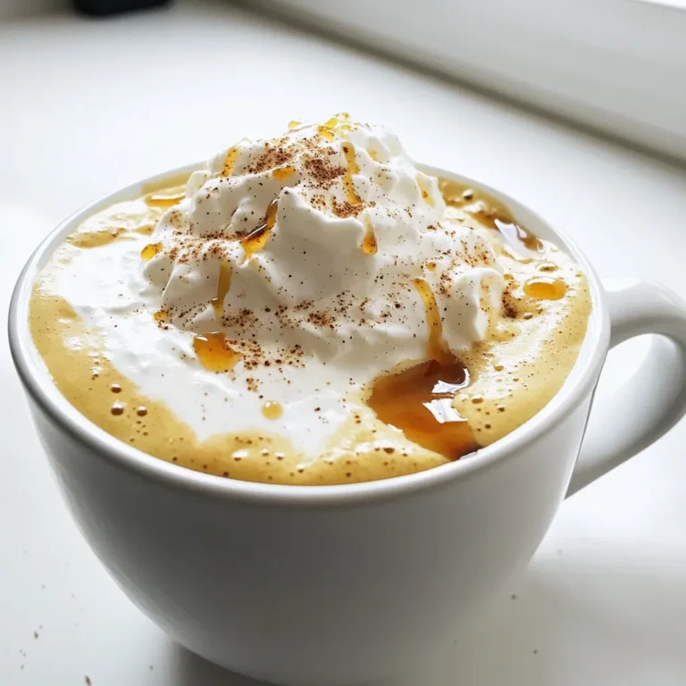 - 1 cup freshly brewed espresso or strong coffee - 1 cup milk (your choice of dairy or non-dairy) - 2 tablespoons pure maple syrup - 1/2 teaspoon ground cinnamon To create a rich and cozy Maple Cinnamon Latte, you need a few key ingredients. Start with a cup of freshly brewed espresso or strong coffee. This will form the base of your drink and provide that bold flavor. Next, choose your milk. You can use any type, whether it's whole milk, almond milk, or oat milk. The choice is yours! Pure maple syrup adds a sweet and natural touch. It gives the latte its signature flavor. Ground cinnamon adds warmth and spice. This simple blend of ingredients makes for a delightful drink. - 1/4 teaspoon vanilla extract - Whipped cream (optional, for a luxurious topping) - Additional ground cinnamon and maple syrup for garnish For a little extra flavor, consider adding vanilla extract. It enhances the overall taste and adds depth. Whipped cream is also a nice touch if you want a creamy topping. You can drizzle more maple syrup and sprinkle extra cinnamon on top for garnish. These optional ingredients can elevate your latte experience! To start, brew a strong cup of espresso or coffee. You can use an espresso machine, French press, or pour-over method. Each method gives a rich flavor. If you want a bold taste, aim for a dark roast. This will really enhance your latte. The strength of your coffee is key, so don’t skip this step. Next, heat your milk in a small saucepan. Pour in one cup of your choice. Use medium-low heat. Stir it often to warm it evenly. Avoid boiling the milk, as this can change its taste. You want it warm but not hot. When it is warm, froth the milk using a whisk or a milk frother. Whisk until you see bubbles forming. This creates a creamy texture that feels rich. Now, it’s time to mix your ingredients. In a bowl, combine the brewed espresso with two tablespoons of maple syrup, half a teaspoon of cinnamon, and a splash of vanilla extract. Stir this well until everything blends together. Next, slowly pour the frothed milk into the espresso mix. Use a spoon to hold back the foam at first. This helps the milk mix in smoothly. After pouring, add the frothy milk on top. Finish by drizzling a bit more maple syrup and a sprinkle of cinnamon on top. This gives it a nice touch and looks great! To make your Maple Cinnamon Latte even better, consider adding flavor boosters. Nutmeg offers a warm spice that pairs well with cinnamon. Chocolate can add a rich twist; just stir in a bit of cocoa powder. You can also experiment with different types of milk. Almond milk gives a nutty taste, while oat milk adds creaminess. Each milk type will change the latte's texture and flavor. The right serving vessel makes a big difference. Clear glass mugs are perfect since they show off the latte's beautiful layers. This adds to the visual appeal. For garnishing, consider topping it with whipped cream. This creates a luxurious finish. A sprinkle of ground cinnamon or a drizzle of maple syrup adds a lovely touch. You can pair your latte with a shortbread cookie for a nice treat. One common mistake is overheating the milk. Always warm it gently to avoid boiling. Overheated milk can spoil the taste and texture. Another mistake is not measuring ingredients accurately. Use measuring spoons for the maple syrup and cinnamon. This ensures you get the best flavor without any surprises. {{image_4}} You can easily make a vegan version of the Maple Cinnamon Latte. Instead of dairy milk, use plant-based options like: - Almond milk - Oat milk - Coconut milk - Soy milk These substitutes give a creamy texture. Some may be sweeter, so adjust the maple syrup. If you pick almond milk, you might want a bit more syrup. If you go with oat milk, it tends to foam well. For those on a keto diet, I suggest using sugar-free maple syrup. Here are some good brands: - Lakanto - ChocZero - Maple Grove Farms Choose low-carb milk, such as: - Unsweetened almond milk - Coconut milk - Heavy cream These options keep the carbs low while still tasting great. To switch it up with the seasons, try adding flavors. In fall, a sprinkle of pumpkin spice works wonders. It adds warmth and a festive touch. In summer, make an iced version of this latte. Brew your espresso, cool it, and pour it over ice. Add your milk and syrup, then enjoy a refreshing treat! If you have leftover Maple Cinnamon Latte, store it in the fridge. Use a sealed container to keep it fresh. Drink it within 2 days for the best taste. Do not freeze the latte, as it may change the texture. For the frothed milk, it’s best to froth only what you need. Unused frothed milk can lose its texture and flavor when stored. If you must store it, place it in the fridge. Re-froth before use to bring back that creamy goodness. Maple syrup can last a long time if stored properly. Keep it in a cool, dark place. Once opened, store it in the fridge to extend its life. Check for mold or an off smell before using. If you see either, it’s best to toss it out. Ground spices, like cinnamon, should be kept in a sealed jar. Store them in a cool, dark place, too. They can lose flavor over time, so use them within a year for the best taste. For milk products, check for spoilage signs. Look for changes in smell, texture, or color. If the milk smells sour or has lumps, do not use it. Always choose fresh milk for your latte for the best flavor. Yes, you can use strong brewed coffee instead of espresso. This option works well. Just make sure the coffee is rich. A French press or pour-over can create a strong cup. You can froth milk using a whisk. Heat the milk in a pan until warm. Then, whisk it quickly until it gets bubbles. You can also use a jar. Shake the warm milk in the jar until it froths. Cinnamon can help control blood sugar levels. It may also have anti-inflammatory properties. Maple syrup provides antioxidants and is a natural sweetener. Both add flavor with less processed sugar. Yes, you can use flavored syrups. Vanilla or hazelnut syrups can add unique flavors. Just remember that these might change the taste of your latte. Absolutely! You can use almond, oat, or coconut milk. These options work well and still create a creamy texture. Just choose one that you like best. In this post, we covered how to make a Maple Cinnamon Latte at home. You learned about the main and optional ingredients, brewing methods, and tips for enhancing flavor. We also shared ways to present your drink beautifully and avoid common mistakes. You can even try variations for vegan or keto diets. Remember, making this latte is easy and fun. Enjoy crafting your perfect cup, and don’t hesitate to experiment with flavors and styles!