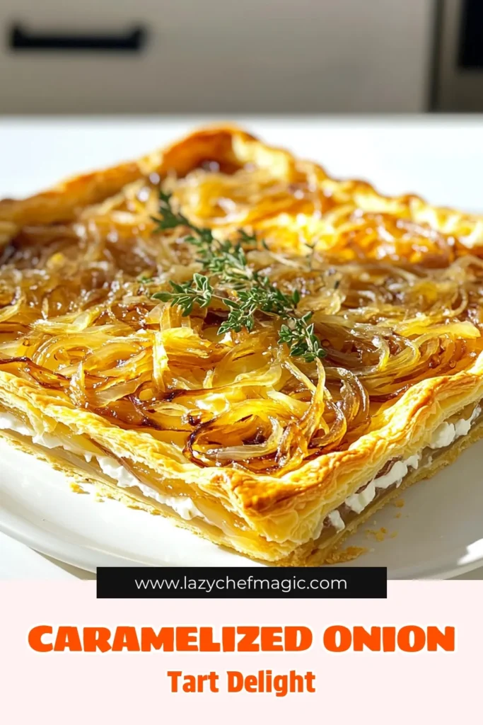 Indulge in the delightful flavors of a Caramelized Onion Gruyère Tart that's sure to impress! This easy recipe combines sweet caramelized onions and creamy Gruyère with a flaky puff pastry base, perfect for any occasion. With simple ingredients and straightforward steps, you'll create a gourmet dish that everyone will love. Click to explore the full recipe and elevate your cooking tonight! #CaramelizedOnionTart #GruyereRecipes #EasyAppetizers #PuffPastryDelight