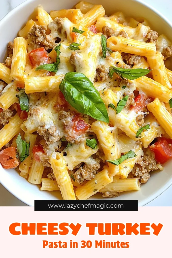 Looking for a quick and delicious family dinner? Try this cheesy ground turkey pasta recipe! This easy turkey pasta recipe combines ground turkey, pasta, and creamy cheeses for a mouthwatering one-pan turkey pasta dish. Perfect for busy nights, it's ready in just 30 minutes. Make this creamy pasta dish with ground turkey tonight and enjoy a comforting meal everyone will love! Save this recipe for later! #CheesyGroundTurkeyPasta #EasyDinner #OnePanMeals #QuickRecipes