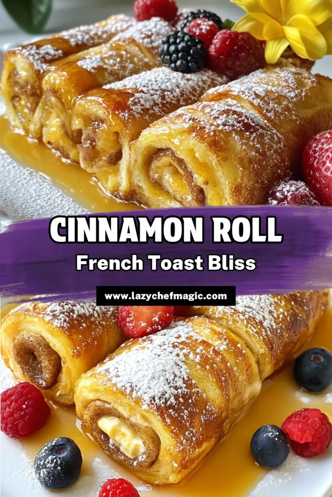 Indulge in a delicious breakfast with these Cinnamon Roll French Toast Rolls. This easy French Toast Rolls recipe combines creamy cream cheese filling and the sweet warmth of cinnamon, creating a delightful twist on classic breakfast rolls. Perfect for any morning, these Breakfast Rolls with Cinnamon are a crowd-pleaser! Try this Brioche French Toast Recipe today! Save for your next brunch! #CinnamonRollFrenchToast #FrenchToast #EasyRecipes #BreakfastIdeas