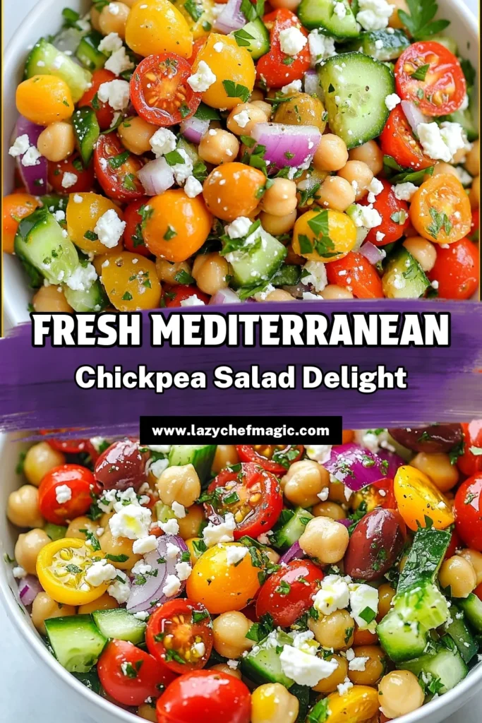 Elevate your meal with this delicious Mediterranean chickpea salad! Packed with vibrant veggies and briny olives, this healthy chickpea recipe is not only easy to make but also vegan and gluten-free. Perfect as a refreshing side or a light main dish, this Mediterranean salad bursts with flavor and nutrition. Ready in just 30 minutes, it's perfect for meal prep. Save this recipe and enjoy a taste of the Mediterranean! #MediterraneanChickpeaSalad #HealthyChickpeaRecipes #EasyMediterraneanSalad #VeganMediterraneanSalad