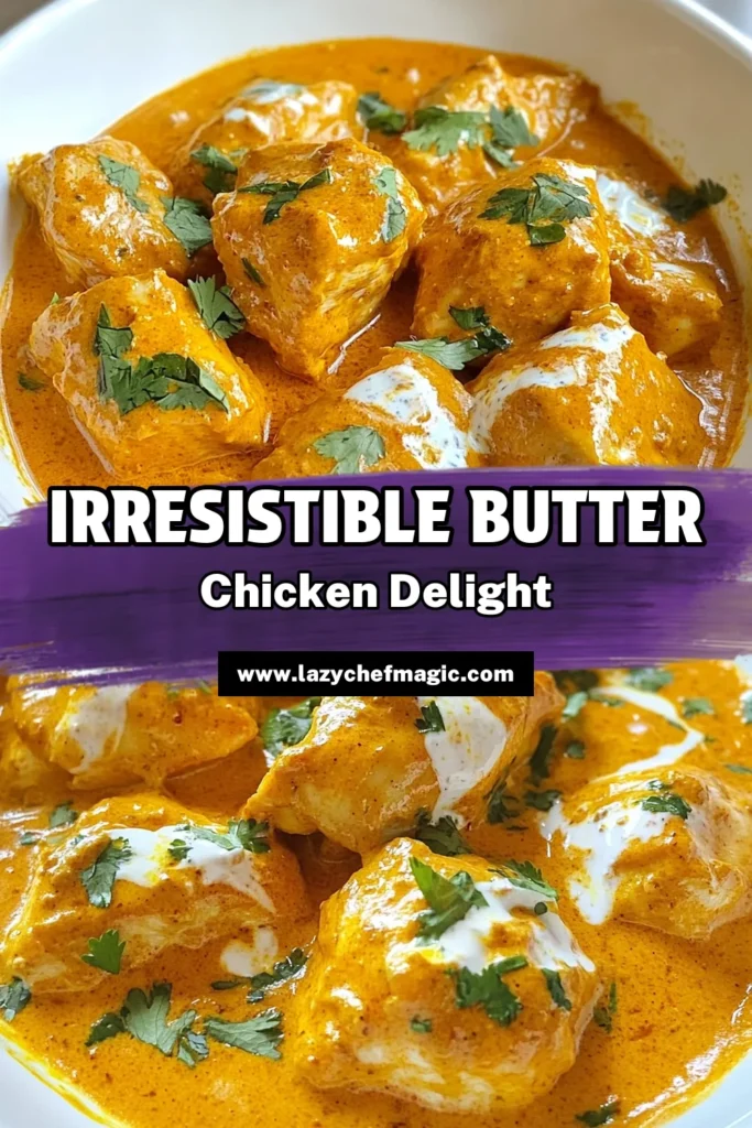Discover the ultimate Butter Chicken Recipe that brings the rich flavors of Indian cuisine to your kitchen. This easy Butter Chicken features marinated chicken in a creamy sauce, perfect for any dinner. Ready in just an hour, it's a flavorful creamy chicken curry that you can whip up for your family and friends. Don't miss out on this delicious marinated chicken dish! Save it now and bring the taste of India to your table! #ButterChicken #IndianButterChicken #CreamyChickenCurry #EasyButterChicken