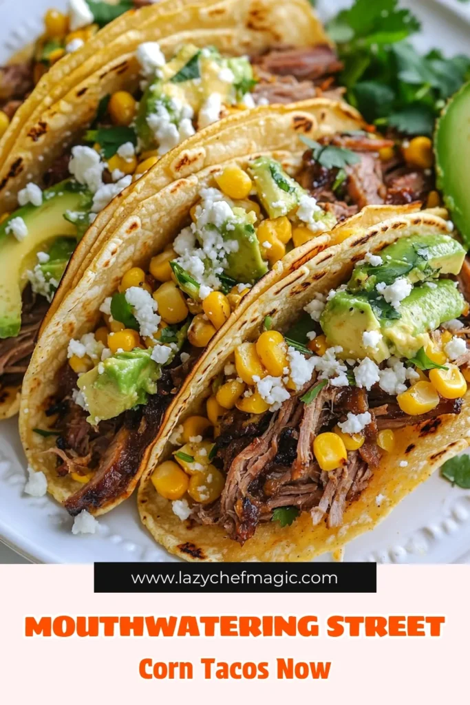 Get ready to indulge in these Street Corn Brisket Tacos, a must-try easy taco recipe! These delicious brisket tacos feature tender, shredded brisket topped with fresh corn, crumbled queso fresco, and a creamy street corn sauce. Perfect for any gathering, these fresh corn tacos are quick to prepare and sure to impress. Try this brisket tacos recipe for your next meal! Save and share the flavor! #TacoTuesday #BrisketTacos #EasyRecipes #CornTacos