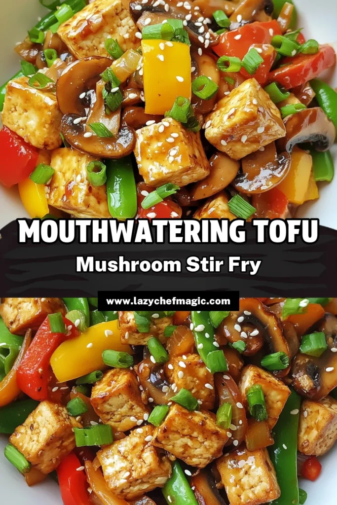 Savor the flavor with this Mushroom Tofu Stir Fry, a delicious addition to your collection of vegan stir fry recipes. Packed with mixed mushrooms, fresh veggies, and crispy tofu, this savory stir fry with tofu is a healthy option for quick tofu meals. In just 30 minutes, you'll have a wholesome dish that&rsquo;s both nutritious and satisfying. Try it today and add some vibrant health to your dinner table! #VeganRecipes #TofuStirFry #HealthyEating #QuickMeals