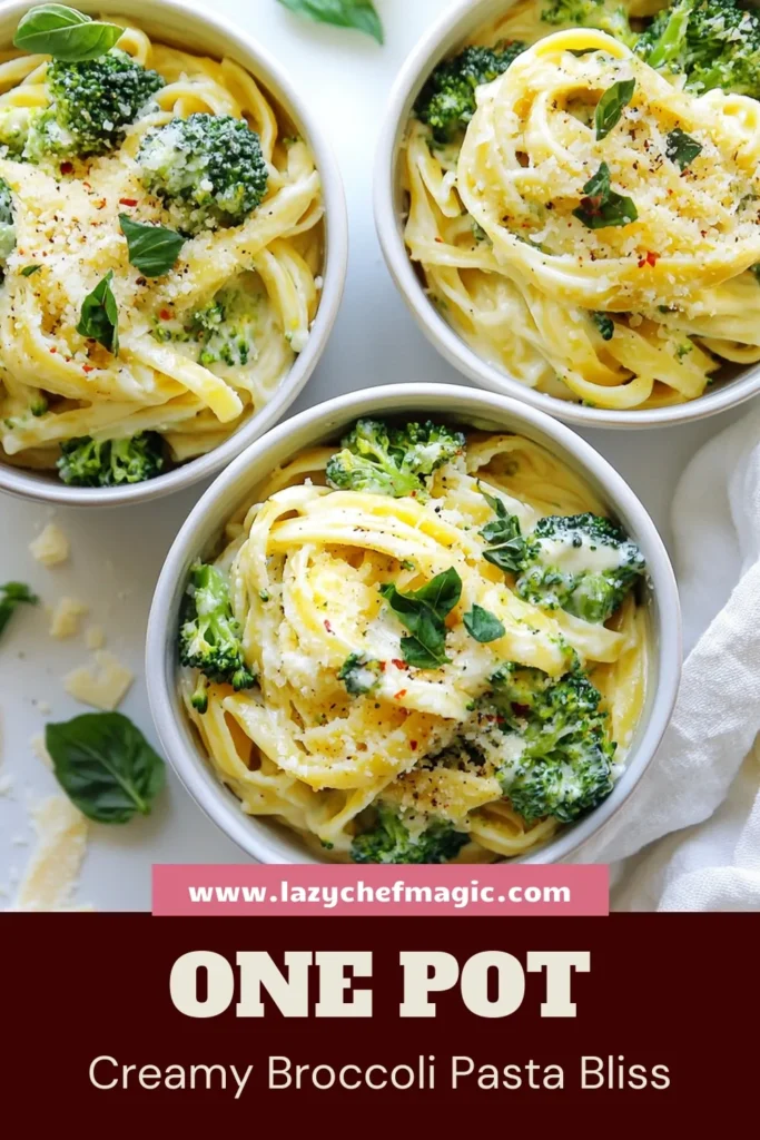 Savor the deliciousness of One-Pot Creamy Broccoli Pasta! This easy vegetarian pasta recipe boasts a creamy sauce that's dairy-free and perfect for a quick one-pot dinner. With just a few simple ingredients, you can whip up this creamy broccoli pasta recipe in just 25 minutes. Ideal for busy nights, this dish is sure to please everyone at the table. Click to learn how you can make this delightful meal today! #OnePotPasta #VegetarianRecipes #CreamyPasta #DairyFreeCooking