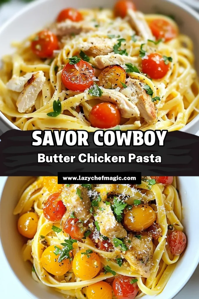 Discover the ultimate comfort food with this Cowboy Butter Chicken Linguine! This easy chicken linguine recipe combines tender chicken, a rich butter sauce pasta, and a hint of spice for a delicious meal in just 30 minutes. Perfect for busy nights, this spicy chicken linguine will impress your family and friends. Try it today and savor the flavors! Save this recipe for your next family dinner! #CowboyButterChicken #EasyPastaDishes #ChickenLinguineRecipe #ButterSaucePasta