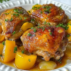 - 4 bone-in, skin-on chicken thighs - 1 cup buttermilk (for soaking) - 1 cup all-purpose flour (for coating) - 1 teaspoon garlic powder - 1 teaspoon onion powder - 1 teaspoon smoked paprika - Salt and black pepper, to taste - 2 tablespoons olive oil - 2 tablespoons unsalted butter - 1 medium onion, thinly sliced - 3 cloves garlic, minced - 1 bell pepper (your choice of color), sliced into strips - 2 cups chicken broth - 1 tablespoon Worcestershire sauce - 1 teaspoon dried thyme - Fresh parsley, chopped (for garnish) Buttermilk adds tang and makes the chicken juicy. Soaking in it helps break down proteins, leading to tender meat. The flour coating creates a crunchy crust. Garlic powder and onion powder give a nice depth of flavor. Smoked paprika adds a warm, smoky taste. Onion and bell pepper provide sweetness and texture. Chicken broth forms the base of the sauce, while Worcestershire sauce adds a savory boost. Dried thyme brings in earthy notes. Fresh parsley adds brightness and color. If you can't find buttermilk, mix regular milk with vinegar or lemon juice. For a gluten-free option, use almond flour or a gluten-free blend. You can swap chicken thighs for drumsticks or breasts, but adjust cooking time. If you don&rsquo;t have smoked paprika, regular paprika works too, though it lacks the smoky flavor. For a dairy-free version, use oil instead of butter. You can replace chicken broth with vegetable broth for a lighter taste. {{ingredient_image_2}} Start by tenderizing the chicken. Place the bone-in, skin-on chicken thighs in a bowl. Pour in the buttermilk. This soaking helps make the chicken juicy and tender. Let the chicken soak for at least one hour. For the best taste, soak it overnight in the fridge. Next, prepare to sear the chicken. In a shallow dish, mix the flour, garlic powder, onion powder, smoked paprika, salt, and black pepper. This coating adds flavor and crunch. Remove the chicken from the buttermilk, letting the extra drip off. Coat each thigh in the flour mix. Shake off any excess flour. Heat olive oil and butter in a large skillet over medium-high heat. Once hot, add the chicken skin-side down. Cook for 5-7 minutes until golden and crispy. Flip the chicken and cook the other side for another 5-7 minutes. Once done, set the chicken aside on a plate. Now, let&rsquo;s create the sauce. In the same skillet, add sliced onions and bell pepper. Saut&eacute; for about 5 minutes until soft and caramelized. Add minced garlic and cook for one more minute. Pour in chicken broth and Worcestershire sauce, stirring to mix well. Scrape up any brown bits from the pan to add flavor. Place the chicken back in the skillet, skin-side up. Lower the heat to a gentle simmer, cover the skillet, and let it cook for 30 minutes. This allows the chicken to soak up all the rich flavors. After 30 minutes, remove the chicken and let it rest. Increase the heat to medium-high to thicken the sauce for 5 minutes. Now, you&rsquo;re ready to serve! To get that perfect crispy skin, start with bone-in, skin-on chicken thighs. Soak them in buttermilk for at least one hour. This helps the skin stick to the meat. After soaking, coat them in a seasoned flour mix. This adds flavor and crunch. When you sear the chicken, use medium-high heat. Let it cook without moving for 5 to 7 minutes. This helps the skin get golden and crispy. Flip the chicken and repeat on the other side. Tender chicken is key for this dish. Soaking the chicken in buttermilk is great. It breaks down proteins and makes the chicken juicy. For best results, try to marinate overnight. The longer it sits, the more flavor it absorbs. You can also use a meat mallet to gently pound the chicken. This helps to further tenderize the meat before cooking. For a thick and flavorful sauce, start by saut&eacute;ing the onions and bell peppers. This adds a nice base flavor. After adding the chicken broth, scrape the bits from the skillet. This boosts the taste of your sauce. If you want it thicker, simmer it longer after cooking the chicken. You can also mix in a bit of cornstarch with water to thicken it quickly. Adjust seasoning with salt and pepper for the best flavor. Pro Tips Marinate for Maximum Flavor: Soaking the chicken in buttermilk not only tenderizes the meat but also infuses it with moisture and flavor. For the best results, let it marinate overnight. Perfectly Crispy Skin: Ensure the skillet is hot enough before adding the chicken. This will help achieve that golden, crispy skin that makes this dish irresistible. Enhance the Sauce: Scrape up the fond from the skillet when adding the broth. These browned bits add depth and richness to the sauce, elevating the overall flavor. Serve with Sides: Pair this dish with fluffy rice or creamy mashed potatoes to soak up the delicious sauce. A side of saut&eacute;ed greens adds a nice color contrast and balances the meal. {{image_4}} You can change the flavor of your Southern smothered chicken by using different seasonings. Try adding cayenne pepper for heat. A bit of Italian seasoning adds a nice twist. Instead of smoked paprika, use regular paprika for a milder taste. If you like herbs, try adding rosemary or oregano. Each choice gives a new flavor that keeps the dish exciting. Southern smothered chicken shines when served with creamy mashed potatoes. The sauce pools beautifully on the potatoes. You can also serve it over fluffy rice, which soaks up the sauce. Add a side of green beans or collard greens for freshness. A crisp salad with a tangy vinaigrette balances the rich flavors. Don&rsquo;t forget some warm, buttery biscuits to round out the meal! While chicken is the star, you can switch it up with other proteins. Try using bone-in pork chops for a different taste. Bone-in turkey thighs work well too and are just as tasty. If you prefer a lighter option, use skin-on fish like salmon or trout. Adjust the cooking time to keep everything tender and juicy. This way, you can enjoy Southern smothered flavors in many ways! To store leftover Southern smothered chicken, let it cool first. Place it in an airtight container. You can keep it in the fridge for up to 3 days. Make sure to cover it well. This keeps the chicken juicy and flavorful. If you want to keep it longer, consider freezing it. When you are ready to enjoy your leftovers, use gentle heat. The best way to reheat is on the stove. Place the chicken in a skillet with a splash of broth or water. Cover it and heat on low. This helps keep the chicken moist. Stir occasionally to heat evenly. You can also use a microwave, but be careful not to overheat. To freeze Southern smothered chicken, first cool it completely. Then, wrap each piece tightly in plastic wrap. Place the wrapped chicken in a freezer-safe bag or container. This helps prevent freezer burn. You can freeze it for up to 3 months. When ready to eat, let it thaw overnight in the fridge before reheating. Enjoy the rich flavors just like when it was fresh! You should marinate the chicken for at least one hour in buttermilk. This helps make the chicken tender and juicy. For the best results, I recommend marinating it overnight. This gives the chicken more time to soak up the flavors. Yes, you can use boneless chicken if you prefer. Boneless chicken cooks faster than bone-in thighs. If using boneless, reduce the cooking time by about 10 minutes. Keep an eye on the chicken to avoid overcooking. Southern Smothered Chicken pairs well with many sides. Here are some great options: - Fluffy white rice - Creamy mashed potatoes - Collard greens or kale - Cornbread or biscuits - Green beans or asparagus These sides complement the rich flavors of the dish and make for a hearty meal. Enjoy mixing and matching to find your favorite combination! This blog post covered the key ingredients and steps for making delicious Southern Smothered Chicken. You learned how to prepare and cook the chicken, create a tasty sauce, and enhance flavor with tips and tricks. I shared ideas for variations and storage methods to keep your dish fresh. With these insights, you can impress family and friends with your cooking. Enjoy experimenting and don&rsquo;t hesitate to make this recipe your own!