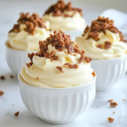 To make Minute Carnivore Cheesecake Mousse, you need these key items: - 1 cup cream cheese, softened - 1/2 cup heavy whipping cream - 1/4 cup powdered erythritol - 1 teaspoon pure vanilla extract - 1/4 cup beef jerky, finely chopped - 1 tablespoon gelatin powder (optional) - A pinch of sea salt These ingredients create a rich and unique dessert. Each one plays a vital role. The cream cheese gives the mousse its creamy base. The heavy cream adds fluffiness and volume. The beef jerky adds a savory twist that surprises the palate. If you want to switch up the sweetness, consider these options: - Stevia - Monk fruit sweetener - Allulose These sweeteners work well in this recipe. They all have low calories and low carbs. Pick the one that you prefer. Just adjust the amount to taste. For extra flavor, try adding: - Cocoa powder for a chocolate twist - A dash of lemon juice for brightness - A touch of cinnamon for warmth These add-ins can change the taste profile. They can make the mousse more fun and exciting. Experiment with different combinations to find your favorite! {{ingredient_image_2}} Start by gathering your ingredients. You need softened cream cheese, powdered erythritol, and sea salt. In a large bowl, combine the cream cheese, erythritol, and salt. Use an electric mixer to beat them. Mix for about 2-3 minutes until the blend is smooth and creamy. This step is key for a rich texture. Next, you&rsquo;ll whip the heavy cream. Use a separate bowl, and make sure it is chilled. Pour in 1/2 cup of heavy whipping cream. With a hand mixer or stand mixer, whip the cream. Mix for 2-4 minutes until you see soft peaks form. Be careful here. You want fluffy cream, not butter. Now, it&rsquo;s time to combine everything. Gently fold the whipped cream into your cream cheese mixture. Use a rubber spatula for this. Mix slowly so you keep the air in the whipped cream. This makes your mousse light and fluffy. If you choose to use gelatin for a firmer texture, dissolve it in warm water first. Then, fold this into the mixture. Finally, add the finely chopped beef jerky. Gently mix it in until it is evenly spread throughout the mousse. This adds a nice savory kick that balances the sweetness. The last step is chilling the mousse. Spoon the mixture into individual serving glasses or bowls. Smooth the tops with a spoon to make them pretty. Place them in the refrigerator for at least 30 minutes. This allows the flavors to blend and the mousse to set. Enjoy the wait, knowing a delicious treat is coming! To get the best texture for your mousse, follow these steps. First, use room-temperature cream cheese. This helps it blend smoothly. Beat it well with the sweetener and salt. Mix until it is creamy. Next, whip the heavy cream to soft peaks. Watch it closely! If you whip too much, it can turn grainy. Finally, gently fold the whipped cream into the cream cheese mix. This keeps it light and airy. If you have leftovers, store them right! Use airtight containers to keep your mousse fresh. Place them in the fridge for up to three days. If you want to save some for longer, freeze it. Just make sure to use freezer-safe containers. The mousse can last for about a month in the freezer. When ready to eat, thaw it in the fridge overnight. Presentation makes a big difference! Use clear glasses to show off the mousse layers. Top each serving with a sprinkle of chopped beef jerky. This adds a nice crunch. For a sweet touch, add a dollop of whipped cream. Drizzle some sugar-free chocolate sauce on top for extra flair. You can also add fresh berries or mint for color. These little details will wow your guests! Pro Tips Use Room Temperature Ingredients: Ensuring your cream cheese is softened to room temperature helps achieve a smoother and creamier texture in your mousse. Chill Your Bowl: For the best whipped cream results, chill your mixing bowl and beaters before whipping. This keeps the cream cold and helps it whip up faster and fluffier. Gelatin for Stability: If you prefer a firmer mousse, using gelatin can help maintain its shape. Make sure to dissolve it properly before adding it to the mixture. Experiment with Flavors: Don&rsquo;t hesitate to add different flavors to your mousse. A touch of cocoa powder or a hint of citrus zest can elevate the taste even further! {{image_4}} You can make this cheesecake mousse sweet or savory. For a sweet version, stick to the classic recipe. The sweetener and cream cheese create a lovely dessert. For a savory twist, skip the sweetener. You can add spices like garlic powder or herbs for a bold flavor. Beef jerky gives it a unique taste, making it a fun snack. Dietary needs can change how you make this mousse. If you want it dairy-free, use vegan cream cheese and coconut whipped cream. For a low-carb version, erythritol works great as a sweetener. If you need a nut-free option, ensure the cream cheese is nut-free. This recipe is flexible and can fit many diets. Get creative with flavors! Here are some fun ideas: - Chocolate: Add cocoa powder for a chocolatey twist. - Coffee: Mix in coffee for a rich taste. - Fruit: Try adding fruit pur&eacute;e like raspberry or lemon. - Nutty: Fold in crushed nuts for crunch. These variations can make the cheesecake mousse exciting and new each time you make it. To keep your Minute Carnivore Cheesecake Mousse fresh, store it in an airtight container. This will prevent it from absorbing any odd smells from your fridge. It&rsquo;s best to place it on a middle shelf, where the temperature is stable. If you use serving glasses, cover them with plastic wrap. This keeps the mousse safe from drying out. If you want to save some mousse for later, you can freeze it. First, spoon the mousse into a freezer-safe container. Make sure to leave some space at the top. The mousse will expand as it freezes. Seal it tightly to prevent freezer burn. When you&rsquo;re ready to eat, thaw it in the fridge overnight. Give it a gentle stir before serving to regain its creamy texture. When stored correctly, your cheesecake mousse will last about 4 to 5 days in the fridge. If frozen, it can remain safe for up to 3 months. However, for the best taste and texture, try to eat it within a month. Always check for any signs of spoilage before enjoying it. Yes, you can use other sweeteners. Options like stevia or monk fruit work well. Just adjust to your taste. Each sweetener has a different level of sweetness. So, start with less and add more if needed. This way, you get the right flavor without making it too sweet. You can keep the mousse in the fridge for up to three days. Make sure to cover it well. This keeps it fresh and tasty. The flavors will blend more as it sits. Just remember, the mousse might lose some fluffiness over time. You can get creative with your toppings! Try sugar-free chocolate sauce, nuts, or fresh berries. Chopped bacon or crispy prosciutto adds a fun twist. You can even use whipped cream for extra creaminess. Choose what you like best to make it special. Yes, you can make a dairy-free version. Use dairy-free cream cheese and coconut cream instead of heavy cream. Make sure to check the labels to avoid any dairy. This way, you can enjoy the mousse while sticking to your dietary needs. This article shared everything you need to know about cheesecake mousse. We covered essential ingredients, step-by-step instructions for perfect texture, and tips on serving. You learned about fun variations and smart storage methods. Cheesecake mousse is flexible. You can adapt it to fit your taste and needs. Now, get creative in the kitchen and enjoy making this treat your own!