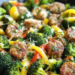 - 1 lb Italian-style chicken sausage, sliced - 3 cups fresh broccoli florets, chopped - 1 medium onion, thinly sliced - 3 cloves garlic, minced - 1 red bell pepper, sliced - 2 tablespoons olive oil - Salt and pepper to taste - Zest and juice of 1 lemon - 1/4 cup Parmesan cheese - Fresh parsley for garnish When making this dish, the main ingredients are key. The Italian-style chicken sausage gives it a hearty flavor, while the broccoli adds nutrition and color. The onion, garlic, and red bell pepper create a delicious aroma and taste. I love using fresh ingredients. They bring out the best in any meal. The olive oil helps everything cook nicely. Salt and pepper balance the flavors. Fresh lemon juice adds zing, while Parmesan cheese gives creaminess. Finally, parsley makes the dish look bright and fresh. Make sure you have everything ready. This dish cooks quickly, so prep before you start. Enjoy your cooking! {{ingredient_image_2}} Start by heating 2 tablespoons of olive oil in a large skillet over medium heat. Once the oil shimmers, add 1 lb of sliced Italian-style chicken sausage. Sauté the sausage for about 5 to 7 minutes. You want it to turn a nice golden brown and be fully cooked. Stir it often to get even color. After the sausage is browned, it’s time to add more flavor. Toss in 1 medium onion, sliced into half-moons, and 3 cloves of minced garlic. Cook this mix for about 3 to 4 minutes. Watch for the onion to soften and turn translucent. Then, add in 1 sliced red bell pepper and 3 cups of chopped fresh broccoli florets. Sauté this for another 5 to 6 minutes until the broccoli is bright green and tender but still has a bit of crunch. Now, it's time for the final flavors. Sprinkle in salt and pepper to taste and, if you like heat, add 1 teaspoon of red pepper flakes. Remove the skillet from the heat and quickly add the zest and juice of 1 lemon. Toss everything together to blend the bright flavors. Finally, sprinkle 1/4 cup of freshly grated Parmesan cheese on top. Let it sit for a minute to melt the cheese slightly. Don't forget to garnish with freshly chopped parsley before serving for a lovely touch! Choosing the right sausage for flavor: I love using Italian-style chicken sausage. It adds a rich, savory taste. You can also try other sausages. Just pick ones you enjoy. Spicy sausage brings a nice kick, while mild sausage offers a gentler flavor. Ensuring broccoli stays crisp: To keep your broccoli vibrant and crisp, cook it just until bright green. Sauté it for about 5-6 minutes. Stir often to prevent burning. You want it tender but still crunchy. Adding a splash of lemon juice at the end brightens the dish and enhances the broccoli's natural flavor. Ideal side dishes or pairings: This dish shines on its own, but you can pair it with rice or crusty bread. A fresh salad adds a nice crunch. Try a simple green salad with vinaigrette for balance. Presentation tips for a stunning meal: Serve your sausage and broccoli skillet on a large platter. Drizzle a bit of olive oil on top. A twist of lemon adds a pop of color and flavor. For garnish, sprinkle fresh parsley over the dish just before serving. How to store leftovers properly: Store any leftovers in airtight containers. This keeps flavors fresh. You can refrigerate them for up to 3 days. If you want to save it longer, freeze it for up to 2 months. Reheating tips for best flavor retention: Reheat your skillet on the stovetop for the best results. Add a splash of water or broth to keep it moist. Heat over medium-low until warmed through. You can also use a microwave, but be careful not to overcook it. Pro Tips Use Fresh Ingredients: Always opt for fresh broccoli and high-quality sausage to enhance the flavors of your dish. Adjust Spice Level: Feel free to modify the amount of red pepper flakes based on your heat preference—less for mild, more for spicy! Perfectly Cooked Broccoli: Keep an eye on the broccoli while sautéing; it should be bright green and tender-crisp for the best texture. Garnish with Lemon: A squeeze of fresh lemon juice just before serving can brighten the flavors and elevate the dish. {{image_4}} You can switch the sausage to turkey sausage. This change reduces fat and calories. You can also try vegetarian options. Plant-based sausages provide great flavor and texture. They work well in this dish. Choose any protein that fits your taste and diet. Feel free to add more vegetables to your skillet. Carrots, zucchini, or snap peas add color and crunch. Mushrooms can bring an earthy flavor. Mix and match your favorites for fun. The more veggies, the healthier your meal becomes! You can boost the flavor with more seasonings. Try Italian herbs like oregano or basil. A splash of soy sauce adds depth. For a zesty kick, add a bit of hot sauce. Experiment with what you have at home for tasty results! To keep your sausage and broccoli skillet fresh, let it cool first. Place leftovers in an airtight container. Store the container in the fridge. Make sure to eat the leftovers within three to four days. If you want to keep it longer, freeze it. Use freezer-safe containers for best results. This way, your meal stays tasty and safe. When stored in the fridge, sausage and broccoli skillet lasts about three to four days. If you freeze it, it can last up to three months. Just remember to label your containers with the date. This helps you keep track of how long the food has been stored. You can reheat your skillet in two ways: the microwave or the stovetop. For the microwave, place a portion in a bowl and cover it. Heat for one to two minutes, stirring halfway through. For stovetop reheating, place it in a skillet over low heat. Stir often until it's hot. The stovetop method keeps the texture better than the microwave. Yes, you can use frozen broccoli. Frozen broccoli is often blanched before freezing. This helps keep its bright color and nutrients. It also saves prep time for you. Keep in mind that frozen broccoli may be softer than fresh. To avoid mushiness, add it to the skillet later in the cooking process. This way, it gets warm but stays crisp. This dish pairs well with many sides. Here are some great options: - Rice: White or brown rice soaks up the flavors well. - Quinoa: A healthy alternative that adds protein. - Crusty Bread: Perfect for mopping up the sauce. - Salad: A light green salad adds a fresh touch. - Pasta: Toss with your favorite pasta for a hearty meal. To adjust spice levels, consider these tips: - For spice: Add more red pepper flakes. You can also use hot sausage. - For milder: Omit red pepper flakes. Choose a sweet or mild sausage. If you want a little heat, use less garlic or skip it. Always taste as you go to find the right balance for you. The sausage and broccoli skillet combines simple ingredients for a tasty dish. We used chicken sausage, fresh broccoli, and bright flavors from lemon and Parmesan. Following easy steps, you can cook a meal perfect for any occasion. You can adapt this dish to suit your tastes by switching proteins or adding veggies. Store leftovers properly for future meals and enjoy reheating options that keep the flavor. Overall, this skillet is both versatile and quick. You’ll love how easy it is to make!